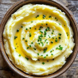 Für ein köstliches cremiges Knoblauch Kartoffelpüree benötigst du einige einfache, aber wichtige Zutaten: - 900 g Yukon Gold Kartoffeln, geschält und gewürfelt - 4 Zehen Knoblauch, fein gehackt - 240 ml Schlagsahne - 115 g ungesalzene Butter - Salz und Pfeffer nach Geschmack - 60 g Frischkäse (optional für zusätzliche Cremigkeit) - Frische Schnittlauch, gehackt (zur Garnitur) Diese Zutaten machen dein Püree reichhaltig und lecker. Yukon Gold Kartoffeln sind ideal, da sie eine cremige Textur bieten. Der Knoblauch gibt dem Gericht seinen besonderen Geschmack. Wenn du keine Yukon Gold Kartoffeln hast, kannst du auch andere Sorten verwenden. Mehlige Kartoffeln wie Russets sind ebenfalls gut. Sie bieten eine flaumige Konsistenz. Wenn du keinen Knoblauch magst, kannst du auch Knoblauchpulver verwenden. Für eine leichtere Variante ersetze die Schlagsahne durch Milch oder pflanzliche Alternativen. Bei der Butter kannst du Margarine nutzen, wenn du keine Butter möchtest. Und wenn du auf Frischkäse verzichten willst, lasse ihn einfach weg. Die richtige Kartoffelsorte ist entscheidend für ein perfektes Püree. Mehlige Kartoffeln sind ideal. Sie geben ein fluffiges Ergebnis. Wachsige Kartoffeln sind fester und halten ihre Form, was für Püree nicht optimal ist. Achte darauf, dass die Kartoffeln keine grünen Stellen oder Keime haben. Diese Teile sind bitter und ungenießbar. Wähle frische Kartoffeln, um den besten Geschmack zu garantieren. Wenn du die Kartoffeln schälst, achte darauf, die Schale dick zu entfernen, sodass du das Beste aus der Kartoffel nutzen kannst. Für das vollständige Rezept sieh dir die Full Recipe an. Um cremige Knoblauch Kartoffelpüree zu machen, beginne mit den Kartoffeln. Nimm 900 g Yukon Gold Kartoffeln. Schäle sie und schneide sie in Würfel. Gib die Würfel in einen großen Topf und bedecke sie mit kaltem Wasser. Füge eine Prise Salz hinzu. Jetzt bringe das Wasser zum Kochen. Reduziere die Hitze auf mittlere Stufe. Lass die Kartoffeln 15-20 Minuten kochen, bis sie weich sind. Das ist wichtig für ein gutes Püree. Während die Kartoffeln kochen, arbeite am Knoblauch. Nimm 4 Zehen Knoblauch und hacke sie fein. In einem kleinen Topf schmelze 115 g ungesalzene Butter bei niedriger Hitze. Füge den gehackten Knoblauch hinzu. Brate ihn 2-3 Minuten lang an. Achte darauf, dass der Knoblauch nicht bräunt. Wenn er aromatisch riecht, nimm den Topf vom Herd. Der duftende Knoblauch gibt deinem Püree einen tollen Geschmack. Sobald die Kartoffeln weich sind, gieße das Wasser ab. Gib die Kartoffeln zurück in den Topf. Jetzt kommt der spaßige Teil! Nutze einen Kartoffelstampfer oder eine Kartoffelpresse. Zerstampfe die Kartoffeln zu einem glatten Püree. Das wird schön cremig. Jetzt füge die Schlagsahne und die Knoblauch-Butter-Mischung hinzu. Rühre alles gut um, bis es vermischt ist. Schmecke das Püree mit Salz und Pfeffer ab. Du kannst auch 60 g Frischkäse für mehr Cremigkeit hinzufügen. Fertig ist dein cremiges Knoblauch Kartoffelpüree! Für die vollständige Anleitung schau dir das Full Recipe an. Um die perfekte Cremigkeit zu erreichen, wähle Yukon Gold Kartoffeln. Diese Sorte hat eine natürliche Cremigkeit. Koche die Kartoffeln nicht zu lange. Überprüfe sie nach 15 Minuten mit einer Gabel. Wenn sie leicht zerfallen, sind sie bereit zum Stampfen. Verwende warme Schlagsahne und Butter. Kalte Zutaten machen das Püree klumpig. Zuletzt, füge Frischkäse hinzu, wenn du noch mehr Cremigkeit willst. Ein häufiger Fehler ist das Überkochen der Kartoffeln. Das führt zu wässerigem Püree. Achte darauf, die Kartoffeln gut abzutropfen. Zu viel Wasser macht das Püree dünn. Ein weiterer Fehler ist das zu frühe Hinzufügen von Zutaten. Mische die Butter und die Sahne erst nach dem Stampfen. So bleibt die Textur glatt und cremig. Um den Knoblauchgeschmack zu intensivieren, verwende frischen Knoblauch. Er gibt mehr Aroma als getrockneter. Du kannst auch den Knoblauch rösten. Rösten bringt einen süßen, tiefen Geschmack. Einfach die gehackten Zehen in Butter sanft anbraten, bis sie duften. So wird das Püree noch aromatischer. Ein zusätzlicher Trick: Füge zum Püree etwas Knoblauchpulver hinzu. Das verstärkt den Geschmack ohne zusätzliche Textur. Jetzt bist du bereit, dein cremiges Knoblauch Kartoffelpüree zuzubereiten! Schau dir das [Full Recipe] an, um alle Schritte zu sehen. {{image_4}} Frischkäse macht dein Kartoffelpüree extra cremig. Er verleiht den Kartoffeln einen reichen Geschmack. Verwende 60 g Frischkäse für die beste Konsistenz. Du kannst ihn einfach unter das Püree rühren. Achte darauf, den Frischkäse vorher etwas weich werden zu lassen. So lässt er sich besser vermischen. Das Ergebnis ist ein samtiges Püree, das perfekt zu vielen Gerichten passt. Wenn du eine vegane Variante suchst, gibt es tolle Alternativen. Statt Butter nutze pflanzliche Margarine. Ersetze die Schlagsahne durch pflanzliche Sahne. Kokosnuss- oder Hafer-Sahne sind gute Optionen. Du kannst auch etwas ungesüßte Mandelmilch verwenden, um das Püree cremig zu machen. Der Knoblauchgeschmack bleibt stark, und du sparst tierische Produkte. Für noch mehr Geschmack kannst du Käse oder frische Kräuter hinzufügen. Parmesan oder Cheddar passen gut dazu. Reibe den Käse und mische ihn unter das Püree, während du es noch heiß rührst. Frische Kräuter wie Schnittlauch oder Petersilie geben dem Püree Frische. Sie machen das Gericht lebendiger und bunter. Experimentiere mit deinen Lieblingszutaten, um dein perfektes Kartoffelpüree zu finden. Um übrig gebliebenes Kartoffelpüree zu lagern, gib es in einen luftdichten Behälter. Stelle sicher, dass der Behälter gut verschlossen ist. So bleibt das Püree frisch und lecker. Du kannst es auch in Portionen aufteilen. So kannst du genau die Menge nehmen, die du brauchst. Beim Wiederaufwärmen bleibt der Geschmack frisch, wenn du milde Hitze verwendest. Du kannst das Püree in einem Topf auf dem Herd erwärmen. Füge einen Schuss Milch oder Sahne hinzu, um die Cremigkeit zu erhalten. Rühre häufig, damit es nicht anbrennt. Du kannst auch die Mikrowelle nutzen. Erhitze das Püree in kurzen Intervallen, um es gleichmäßig warm zu machen. Im Kühlschrank bleibt das Kartoffelpüree bis zu drei Tage frisch. Achte darauf, es gut abzudecken. Wenn du es länger aufbewahren möchtest, friere es ein. Im Gefrierschrank hält es bis zu drei Monate. Zum Einfrieren verwende einen gefrierfesten Behälter. Vor dem Servieren lässt du es am besten im Kühlschrank auftauen. Dann kannst du es wie gewohnt wieder aufwärmen. Die Zubereitung dauert insgesamt etwa 35 Minuten. Davon sind 10 Minuten für die Vorbereitung und 25 Minuten für das Kochen der Kartoffeln und das Mischen der Zutaten notwendig. So bekommst du schnell ein köstliches Gericht. Ich empfehle Yukon Gold Kartoffeln. Diese Kartoffeln sind cremig und haben einen tollen Geschmack. Sie lassen sich gut pürieren und geben ein feines Ergebnis. Du kannst auch andere Sorten wie Russet oder rote Kartoffeln verwenden, aber Yukon Gold ist mein Favorit. Ja, du kannst rohen Knoblauch verwenden, aber er hat einen starken Geschmack. Das Kochen macht ihn milder und süßer. Wenn du den intensiven Geschmack magst, probiere es aus! Du kannst die Menge anpassen, um den perfekten Geschmack für dich zu finden. Cremiges Knoblauch Kartoffelpüree ist einfach und lecker. Wir haben die besten Zutaten, Tipps und Schritte besprochen. Du weißt nun, wie du die perfekte Konsistenz erreichst und häufige Fehler vermeidest. Denk daran, dass es viele Varianten gibt, um dein Püree bunt zu gestalten. Achte auf die Lagerung, damit dein Püree frisch bleibt. Mit diesen Hinweisen wirst du immer ein tolles Kartoffelpüree zaubern. Probier es aus und genieße jeden Bissen!