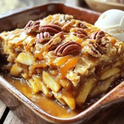 Um einen köstlichen Caramel Apple Dump Cake zu machen, brauchen Sie: - 2 Dosen (je 600 g) Apfel-Pie-Füllung - 1 Teelöffel gemahlener Zimt - 240 ml Karamellsauce (fertig gekauft oder hausgemacht) - 1 Packung gelbe Kuchenmischung (430 g) - 115 g ungesalzene Butter, geschmolzen - 75 g gehackte Pekannüsse (optional) - Schlagsahne oder Vanilleeis zum Servieren (optional) Ich bevorzuge frische Zutaten, wenn ich kann. Frische Äpfel geben mehr Geschmack. Wenn Sie Zeit sparen wollen, sind die Dosen auch in Ordnung. Die Apfel-Pie-Füllung macht die Zubereitung schnell und einfach. Wählen Sie eine Marke, die Sie mögen. Die Karamellsauce kann auch frisch zubereitet werden oder aus dem Laden kommen. Beide Optionen sind lecker. - Äpfel: Wenn Sie frische Äpfel verwenden, wählen Sie eine süße und säuerliche Sorte wie Granny Smith oder Honeycrisp. - Karamellsauce: Achten Sie auf eine hochwertige Karamellsauce. Sie sollte dickflüssig und süß sein. - Kuchenmischung: Eine gelbe Kuchenmischung ist ideal, aber achten Sie auf die Zutaten. Je weniger Zusatzstoffe, desto besser. - Pekannüsse: Wenn Sie Nüsse mögen, nehmen Sie frische, gehackte Pekannüsse. Sie geben dem Kuchen einen tollen Crunch. Sie finden die vollständige Anleitung und Zubereitung im [Full Recipe]. Zuerst heizen Sie den Ofen auf 175°C vor. Fetten Sie eine große Auflaufform ein. Nehmen Sie zwei Dosen Apfel-Pie-Füllung und geben Sie sie in eine Schüssel. Fügen Sie einen Teelöffel Zimt hinzu. Mischen Sie alles gut. Verteilen Sie die Apfelmischung gleichmäßig in der Auflaufform. Träufeln Sie die Karamellsauce über die Apfelfüllung. Reservieren Sie etwa 60 ml für später. Streuen Sie die trockene Kuchenmischung gleichmäßig darüber. Gießen Sie die geschmolzene Butter gleichmäßig auf die Mischung. Wenn Sie mögen, fügen Sie die gehackten Pekannüsse hinzu. Backen Sie den Kuchen für 45 bis 55 Minuten. Die Oberseite sollte goldbraun sein und sprudeln. Lassen Sie den Kuchen einige Minuten abkühlen, bevor Sie ihn schneiden. Servieren Sie den Kuchen warm. Träufeln Sie die reservierte Karamellsauce über jede Portion. Fügen Sie Schlagsahne oder Vanilleeis hinzu, wenn Sie möchten. Dieses Rezept bringt Freude in jede Küche. Für das vollständige Rezept, schauen Sie sich die Anleitung an. Ein häufiger Fehler ist das Übermischen der Zutaten. Beim Dump Cake soll alles einfach geschichtet werden. Mischen Sie die Apfel-Pie-Füllung und den Zimt gut, aber rühren Sie die Kuchenmischung nicht ein. Das sorgt für die richtige Textur. Ein weiterer Fehler ist, die Butter ungleichmäßig zu gießen. Achten Sie darauf, die geschmolzene Butter gleichmäßig über die Kuchenmischung zu verteilen. So wird der Kuchen schön goldbraun und knusprig. Für die perfekte Konsistenz verwenden Sie frische oder qualitativ hochwertige Zutaten. Die Apfel-Pie-Füllung sollte nicht zu flüssig sein. Wenn sie zu dünn ist, kann der Kuchen matschig werden. Wenn Sie frische Äpfel nutzen, schneiden Sie sie in kleine Stücke, um die beste Textur zu erzielen. Achten Sie darauf, dass die Butter wirklich geschmolzen ist. Kalte Butter verhindert, dass die Kuchenmischung gleichmäßig backt. Passen Sie das Rezept an, um Ihren Geschmack zu treffen. Fügen Sie Nüsse oder getrocknete Früchte hinzu. Pekannüsse geben einen tollen Crunch. Wenn Sie es süßer mögen, verwenden Sie mehr Karamellsauce. Für eine herzhaftere Note können Sie zusätzlich Walnüsse oder Mandeln verwenden. Experimentieren Sie auch mit verschiedenen Gewürzen wie Muskatnuss oder Ingwer für mehr Tiefe und Geschmack. Für die beste Erfahrung, probieren Sie das [Full Recipe] und genießen Sie die Vielfalt! {{image_4}} Sie können diesen Caramel Apple Dump Cake leicht anpassen. Nutzen Sie saisonale Früchte, um neue Geschmäcker zu entdecken. Im Herbst sind Äpfel hervorragend, aber auch Birnen oder Pflaumen passen gut. Im Sommer probieren Sie frische Beeren oder Pfirsiche. Diese Früchte bringen eine frische Note in den Kuchen und machen ihn noch leckerer. Wenn Sie Gluten meiden oder eine vegane Diät verfolgen, gibt es einfache Lösungen. Für glutenfreie Optionen verwenden Sie glutenfreie Kuchenmischung. Stellen Sie sicher, dass die Apfel-Pie-Füllung und Karamellsauce ebenfalls glutenfrei sind. Für vegane Alternativen ersetzen Sie die Butter durch pflanzliche Margarine oder Kokosöl. So bleibt der Geschmack toll und die Textur perfekt. Erweitern Sie den Geschmack des Karamell-Apfel-Dump-Cakes mit verschiedenen Zutaten. Fügen Sie Nüsse wie Walnüsse oder Mandeln hinzu. Eine Prise Muskatnuss oder Ingwer kann auch spannend sein. Für einen schokoladigen Twist, mischen Sie einige Schokoladenstückchen in die Füllung. Diese einfachen Anpassungen machen Ihren Kuchen einzigartig und aufregend. Für das vollständige Rezept, schauen Sie sich den [Full Recipe] an. Um Ihren Caramel Apple Dump Cake frisch zu halten, decken Sie ihn gut ab. Verwenden Sie Frischhaltefolie oder einen luftdichten Behälter. So bleibt die Feuchtigkeit erhalten und der Kuchen bleibt weich. Lagern Sie den Kuchen an einem kühlen, trockenen Ort. Vermeiden Sie direkte Sonneneinstrahlung. Wenn Sie den Kuchen wieder aufwärmen möchten, heizen Sie den Ofen auf 160°C vor. Schneiden Sie ein Stück ab und legen Sie es in eine Ofenform. Bedecken Sie es mit Aluminiumfolie. Erwärmen Sie es für etwa 10 bis 15 Minuten. So bleibt der Kuchen saftig. Alternativ können Sie ihn in der Mikrowelle erhitzen. Erhitzen Sie ihn in Intervallen von 15 Sekunden, bis er warm ist. Im Kühlschrank hält der Caramel Apple Dump Cake etwa 3 bis 5 Tage. Stellen Sie sicher, dass er gut abgedeckt ist. Im Gefrierschrank kann er bis zu 3 Monate aufbewahrt werden. Schneiden Sie den Kuchen in Portionen und wickeln Sie jede Portion einzeln ein. Dies erleichtert das spätere Auftauen und genießen. Die Zubereitung eines Caramel Apple Dump Cakes dauert insgesamt etwa eine Stunde. Die Vorbereitungszeit beträgt nur 10 Minuten. Das Backen braucht dann 45 bis 55 Minuten. Also, in weniger als einer Stunde hast du ein tolles Dessert. Ja, du kannst die Karamellsauce selbst machen. Es ist ganz einfach! Du brauchst Zucker, Butter und Sahne. Schmelze die Butter, füge den Zucker hinzu und koche es, bis es goldbraun ist. Danach rührst du die Sahne ein. Das gibt dir eine frische, leckere Karamellsauce. Dump Cake ist einfacher und schneller zu machen. Bei Dump Cake schmeißt du alle Zutaten in die Form. Bei traditionellen Kuchen musst du die Zutaten oft getrennt vermengen. Dump Cakes sind oft saftiger und haben eine rustikale Textur. Sie sind perfekt, wenn du wenig Zeit hast und trotzdem etwas Süßes möchtest. Zusammengefasst haben wir die besten Zutaten für den Caramel Apple Dump Cake besprochen. Ich habe gezeigt, wie Sie frische Zutaten auswählen und die Zubereitung Schritt für Schritt meistern. Wir haben häufige Fehler vermieden und verschiedene Variationen entdeckt. Denken Sie immer an die Lagerung, um die Frische zu bewahren. Dieser Kuchen ist einfach und köstlich. Sie können ihn anpassen, um ihn einzigartig zu machen. Kochen macht Spaß, also probieren Sie es aus!