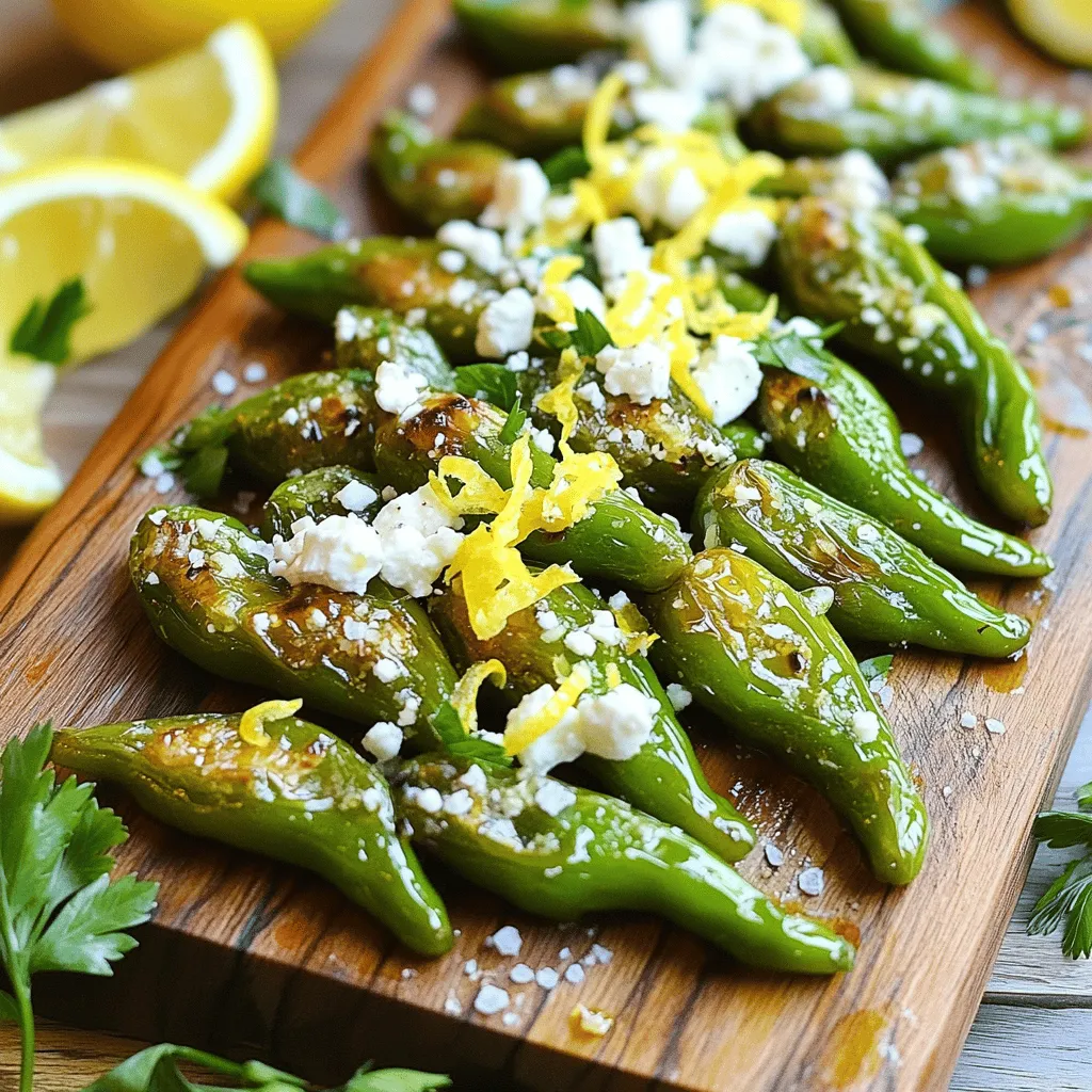 Für dieses leckere Rezept benötigst du folgende Zutaten: - 450 g Shishito-Paprika - 2 Esslöffel Olivenöl - 1 Teelöffel Meersalz - 1 Teelöffel schwarzer Pfeffer - Abrieb von 1 Zitrone - 1 Esslöffel frischer Zitronensaft - 60 g zerbröckelter Feta-Käse - Frische Petersilie, gehackt (zum Garnieren) Wähle frische Shishito-Paprika aus. Achte auf folgende Punkte: - Die Paprika sollten klein und gleichmäßig dick sein. - Suche nach einer tiefgrünen Farbe ohne Flecken. - Drücke leicht auf die Paprika. Sie sollten fest sein, aber nicht hart. Frische Paprika haben den besten Geschmack. Wenn du die Möglichkeit hast, kaufe sie auf dem Markt. Dort bekommst du oft die frischesten Produkte. Falls du keinen Feta-Käse magst oder eine andere Option suchst, probiere diese: - Ziegenkäse: Er hat einen cremigen und leicht herben Geschmack. - Parmesan: Für einen salzigen, nussigen Geschmack. - Veganer Käse: Es gibt viele leckere pflanzliche Alternativen. Mit diesen Optionen kannst du das Rezept an deinen Geschmack anpassen. So wird das Gericht für jeden lecker! Zuerst sollten Sie die Shishito-Paprika abspülen. Nutzen Sie kaltes Wasser, um Schmutz zu entfernen. Danach tupfen Sie die Paprika mit einem Küchentuch trocken. Dies hilft, die Blister besser zu erzeugen. Wenn die Paprika trocken sind, sind sie bereit für die Pfanne. Erhitzen Sie eine große gusseiserne Pfanne oder eine antihaftbeschichtete Pfanne bei mittelhoher Hitze. Warten Sie, bis die Pfanne heiß ist, aber nicht raucht. Dies ist wichtig, um die Paprika gut zu braten. Ein heißes Pfannen sorgt für schöne Blasen. Geben Sie das Olivenöl in die heiße Pfanne und schwenken Sie es. Legen Sie die Shishito-Paprika vorsichtig hinein. Achten Sie darauf, dass sie in einer einzigen Schicht liegen. Lassen Sie die Paprika etwa 4-5 Minuten garen, ohne sie zu rühren. So können sie schön brutzeln und Blasen bilden. Wenden Sie die Paprika mit einer Zange und garen Sie sie weitere 3-4 Minuten. Sie sollten gleichmäßig blistern und zart sein. Nach dem Garen würzen Sie die Paprika mit Meersalz und schwarzem Pfeffer. Träufeln Sie frischen Zitronensaft darüber und fügen Sie den Zitronenabrieb hinzu. Rühren Sie sanft, um alles gut zu vermengen. Die Paprika sind nun bereit, um serviert zu werden. Für das vollständige Rezept schauen Sie sich die [Full Recipe] an. Ein häufiger Fehler ist, die Paprika nicht trocken zu tupfen. Feuchtigkeit sorgt dafür, dass sie nicht gleichmäßig brutzeln. Ein weiterer Fehler ist, die Paprika zu oft zu bewegen. Lassen Sie sie in der Pfanne, damit sie gut blistern können. Überfüllen Sie die Pfanne nicht. Garen Sie die Paprika in einer einzigen Schicht für das beste Ergebnis. Um die perfekte Blister-Textur zu erhalten, müssen Sie die Pfanne gut vorheizen. Das Olivenöl sollte heiß sein, aber nicht rauchen. Legen Sie die Paprika in die Pfanne und lassen Sie sie ungestört. Warten Sie, bis sie auf einer Seite schöne Blasen bilden. Drehen Sie sie dann vorsichtig um. Garen Sie sie, bis sie gleichmäßig weich und blistern. Blisterte Shishito-Paprika passen hervorragend zu vielen Beilagen. Servieren Sie sie mit frischem Brot oder einem leichten Salat. Auch Dips wie Hummus oder Joghurt sind eine gute Wahl. Als Getränk empfehle ich ein kühles Bier oder einen spritzigen Wein. Diese Getränke ergänzen den würzigen Geschmack der Paprika. Für das vollständige Rezept schauen Sie sich die Anleitung an, um Ihre eigenen perfekten Shishito-Paprika zuzubereiten! {{image_4}} Für eine schärfere Note kannst du Chili oder Knoblauch hinzufügen. Das bringt neue Aromen. Du kannst frische, gehackte Chilis in die Pfanne geben, während die Paprika brutzeln. Alternativ, füge fein gehackten Knoblauch hinzu. Achte darauf, den Knoblauch erst später hinzuzufügen, um ihn nicht zu verbrennen. Diese kleinen Änderungen machen einen großen Unterschied. Wenn du eine vegane Option suchst, lass den Feta weg. Stattdessen kannst du eine Mischung aus Nüssen und Hefeflocken verwenden. Diese geben einen tollen, käsigen Geschmack. Du kannst auch veganen Käse verwenden. So bleibt das Gericht lecker und pflanzenbasiert. Es ist einfach, die Paprika auch ohne tierische Produkte zu genießen. Das Tolle an Shishito-Paprika ist die Vielfalt. Füge geröstete Nüsse wie Mandeln oder Cashews hinzu. Das gibt einen tollen Crunch. Du kannst auch verschiedene Kräuter verwenden. Frischer Basilikum oder Koriander bringen frische Aromen. Für eine süßere Note, probiere geröstete Paprika oder getrocknete Tomaten. Diese Zutaten machen das Gericht noch spannender und leckerer. Für das vollständige Rezept und weitere Varianten schau dir das [Full Recipe] an. Um die restlichen Shishito-Paprika frisch zu halten, lege sie in einen luftdichten Behälter. Du kannst auch ein Papiertuch in den Behälter legen, um die Feuchtigkeit zu absorbieren. Lagere den Behälter im Kühlschrank. So bleiben die Paprika knackig und lecker. Um die Paprika wieder aufzuwärmen, nutze eine Pfanne bei mittlerer Hitze. Gib etwas Olivenöl in die Pfanne. Wenn das Öl heiß ist, füge die Paprika hinzu. Brate sie für 2-3 Minuten, bis sie warm sind. So behalten sie ihren Geschmack und die Textur. Im Kühlschrank sind die Paprika bis zu 3 Tage haltbar. Achte darauf, sie gut zu verpacken. Wenn du die Paprika länger aufbewahren willst, friere sie ein. So bleiben sie bis zu 2 Monate frisch. Vor dem Einfrieren solltest du sie jedoch blanchieren, um die Textur zu erhalten. Shishito-Paprika sind kleine, grüne Paprikas aus Japan. Sie sind meist mild und haben eine dünne Haut. Diese Paprika sind perfekt zum Braten oder Grillen, da sie schnell gar werden. Manchmal sind sie auch scharf, aber das passiert selten. Sie sind eine gute Wahl für Snacks oder als Beilage. Im Vergleich zu anderen Paprikas sind Shishito-Paprika sehr mild. Sie haben in der Regel einen Scoville-Wert von 100 bis 1000. Zum Vergleich: Jalapeños können bis zu 8000 Scoville-Einheiten erreichen. Es ist also eine sichere Wahl für alle, die keine scharfen Speisen mögen. Ja, Sie können Blistered Shishito-Paprika im Voraus zubereiten. Kochen Sie sie einfach und lassen Sie sie abkühlen. Danach können Sie sie in einem Behälter im Kühlschrank aufbewahren. Sie sind dann für bis zu drei Tage haltbar. Um sie wieder aufzuwärmen, braten Sie sie kurz in einer Pfanne. So bleiben sie lecker und frisch. Für das vollständige Rezept schauen Sie sich [Full Recipe] an. Shishito-Paprika sind schmackhaft und leicht zuzubereiten. Wir haben die besten Zutaten, Auswahltipps und Kochtechniken durchgenommen. Denk daran, die richtigen Beilagen und Variationen auszuprobieren, um das Geschmackserlebnis zu verbessern. Lagere übrig gebliebene Paprika immer richtig, damit sie frisch bleiben. Mit den FAQs hast du auch schnelle Antworten auf deine Fragen. Genieße das Kochen und entdecke die Freude an diesem besonderen Gemüse.