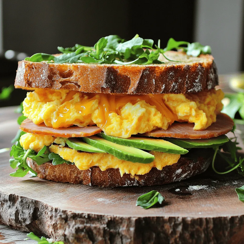 Für das perfekte Egg & Ham Breakfast Sandwich mit Melty Cheddar benötigst du: - 2 große Eier - 2 Scheiben Schinken (Honig- oder Räucherschinken sind ideal) - 2 Scheiben scharfen Cheddar-Käse - 2 Scheiben Vollkornbrot - 1 Esslöffel Butter - Salz und Pfeffer nach Geschmack Diese Zutaten sind einfach zu finden und sehr schmackhaft. Die Eier bieten Proteine, die dich den Tag über satt halten. Der Schinken bringt einen herzhaften Geschmack. Der scharfe Cheddar verleiht dem Sandwich eine schöne Cremigkeit. Vollkornbrot sorgt für Ballaststoffe und macht das Sandwich nahrhaft. Du kannst das Sandwich mit zusätzlichen Beilagen aufpeppen. Geschnittene Avocado ist eine tolle Wahl. Sie bringt eine cremige Textur und gesunde Fette. Frische Salatblätter fügen einen knackigen Biss hinzu. Für das Brot empfehle ich, Vollkornbrot zu wählen. Es ist herzhaft und nährstoffreich. Bei der Käsesorte kannst du auch andere Käsesorten ausprobieren. Gouda oder Mozzarella sind ebenfalls lecker. Wenn du das Sandwich noch mehr anpassen möchtest, denke an frische Kräuter oder Salsas. So wird dein Frühstück noch bunter und schmackhafter. Für die vollständige Anleitung und weitere Tipps schaue dir das [Full Recipe] an. Erhitze eine beschichtete Pfanne bei mittlerer Hitze. Lege die Schinkenscheiben hinein. Brate sie für 2-3 Minuten auf jeder Seite. So bekommen sie eine knusprige Textur. Achte darauf, dass sie nicht anbrennen. Wenn sie goldbraun sind, nimm sie aus der Pfanne und lege sie beiseite. Um die perfekte Konsistenz zu erreichen, wähle hochwertigen Schinken. Honig- oder Räucherschinken geben viel Geschmack. Sie harmonieren gut mit dem Käse und den Eiern. In einer Schüssel die Eier aufschlagen. Füge eine Prise Salz und Pfeffer hinzu. Verquirle die Eier gut, bis sie einheitlich aussehen. Dieser Schritt ist wichtig für die Textur. Schmelze etwas Butter in der Pfanne. Gieße die verquirlten Eier hinein. Rühre sanft und regelmäßig um. So bleiben die Eier cremig und zart. Nach 2-3 Minuten sind sie fertig. Nimm ein Stück Brot und lege die Schinkenscheiben darauf. Gieße die Rühreier mit dem geschmolzenen Käse darüber. Wenn du Avocado oder Salat hast, füge sie hinzu. Lege das zweite Stück Brot oben drauf. Um das Brot perfekt zu rösten, verwende eine Pfanne oder einen Toaster. Röste es, bis es goldbraun ist. So erhältst du eine knusprige Textur, die gut mit dem weichen Füllungen harmoniert. Jetzt hast du ein leckeres Egg & Ham Breakfast Sandwich mit Melty Cheddar. Du kannst das Sandwich direkt genießen oder in der Mitte durchschneiden. Das macht es einfacher zu essen. Wenn du mehr Details brauchst, sieh dir das Full Recipe an! Um cremige Rühreier zu machen, achte auf die Temperatur. Verwende mittlere Hitze. Rühre sanft und gleichmäßig. So bleiben die Eier weich und fluffig. Wenn du den Käse hinzufügst, lege ihn auf die Eier. Decke die Pfanne mit einem Deckel ab. So schmilzt der Käse gut. Für mehr Geschmack, füge Gewürze hinzu. Ein wenig Salz und Pfeffer reicht oft. Auch frische Kräuter sind toll. Schnittlauch oder Petersilie passen gut. Sie bringen frische Noten ins Gericht. Du kannst mehrere Sandwiches auf einmal machen. Bereite die Rühreier und den Schinken vor. Halte die Zutaten in kleinen Behältern. So sparst du Zeit. Wenn du bereit bist, baue die Sandwiches zusammen. Für die Aufbewahrung, nutze Frischhaltefolie oder luftdichte Behälter. Lagere die Sandwiches im Kühlschrank. Sie bleiben so bis zu drei Tage frisch. Für eine längere Lagerung, kannst du sie einfrieren. Am besten sind Sandwiches, die keinen Salat enthalten. Die Präsentation ist wichtig. Serviere das Sandwich auf einem rustikalen Holzbrett. Es sieht ansprechend aus. Du kannst das Sandwich auch halbieren. So ist es leichter zu essen und sieht gut aus. Garnieren kannst du das Sandwich mit frischen Kräutern. Ein paar Blätter Salat daneben machen es bunter. Wenn du einen Dip magst, serviere etwas Salsa oder Ketchup dazu. {{image_4}} Um dein Sandwich gesünder zu machen, probiere Vollkornbrot. Vollkornbrot enthält mehr Ballaststoffe und hält dich länger satt. Du kannst auch alternative Käsesorten wie Ziegenkäse oder Feta verwenden. Diese Käsesorten bieten einen anderen Geschmack und weniger Fett. Wenn du vegan oder vegetarisch sein willst, ersetze die Eier durch Tofu. Tofu kann mit Gewürzen gut gewürzt werden, um einen ähnlichen Geschmack zu erzielen. Es gibt viele leckere Zutaten, die du hinzufügen kannst. Avocado ist eine tolle Wahl. Sie bringt Cremigkeit und gesunde Fette ins Spiel. Frisches Gemüse wie Spinat oder Tomaten macht das Sandwich bunter und nahrhafter. Du kannst auch Saisonalität nutzen. Im Sommer fügen frische Kräuter wie Basilikum oder Schnittlauch tolle Aromen hinzu. Im Winter passen geröstete Paprika oder Pilze gut dazu. Frühstückssandwiches gibt es in vielen Kulturen. In England gibt es das „Full English Breakfast Sandwich“, das mit Speck, Eiern und Bohnen gefüllt ist. In Mexiko findest du „Tortas“, die oft mit Eiern, Bohnen und Avocado gefüllt sind. Japan hat „Tamago Sando“, ein Sandwich mit süßem Omelett und Mayonnaise. Jedes Land bringt seine eigenen Aromen und Zutaten mit. Diese Vielfalt inspiriert uns, neue Dinge auszuprobieren. Das macht das Kochen aufregend! Um die Frische deiner Zutaten zu bewahren, achte auf die richtige Lagerung. Schinken muss im Kühlschrank bleiben. Ich empfehle, ihn in einem luftdichten Behälter zu lagern. So bleibt er länger frisch. Für den Käse gilt dasselbe. Lagere die Käsescheiben in der Originalverpackung oder in einem speziellen Käsebeutel. Das hilft, die Feuchtigkeit zu kontrollieren. Für die vorbereiteten Rühreier ist es wichtig, sie schnell abzukühlen. Stelle sie in einen luftdichten Behälter. So bleiben sie für bis zu drei Tage frisch. Wenn du Rühreier übrig hast, kannst du sie auch in Portionen einfrieren. Achte darauf, dass sie gut verpackt sind. Wie lange hält das Sandwich im Kühlschrank? Ein frisch zubereitetes Sandwich hält sich etwa zwei Tage. Wenn du mehr Zeit brauchst, friere das Sandwich ein. Wickel es gut in Folie oder einen Gefrierbeutel. So bleibt es bis zu drei Monate frisch. Möglichkeiten zur Einfrierung von Sandwich-Zutaten sind ebenfalls wichtig. Du kannst die einzelnen Zutaten wie Schinken und Käse getrennt einfrieren. Das macht das spätere Belegen einfacher und schneller. Die besten Methoden zum Wiedererwärmen des Sandwiches sind das Braten oder Toasten. Verwende eine Pfanne bei mittlerer Hitze. So wird das Brot knusprig und der Käse schmilzt perfekt. Vermeide die Mikrowelle, da sie das Brot weich macht. Um matschige Zutaten zu vermeiden, erwärme das Sandwich ohne Deckel. So bleibt die Feuchtigkeit draußen und das Sandwich bleibt knusprig. Die Zubereitung dauert nur 15 Minuten. Du benötigst 5 Minuten, um alles vorzubereiten. Das Sandwich ist schnell und einfach zu machen. Für dieses Sandwich empfehle ich Vollkornbrot. Es ist nahrhaft und hat einen leckeren Geschmack. Du kannst auch Sauerteig oder Brioche verwenden. Sauerteig gibt einen guten Biss, während Brioche süßlich und weich ist. Ja, du kannst das Sandwich im Voraus machen. Bereite die Rühreier und den Schinken vor. Lagere sie getrennt im Kühlschrank. Wenn du bereit bist, erwärme die Zutaten und baue das Sandwich zusammen. So hast du ein schnelles Frühstück! In diesem Artikel habe ich die wichtigsten Zutaten und Schritte für ein leckeres Schinken-Ei-Sandwich besprochen. Sie wissen nun, wie Sie die Hauptzutaten wählen und das Sandwich perfekt zubereiten. Denken Sie daran, dass Sie mit Variationen und Tipps das Rezept anpassen können. Genießen Sie die Möglichkeiten zur Lagerung und Aufwärmung, um das Sandwich frisch zu halten. Probieren Sie die kreativen Ideen und Variationen aus, die Sie begeistern werden. Ihr Frühstück wird damit nie mehr gleich sein!