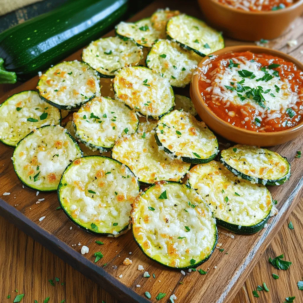 - 2 mittelgroße Zucchini, dünn geschnitten - 3 Esslöffel Olivenöl - 3 Knoblauchzehen, fein gehackt Um die besten Knoblauch Parmesan Zucchini Chips zu machen, wähle frische Zucchini. Sie sollten fest und glänzend sein. Dünnes Schneiden sorgt für eine gleichmäßige Garung. Das Olivenöl hilft, die Zucchini knusprig zu machen und bringt einen leckeren Geschmack. Der Knoblauch verleiht den Chips eine schöne Würze. - 1/2 Tasse geriebener Parmesan - 1 Teelöffel italienische Gewürzmischung - Salz und Pfeffer nach Geschmack Parmesan ist der Star dieses Rezepts. Er wird schön goldbraun und knusprig. Die italienische Gewürzmischung bringt eine tolle Aromatik. Salz und Pfeffer runden den Geschmack ab. Du kannst sie nach Belieben anpassen, wenn du mehr Würze magst. - Kochspray (optional) Kochspray hilft, die Zucchini an der Backform zu verhindern. Aber, Backpapier funktioniert auch gut. So bleiben die Chips nicht kleben und reinigen wird einfacher. Heize deinen Ofen auf 107°C (225°F) vor. Diese niedrige Temperatur hilft, die Zucchini schön knusprig zu machen. Lege ein Backblech mit Backpapier aus oder sprühe es leicht mit Kochspray ein. Das sorgt dafür, dass die Chips nicht kleben bleiben. Nimm zwei mittelgroße Zucchini und schneide sie in dünne Scheiben. In einer großen Schüssel vermenge die Zucchini-Scheiben mit drei Esslöffeln Olivenöl. Füge drei fein gehackte Knoblauchzehen, einen Teelöffel italienische Gewürzmischung sowie Salz und Pfeffer nach Geschmack hinzu. Rühre alles gut um, bis die Zucchini gleichmäßig bedeckt sind. Achte darauf, dass jede Scheibe gut mit Öl und Gewürzen überzogen ist. Anordne die Zucchini-Scheiben in einer einzigen Schicht auf dem Backblech. Stelle sicher, dass sie sich nicht überlappen. So garen sie gleichmäßig und werden schön knusprig. Bestreue die Zucchini-Scheiben großzügig mit einer halben Tasse geriebenem Parmesan. Backe die Chips im Ofen für etwa 1,5 bis 2 Stunden. Wende sie zur Hälfte der Backzeit, damit sie von beiden Seiten knusprig werden. Nach dem Backen nimm das Blech heraus und lasse die Chips ein paar Minuten abkühlen, bevor du sie servierst. Um die Zucchini Chips perfekt knusprig zu machen, wenden Sie sie zur Hälfte der Backzeit. So backen sie gleichmäßig. Achten Sie darauf, die Backtemperatur und -zeit anzupassen. Bei 107°C (225°F) dauert das Backen etwa 1,5 bis 2 Stunden. Überprüfen Sie die Chips regelmäßig. Wenn die Ränder goldbraun sind, sind sie bereit. Servieren Sie die Chips auf einer schönen Servierplatte. Fügen Sie frische Petersilie als Garnierung hinzu. Das sieht toll aus und bringt Farbe. Sie können auch eine Schale Marinara-Sauce zum Dippen dazugeben. Das macht das Essen noch leckerer. Um die Zucchini Chips zuzubereiten, brauchen Sie einige gute Küchenhelfer. Ein scharfes Messer hilft beim Schneiden der Zucchini. Ein großes Backblech ist wichtig, damit die Chips nicht überlappen. Ein Pinsel zum Auftragen des Olivenöls kann ebenfalls nützlich sein. {{image_4}} Um Ihre Knoblauch Parmesan Zucchini Chips noch spannender zu machen, probieren Sie andere Kräuter. Thymian oder Rosmarin geben einen frischen Geschmack. Diese Kräuter passen gut zu Zucchini und bringen mehr Tiefe in den Geschmack. Wenn Sie es schärfer mögen, fügen Sie Chiliflocken oder Paprika hinzu. Diese Gewürze geben den Chips eine tolle Würze und bringen etwas Hitze ins Spiel. Parmesan ist klassisch, aber Sie können auch andere Käsesorten verwenden. Feta bringt eine salzige Note, während Mozzarella für einen milden Geschmack sorgt. Für eine pflanzliche Option gibt es viele vegane Käsesorten. Diese sind oft aus Nüssen oder pflanzlichen Zutaten hergestellt. So können auch Veganer die Chips genießen, ohne auf den Geschmack zu verzichten. Zucchini sind nicht die einzige Wahl für Chips. Sie können auch Gurken oder Karotten verwenden. Gurken geben eine frische Note und sind leicht. Karotten bringen natürliche Süße. Beide Varianten sind einfach zuzubereiten und schmecken lecker. Experimentieren Sie mit verschiedenen Gemüsesorten. So finden Sie Ihre Lieblingsversion der Chips. Um die Zucchini Chips frisch zu halten, lege sie in einen luftdichten Behälter. So bleiben sie knusprig und lecker. Stelle den Behälter an einen kühlen, trockenen Ort. Wenn du die Chips länger aufbewahren möchtest, kannst du sie auch einfrieren. Achte darauf, die Chips in einem geeigneten Gefrierbeutel zu verpacken. So vermeidest du Gefrierbrand. Die Zucchini Chips halten sich etwa eine Woche in einem luftdichten Behälter. Wenn du sie einfrierst, bleiben sie bis zu drei Monate frisch. Achte auf Anzeichen, dass die Chips nicht mehr gut sind. Wenn sie weich oder schlaff sind, sind sie nicht mehr lecker. Auch ein unangenehmer Geruch kann ein Zeichen sein, dass sie nicht mehr gut sind. Wenn du die Zucchini Chips aufwärmen möchtest, nutze den Ofen. Heize ihn auf 107°C vor. Lege die Chips auf ein Backblech und backe sie für etwa 10 Minuten. So bleiben sie knusprig. Du kannst auch eine Pfanne mit etwas Öl verwenden, um die Chips aufzuwärmen. Dadurch werden sie ebenfalls schön knusprig. Die Zubereitung der Zucchini Chips ist einfach und schnell. Du brauchst nur 10 Minuten für die Vorbereitung. Die Backzeit beträgt etwa 1,5 bis 2 Stunden. Das ergibt eine Gesamtzeit von 2 Stunden. So hast du genug Zeit, um andere Dinge zu tun, während sie knusprig werden. Ja, du kannst die Zucchini Chips auch frittieren. Frittiere sie in einer Pfanne mit heißem Öl. Achte darauf, dass das Öl heiß ist, bevor du die Zucchini hinzufügst. Frittiere sie für etwa 2 bis 3 Minuten, bis sie goldbraun sind. So erhältst du eine andere Textur und einen intensiveren Geschmack. Für Zucchini Chips passen viele Dips gut. Ich empfehle Marinara-Sauce für einen klassischen Geschmack. Hummus ist auch eine tolle Option. Guacamole bringt eine cremige Note. Du kannst auch Joghurt oder einen käsehaltigen Dip probieren. Jeder Dip bringt einen eigenen Reiz. Ja, du kannst Zucchini Chips ohne Parmesan machen. Stattdessen kannst du Hefeflocken verwenden. Diese geben einen ähnlichen käsigen Geschmack. Du kannst die Chips aber auch einfach mit zusätzlichen Gewürzen würzen. So bleibt das Rezept milchfrei und lecker. Zucchini Chips sind eine gesunde Snack-Option. Sie enthalten viele Vitamine und Mineralstoffe. Zucchini ist kalorienarm und reich an Ballaststoffen. Der Parmesan fügt etwas Protein hinzu. Wenn du das Öl sparsam verwendest, ist dieser Snack eine gute Wahl für alle, die sich gesund ernähren möchten. Diese Zucchini Chips sind einfach zuzubereiten und bieten viele Variationen. Du hast gelernt, wie man die Hauptzutaten und Gewürze kombiniert und wie man die Chips knusprig backt. Vergiss nicht, sie ansprechend zu präsentieren und mit leckeren Dips zu servieren. Es gibt viele Möglichkeiten, dein Rezept anzupassen, sei es durch andere Kräuter oder Käsealternativen. Mit diesen Tipps und Tricks wirst du immer wieder köstliche Snacks zaubern. Probiere es aus und genieße die gesunde und schmackhafte Option!