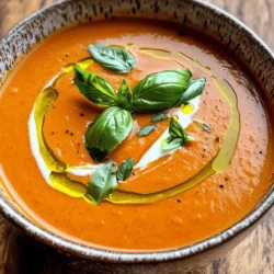 - 4 große rote Paprika, geröstet und geschält - 2 Tassen Gemüsebrühe - 1 Tasse Kokosmilch Die Hauptzutaten machen die Suppe cremig und schmackhaft. Die roten Paprika geben der Suppe ihre süße Note. Das Gemüsebrühe sorgt für Tiefe. Die Kokosmilch macht die Suppe schön reichhaltig. - 1 Teelöffel geräuchertes Paprikapulver - 1 Esslöffel Olivenöl - Salz und Pfeffer nach Geschmack Die Gewürze bringen den Geschmack zur Geltung. Geräuchertes Paprikapulver verleiht der Suppe eine besondere Note. Olivenöl sorgt für eine feine Basis. Salz und Pfeffer runden alles ab. - Frische Basilikumblätter - Zusätzlicher Spritzer Olivenöl Die Garnierung macht die Suppe schön und frisch. Frische Basilikumblätter bringen Farbe und Geschmack. Ein Spritzer Olivenöl sorgt für zusätzlichen Luxus. - Heizen Sie Ihren Ofen auf 200°C vor. - Nehmen Sie 4 große rote Paprika. Legen Sie sie auf ein Backblech. - Rösten Sie die Paprika für 25-30 Minuten. Wenden Sie sie gelegentlich. - Die Haut sollte Blasen werfen und dunkel werden. - Nehmen Sie die Paprika aus dem Ofen und lassen Sie sie abkühlen. - Ziehen Sie die Haut ab und entfernen Sie die Kerne. - Erhitzen Sie 1 Esslöffel Olivenöl in einem großen Topf. - Fügen Sie die gehackte Zwiebel hinzu. Braten Sie sie für 5-7 Minuten. - Die Zwiebel soll glasig werden. - Geben Sie 3 fein gehackte Knoblauchzehen und 1 Teelöffel geräuchertes Paprikapulver hinzu. - Braten Sie alles für weitere 1-2 Minuten, bis es duftet. - Fügen Sie die gerösteten Paprika in den Topf hinzu. - Gießen Sie 2 Tassen Gemüsebrühe ein. - Bringen Sie die Mischung sanft zum Köcheln. - Lassen Sie die Suppe 10-15 Minuten köcheln, damit sich die Aromen verbinden. - Pürieren Sie die Suppe mit einem Stabmixer bis zur gewünschten Cremigkeit. - Rühren Sie 1 Tasse Kokosmilch ein und schmecken Sie mit Salz und Pfeffer ab. - Lassen Sie die Suppe für 5 Minuten köcheln, damit sie warm wird. - Probieren Sie die Suppe und passen Sie die Würze an. Um die perfekte Konsistenz zu erreichen, nutze einen Stabmixer. Er ist einfach und schnell. Ein Standmixer funktioniert auch. Achte darauf, dass die Suppe nicht zu heiß ist, wenn du sie pürierst. Die Pürierzeit kann variieren. Püriere die Suppe kürzer für eine rustikale Textur. Für eine ganz glatte Suppe püriere länger. Würze die Suppe nach deinem Geschmack. Salz und Pfeffer sind wichtig. Du kannst auch andere Gewürze hinzufügen. Zum Beispiel, probiere etwas Thymian oder Oregano. Diese Kräuter geben einen tollen Geschmack. Verwende zusätzliches geräuchertes Paprikapulver für mehr Tiefe. Ein Spritzer Zitronensaft kann die Aromen aufhellen. Serviere die Suppe in warmen Schalen. Das sieht schön aus und hält die Suppe warm. Du kannst die Suppe mit frischen Basilikumblättern garnieren. Ein Spritzer Kokosmilch oben drauf macht sie noch besser. Für einen zusätzlichen Kick, füge einen Schuss Olivenöl hinzu. Das rundet den Geschmack ab und sieht toll aus. {{image_4}} Kokosmilch ist eine tolle Wahl für diese Suppe. Sie bringt eine süße Note und macht die Suppe cremig. Wenn Sie keine Kokosmilch mögen, probieren Sie andere pflanzliche Milch. Mandeln- oder Sojamilch sind gute Alternativen. Vollmilch macht die Suppe noch reichhaltiger. Sie gibt einen tollen Geschmack und eine samtige Textur. Fügen Sie Gemüse zu Ihrer Suppe hinzu, um mehr Geschmack zu erhalten. Karotten oder Sellerie passen gut. Auch frische Kräuter wie Petersilie oder Thymian bringen Farbe und Aroma. Wenn Sie mehr Protein wollen, können Sie Kichererbsen oder Hähnchenbrust hinzufügen. Diese Zutaten machen die Suppe nahrhafter und sättigender. Möchten Sie etwas Schärfe? Fügen Sie Chili oder Pfeffer hinzu. Frische Chilis geben einen schönen Kick, während Pfeffer milder ist. Um die Schärfe zu mildern, können Sie etwas mehr Kokosmilch oder einen Löffel Joghurt einrühren. So passen Sie den Geschmack ganz nach Ihrem Wunsch an. - Bewahren Sie die Suppe in luftdichten Behältern auf. - Die Suppe hält sich bis zu fünf Tage im Kühlschrank. - Verwenden Sie feste, gefriergeeignete Behälter. - Lassen Sie etwas Platz, um Ausdehnung zu vermeiden. - Zum Auftauen die Suppe über Nacht in den Kühlschrank stellen. - Erwärmen Sie die Suppe auf dem Herd oder in der Mikrowelle. - Wärmen Sie die Suppe sanft in einem Topf auf. - Fügen Sie eventuell etwas Flüssigkeit hinzu, wenn sie zu dick ist. - Rühren Sie gut um, um eine gleichmäßige Wärme zu gewährleisten. Ja, das ist möglich! Ich empfehle, die Paprika im Voraus zu rösten und dann zu lagern. So sparen Sie Zeit beim Kochen. Lassen Sie die gerösteten Paprika vollständig abkühlen, bevor Sie sie lagern. Sie können sie in einem luftdichten Behälter oder einem Zip-Beutel aufbewahren. So bleiben sie frisch und aromatisch. Im Kühlschrank halten sie sich etwa fünf Tage. Für eine vegane Version der Suppe verwenden Sie einfach pflanzliche Alternativen. Anstelle von Kokosmilch können Sie Mandelmilch oder Hafermilch verwenden. Diese Optionen sind leicht und lecker. Achten Sie darauf, auch die Gemüsebrühe zu wählen, die vegan ist. So bleibt die Suppe rein pflanzlich und dennoch cremig. Ja, die Suppe ist glutenfrei. Die Hauptzutaten enthalten kein Gluten. Überprüfen Sie jedoch immer die Etiketten der Brühe und anderer Zutaten. Manchmal können versteckte Glutenquellen enthalten sein. Wenn Sie sicher gehen wollen, wählen Sie Produkte mit der Kennzeichnung „glutenfrei“. So können Sie die Suppe unbesorgt genießen. In diesem Artikel haben wir die Zutaten und Zubereitung einer köstlichen Suppe behandelt. Wir haben durch die Hauptzutaten, Gewürze sowie Garnierungen geführte. Außerdem habe ich Tipps zur perfekten Konsistenz und Varianten gegeben. Zum Schluss fanden Sie Lagerhinweise und beantwortete häufige Fragen. Nutzen Sie diese Schritte für eine leckere Suppe und passen Sie sie nach Ihrem Geschmack an. Kochen Sie los und genießen Sie!