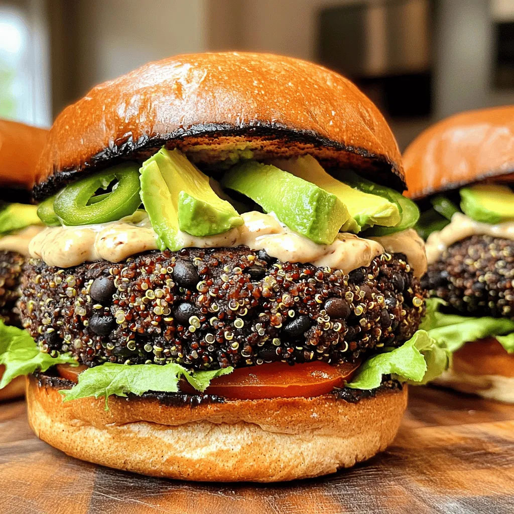 Für meine würzigen schwarzen Bohnen-Burger brauche ich folgende Zutaten: - 2 Dosen (je 425 g) schwarze Bohnen, gut abgespült und abgetropft - 1 Tasse gekochte Quinoa - 1/2 Tasse Semmelbrösel (vorzugsweise Vollkorn) - 1 kleine rote Zwiebel, fein gehackt - 2 Knoblauchzehen, gehackt - 1 Jalapeño, entkernt und fein gehackt - 1 Esslöffel Chiliflocken - 1 Teelöffel Kreuzkümmel - 1/2 Teelöffel geräucherte Paprika - Salz und Pfeffer nach Geschmack - 1 Esslöffel Olivenöl (zum Braten) - Vollkornbrötchen Diese Zutaten geben den Burgern einen tollen Geschmack und eine gute Textur. Die schwarzen Bohnen sind die Basis und bringen viel Protein. Quinoa fügt zusätzliche Nährstoffe hinzu. Die Zwiebel und der Knoblauch geben ein tolles Aroma. Die Jalapeño und Chiliflocken bringen die Schärfe. Ich empfehle, die Burger mit einigen leckeren Belägen zu garnieren. Diese machen die Burger noch besser: - Avocado - Frischer Salat - Tomaten - Scharfe Mayo - Salsa Diese Beläge fügen Frische und Geschmack hinzu. Sie sind einfach zu finden und machen die Burger lecker und gesund. Eine gute Beilage sind knusprige Süßkartoffel-Pommes. Sie passen perfekt zu den würzigen Burgern. Für das perfekte Essen empfehle ich, die Burger mit diesen Getränken zu kombinieren: - Ein kaltes Bier - Ein frischer Limetten-Minz-Limonade - Mineralwasser mit Zitrone Diese Getränke ergänzen die Aromen der Burger. Sie sind erfrischend und machen das Essen noch besser. Zuerst sammeln wir alle Zutaten. Du brauchst zwei Dosen schwarze Bohnen, gekochte Quinoa und Semmelbrösel. Zwiebel, Knoblauch und Jalapeño müssen klein gehackt werden. Das macht die Burger schmackhaft. Vergiss nicht, die Bohnen gut abzuspülen und abzutropfen. So kommen keine unerwünschten Aromen in die Mischung. In einer großen Schüssel zerdrückst du die schwarzen Bohnen mit einer Gabel. Lass einige Stücke für die Textur. Füge dann die Quinoa und die Semmelbrösel hinzu. Jetzt kommen die gehackte Zwiebel, der Knoblauch, die Jalapeño und die Gewürze dazu. Mische alles gut. Teile die Mischung in vier Portionen und forme Patties. Ist die Mischung zu feucht, gib etwas mehr Semmelbrösel dazu. Erhitze das Olivenöl in einer Pfanne bei mittlerer Hitze. Sobald das Öl heiß ist, brate die Patties. Brate sie etwa 5-6 Minuten pro Seite. Sie sollten knusprig und durchgegart sein. Röstet auch die Vollkornbrötchen in einer anderen Pfanne. Baue die Burger zusammen: Leg das Patty auf die Brötchenhälfte. Füge Avocado, Salat, Tomate oder scharfe Mayo hinzu. Setze die obere Brötchenhälfte darauf und serviere sofort. Die ideale Konsistenz macht einen Burger perfekt. Um die Patties gut zu formen, zerdrücke die Bohnen nur grob. So bleiben Stücke für die Textur. Wenn die Mischung zu feucht ist, füge mehr Semmelbrösel hinzu. Beginne mit einem Esslöffel und teste die Konsistenz. Die Patties sollten fest, aber nicht trocken sein. Um deine Burger noch interessanter zu machen, probiere verschiedene Zutaten. Füge zum Beispiel geriebene Karotten oder Zucchini hinzu. Diese geben Frische und mehr Nährstoffe. Auch Gewürze wie Paprika oder Knoblauchpulver sorgen für einen neuen Geschmack. Du kannst auch frische Kräuter wie Koriander oder Petersilie einmischen. Diese bringen Farbe und Geschmack. Ein paar einfache Werkzeuge helfen dir, die Burger zuzubereiten. Du benötigst eine große Schüssel zum Mischen und einen Kartoffelstampfer zum Zerdrücken der Bohnen. Verwende eine Pfanne mit dickem Boden, damit die Patties gleichmäßig braten. Ein Spatel hilft dir, die Burger vorsichtig zu wenden. Wenn du magst, kannst du auch einen Grill verwenden, um den Burger einen rauchigen Geschmack zu geben. {{image_4}} Die würzigen schwarzen Bohnen-Burger sind schon von Natur aus vegetarisch. Um sie vegan zu machen, ersetzen Sie die Semmelbrösel durch glutenfreie oder vegane Alternativen. Sie können auch Leinsamen oder Chiasamen verwenden, um die Bindung zu erhöhen. Diese Zutaten bringen auch gesunde Fette in das Gericht. Für glutenfreie Burger nutzen Sie glutenfreie Semmelbrösel. Alternativ können Sie Haferflocken verwenden. Achten Sie darauf, dass die Haferflocken als glutenfrei gekennzeichnet sind. So bleibt der Burger knusprig und lecker, ohne Gluten zu enthalten. Wenn Sie es gerne scharf mögen, fügen Sie mehr Jalapeños oder frische Chilis hinzu. Auch eine Prise Cayennepfeffer kann den Burger aufpeppen. Experimentieren Sie mit verschiedenen Gewürzen, wie Kurkuma oder Garam Masala, um neue Geschmackserlebnisse zu schaffen. Wenn du die Burger nicht sofort isst, lege sie in den Kühlschrank. Bewahre die Patties in einem luftdichten Behälter auf. So bleiben sie frisch. Du kannst sie bis zu drei Tage im Kühlschrank lagern. Achte darauf, dass die Patties gut gekühlt sind, um Bakterien zu vermeiden. Für längere Lagerung friere die Burger ein. Lege die Patties in eine einzelne Schicht auf ein Blech. So kleben sie nicht zusammen. Nach dem Einfrieren packe sie in einen Gefrierbeutel. Sie bleiben bis zu drei Monate frisch im Gefrierfach. Beschrifte den Beutel mit dem Datum, damit du weißt, wann du sie gemacht hast. Um die Burger aufzuwärmen, hole sie entweder aus dem Kühlschrank oder dem Gefrierfach. Wenn du sie im Kühlschrank aufbewahrt hast, kannst du sie einfach in einer Pfanne erhitzen. Brate sie bei mittlerer Hitze für etwa 3-4 Minuten pro Seite. Wenn sie gefroren sind, erhöhe die Zeit auf 6-8 Minuten pro Seite. Achte darauf, dass sie gut durchgegart sind, bevor du sie servierst. Mit diesen Tipps bleiben deine würzigen schwarzen Bohnen-Burger immer köstlich! Du kannst die Burger bis zu fünf Tage im Kühlschrank aufbewahren. Stelle sicher, dass sie in einem luftdichten Behälter sind. So bleiben sie frisch. Wenn du die Burger länger aufbewahren möchtest, friere sie ein. Eingefroren halten sie bis zu drei Monate. Vor dem Verzehr einfach im Kühlschrank auftauen. Ja, du kannst die Burger auch im Ofen backen. Heize den Ofen auf 200 Grad Celsius vor. Lege die Burger auf ein Backblech mit Backpapier. Backe sie etwa 20 Minuten. Wende sie nach der Hälfte der Zeit, damit sie gleichmäßig garen. So werden sie schön knusprig. Statt Quinoa kannst du auch gekochten Reis verwenden. Brauner Reis oder sogar Haferflocken sind gute Alternativen. Diese Zutaten geben den Burgern eine ähnliche Textur. Du kannst auch Hülsenfrüchte wie Kichererbsen probieren. Diese sorgen für einen anderen Geschmack und sind ebenfalls nahrhaft. Die Zutaten für würzige schwarze Bohnen-Burger sind einfach zu verstehen. Wir haben die Hauptzutaten, optionale Beläge und ideale Getränke behandelt. In der Schritt-für-Schritt-Anleitung zeigten wir, wie du die Patties vorbereitest und zubereitest. Die Tipps und Tricks helfen, die perfekte Konsistenz zu erreichen. Variationen bieten dir viele Möglichkeiten, deine Burger zu gestalten. Die Aufbewahrungshinweise sorgen für Frische. Zusammengefasst: Diese Burger sind lecker, vielseitig und einfach zuzubereiten. Probiere sie aus und entdecke deinen neuen Favoriten!