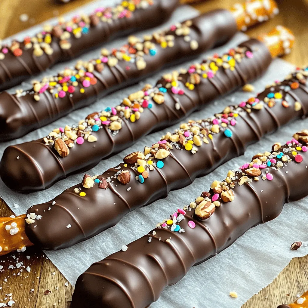 - 12 Brezelstangen - 1 Tasse dunkle Schokoladenstückchen - 1 Esslöffel Kokosöl Um die Brezelstangen perfekt zu machen, brauchst du frische Brezelstangen. Diese geben den knusprigen Biss. Verwende dunkle Schokoladenstückchen für den besten Geschmack. Die Mischung wird mit einem Esslöffel Kokosöl geschmeidig. Das Öl hilft, die Schokolade zu glänzen und macht sie flüssiger. - 1/2 Tasse gehackte Nüsse (z.B. Mandeln, Erdnüsse oder Haselnüsse) - 1/2 Tasse bunte Streusel - Meersalz zum Bestreuen Die Dekoration ist wichtig! Gehackte Nüsse fügen einen leckeren Crunch hinzu. Du kannst Mandeln, Erdnüsse oder Haselnüsse nehmen. Bunte Streusel machen die Brezelstangen schön und einladend. Eine Prise Meersalz gibt einen tollen Kontrast zur Süße der Schokolade. So wird dein Snack noch besser! Beginne damit, dein Backblech mit Backpapier auszulegen. Das Papier hilft, die Brezelstangen nach dem Eintauchen nicht festkleben zu lassen. So bleibt alles sauber und einfach. Für die Schokolade nimm eine mikrowellengeeignete Schüssel. Füge die dunklen Schokoladenstückchen und das Kokosöl hinzu. Stelle die Mikrowelle auf 30 Sekunden ein. Rühre die Mischung gut um, nachdem du sie herausnimmst. Wiederhole das, bis die Schokolade glatt ist. Achte darauf, dass sie nicht anbrennt. Halte jede Brezelstange am Ende fest. Tauche sie in die geschmolzene Schokolade. Decke etwa zwei Drittel der Brezelstange. Lass die überschüssige Schokolade in die Schüssel zurücktropfen. Dies sorgt für eine gleichmäßige Schicht. Wenn du das machst, wird jede Brezelstange lecker und schön. Um die perfekte Schokolade zu erhalten, temperiere sie. Die Temperatur muss genau stimmen. Schmelze die Schokolade vorsichtig in der Mikrowelle. Rühre alle 30 Sekunden um. So vermeidest du Klumpen. Gut temperierte Schokolade glänzt schön und bleibt fest. Sei kreativ bei den Toppings! Du kannst gehackte Nüsse verwenden. Mandeln, Erdnüsse oder Haselnüsse passen gut. Bunte Streusel machen die Brezelstangen bunt und fröhlich. Auch Karamellstückchen oder Kokosraspeln sind tolle Optionen. Lass deiner Fantasie freien Lauf! Ein häufiger Fehler ist übermäßiges Schokoladenträufeln. Tauche die Brezelstangen nur bis zwei Drittel ein. Lass die überschüssige Schokolade gut abtropfen. So bleiben die Brezeln knusprig und sehen schön aus. Zu viel Schokolade kann den Geschmack überdecken. {{image_4}} Du kannst weiße Schokolade verwenden, anstelle von dunkler Schokolade. Weiße Schokolade hat einen süßen, cremigen Geschmack. Sie passt gut zu den salzigen Brezeln. Schmelze sie wie die dunkle Schokolade. Das Gleiche gilt für die Technik. Der süße Geschmack wird viele begeistern. Die Toppings machen diesen Snack besonders. Du kannst Karamell oder andere Süßigkeiten verwenden. Zum Beispiel, zerstoßene Kekse oder getrocknete Früchte. Diese geben den Brezelstangen eine neue Textur und einen neuen Geschmack. Sei kreativ mit deinen Toppings. Experimentiere mit deinen Lieblingssüßigkeiten. Für Feiertage kannst du thematische Brezelstangen machen. Zu Weihnachten fügst du zum Beispiel grüne und rote Streusel hinzu. Für Halloween sind schwarze und orange Farben ideal. So werden die Brezelstangen zu einem Hingucker auf jedem Fest. Du kannst auch spezielle Formen aus Schokolade machen, um den festlichen Geist zu zeigen. Lagere die schokoladenüberzogenen Brezelstangen an einem kühlen, trockenen Ort. Die ideale Temperatur liegt zwischen 15 und 20 Grad Celsius. Vermeide direkte Sonneneinstrahlung, da dies die Schokolade schmelzen kann. Nutze einen luftdichten Behälter, um die Brezelstangen frisch zu halten. Ein Glasbehälter oder eine Plastikdose funktioniert gut. Die Brezelstangen bleiben bis zu zwei Wochen frisch. Bei richtiger Lagerung trocknen sie nicht aus. Nach ein paar Tagen kann die Schokolade jedoch ihren Glanz verlieren. Das beeinträchtigt den Geschmack nicht, aber die Optik kann leiden. Hast du Reste? Nutze sie kreativ! Zerkleinere die Brezelstangen und streue sie über Eis oder Joghurt. Du kannst sie auch in Muffins oder Keksen verwenden. So verwandelst du einen Snack in ein neues Rezept. Die Vorbereitung dauert etwa 20 Minuten. Die Gesamtzeit, einschließlich Kühlung, beträgt rund 50 Minuten. Diese Zeit ist ideal, um die Brezelstangen perfekt zuzubereiten und genießen zu können. Ja, du kannst auch Milchschokolade verwenden. Milchschokolade hat einen süßeren Geschmack. Sie schmilzt ähnlich wie dunkle Schokolade, also sei vorsichtig beim Erhitzen. Du kannst auch eine Mischung aus beiden Sorten ausprobieren. Das gibt einen tollen Geschmack. Du findest schokoladenüberzogene Brezelstangen in vielen Geschäften. Besuche den Süßwarenbereich deines Supermarkts. Online kannst du sie auf Websites wie Amazon oder bei lokalen Bäckereien bestellen. Viele kleine Shops bieten sie auch an. Für das vollständige Rezept schau dir bitte den Rezeptteil in diesem Artikel an. Dort findest du alle nötigen Schritte und Zutaten, um diese leckeren Snacks selbst zu machen. Zusammenfassend haben wir die besten Zutaten und Schritte für schokoladenüberzogene Brezelstangen besprochen. Von der richtigen Technik beim Eintauchen bis hin zu kreativen Dekorationen haben Sie nun das Wissen, um leckere Snacks zu kreieren. Denken Sie daran, die Schokolade gut zu temperieren und witzige Toppings zu wählen. Ihre schokoladenüberzogenen Brezelstangen werden ein Hit! Genießen Sie das Backen und experimentieren Sie mit neuen Varianten. Viel Spaß beim Ausprobieren!