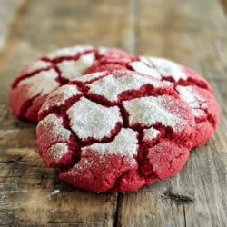 Um diese köstlichen Kekse zu backen, brauchen Sie folgende Zutaten: - 1 ½ Tassen Allzweckmehl - 1 Esslöffel Kakaopulver - ½ Teelöffel Backpulver - ½ Teelöffel Natron - ¼ Teelöffel Salz - ½ Tasse ungesalzene Butter, weich - 1 Tasse Kristallzucker - 1 großes Ei - 1 Teelöffel Vanilleextrakt - 1 Esslöffel rote Lebensmittelfarbe - ½ Tasse Puderzucker (zum Bestäuben) Diese Zutaten geben den Keksen ihren tollen Geschmack und die schöne Farbe. Wenn Sie die Kekse anpassen möchten, gibt es einige Alternativen, die Sie ausprobieren können: - Glutenfreies Mehl: Verwenden Sie glutenfreies Mehl anstelle von Allzweckmehl. - Kakaopulver: Ersetzen Sie Kakaopulver durch hochwertigen Backkakao für intensiveren Geschmack. - Vegane Butter: Nutzen Sie pflanzliche Butter für eine vegane Version. - Zucker: Brauner Zucker kann einen anderen Geschmack und zusätzliche Feuchtigkeit bieten. Diese Optionen helfen Ihnen, die Kekse nach Ihrem Geschmack zu gestalten. Die Qualität der Zutaten ist entscheidend für den Geschmack. Achten Sie auf frische und hochwertige Produkte: - Butter: Verwenden Sie ungesalzene Butter für mehr Kontrolle über den Salzgehalt. - Eier: Wählen Sie frische, biologische Eier für den besten Geschmack. - Lebensmittelfarbe: Verwenden Sie hochwertige, flüssige Lebensmittelfarbe für eine lebendige Farbe. Gute Zutaten machen den Unterschied in jedem Rezept. Heize deinen Ofen auf 175 °C vor. Lege zwei Backbleche mit Pergamentpapier aus. So kleben die Kekse nicht fest. In einer Schüssel vermische das gesiebte Mehl, Kakaopulver, Backpulver, Natron und Salz. Stelle diese Mischung beiseite. Sie sorgt für die Struktur der Kekse. Nimm eine große Schüssel. Schlage die weiche Butter mit dem Kristallzucker. Benutze einen elektrischen Mixer auf mittlerer Stufe. Mische die Zutaten für 2-3 Minuten. Die Mischung soll hell und luftig sein. Jetzt fügst du das Ei, Vanilleextrakt und die rote Lebensmittelfarbe hinzu. Schlage alles gut durch. Die Mischung sollte eine lebhafte rote Farbe haben. Gib die trockenen Zutaten schrittweise zur feuchten Mischung. Mische nur kurz, bis der Teig homogen ist. Kühle den Teig für mindestens 30 Minuten im Kühlschrank. So wird der Teig fester und lässt sich besser formen. Forme kleine Teigkugeln mit einem Keksportionierer oder einem Esslöffel. Wälze jede Kugel im Puderzucker, bis sie gut bedeckt ist. Lege die Kugeln auf die Backbleche. Achte darauf, genug Platz zwischen den Kugeln zu lassen. Backe die Kekse für 10-12 Minuten. Die Ränder sollen fest sein, die Mitte leicht unterbacken. Lass sie 5 Minuten auf den Blechen abkühlen, bevor du sie auf ein Kuchengitter legst. Um die perfekte Crinkle-Textur zu bekommen, ist das Kühlen des Teigs wichtig. Lassen Sie den Teig mindestens 30 Minuten im Kühlschrank ruhen. So verhindern Sie, dass die Kekse zu flach werden. Wälzen Sie die Teigkugeln gut im Puderzucker. Dieser Schritt hilft, die charakteristische rissige Oberfläche zu erzeugen. Achten Sie darauf, die Kekse nicht zu lange zu backen. Sie sollten leicht unterbacken aussehen, wenn Sie sie herausnehmen. Für mehr Geschmack können Sie die Kekse anpassen. Fügen Sie ½ Tasse Schokoladenstückchen hinzu. Diese sorgen für eine schokoladige Note. Eine Prise Zimt kann auch eine tolle Ergänzung sein. Wenn Sie es fruchtig mögen, probieren Sie Himbeeren oder gehackte Nüsse. Diese Zutaten machen die Kekse noch interessanter. Experimentieren Sie mit verschiedenen Varianten, um Ihren Lieblingsgeschmack zu finden. Ein häufiger Fehler ist das Übermixen des Teigs. Dies kann die Kekse hart machen. Mischen Sie die Zutaten nur, bis sie gerade verbunden sind. Ein weiterer Fehler ist das Nicht-Kühlen des Teigs. Ohne Kühlen laufen die Kekse beim Backen auseinander. Achten Sie auch darauf, die richtige Menge an Puderzucker zu verwenden. Zu wenig kann die Crinkle-Textur beeinträchtigen. Vermeiden Sie diese Fehler, um perfekte Rote Samt-Krümel-Kekse zu backen. {{image_4}} Du kannst die Red Velvet Crinkle Cookies glutenfrei machen. Ersetze einfach das Allzweckmehl durch eine glutenfreie Mischung. Achte darauf, dass die Mischung gut bindet. So bleiben die Kekse schön weich. Diese Variante schmeckt genauso gut und ist perfekt für alle, die Gluten meiden müssen. Für eine vegane Version verwende Pflanzenmargarine statt Butter. Ersetze das Ei durch Apfelmus oder Leinsamen. Mische einen Esslöffel Leinsamen mit drei Esslöffeln Wasser und lasse es quellen. Diese Kombination macht die Kekse ebenfalls lecker und fluffig. Vegane Red Velvet Crinkle Cookies sind eine tolle Option für alle, die tierische Produkte vermeiden. Du kannst die Kekse aufpeppen! Füge Schokoladenstückchen oder Nüsse hinzu. Dunkle Schokolade passt perfekt zu den süßen Keksen. Auch gehackte Walnüsse oder Pekannüsse bringen einen tollen Crunch. Experimentiere mit verschiedenen Zutaten, um deinen eigenen Twist zu kreieren. So werden die Kekse noch einzigartiger und schmackhafter. Um die Frische Ihrer Roten Samt-Krümel-Kekse zu bewahren, lagern Sie sie in einem luftdichten Behälter. Ideal sind kühle und trockene Orte. Vermeiden Sie direkte Sonneneinstrahlung. So bleiben die Kekse weich und schokoladig. Möchten Sie Kekse für später aufbewahren? Formen Sie die Teigkugeln und legen Sie sie auf ein Backblech. Frieren Sie die Kugeln für etwa 1 Stunde ein. Danach können Sie die gefrorenen Kugeln in einen Gefrierbeutel umfüllen. So sparen Sie Platz im Gefrierfach. Die Haltbarkeit der Kekse beträgt in einem luftdichten Behälter etwa eine Woche. Im Gefrierfach bleiben sie bis zu drei Monate frisch. Denken Sie daran, sie vor dem Verzehr bei Raumtemperatur aufzutauen. So schmecken sie wie frisch gebacken. Rote Samt-Krümel-Kekse bleiben frisch für etwa eine Woche. Lagern Sie sie in einem luftdichten Behälter. So bleiben sie weich und lecker. Wenn Sie die Kekse einfrieren, halten sie bis zu drei Monate. Achten Sie darauf, sie gut zu verpacken. So vermeiden Sie Gefrierbrand. Ja, Sie können die rote Lebensmittelfarbe ersetzen. Verwenden Sie stattdessen Rote-Bete-Pulver für eine natürliche Farbe. Die Kekse werden dann etwas anders schmecken, aber immer noch gut sein. Eine andere Möglichkeit ist, weniger Lebensmittelfarbe zu verwenden. So bleibt der Geschmack unverändert, aber die Farbe ist blasser. Um perfekte Kekse zu formen, nehmen Sie einen Keksportionierer oder einen Esslöffel. Machen Sie kleine Kugeln aus dem Teig. Wälzen Sie jede Kugel im Puderzucker. Achten Sie darauf, genügend Platz zwischen den Kugeln zu lassen. So können die Kekse beim Backen gleichmäßig aufgehen. Die besten Beilagen sind frische Beeren oder Eiscreme. Diese ergänzen den süßen Geschmack der Kekse. Zu den Getränken passen Milch oder heißer Kakao sehr gut. Beide sorgen für einen tollen Genuss. Probieren Sie auch einen leckeren Kaffee dazu! Rote Samt-Krümel-Kekse machen Spaß zu backen und zu genießen. Wir haben die Hauptzutaten, Alternativen und Qualitätsrichtlinien erklärt. Die Schritt-für-Schritt-Anleitung zeigte, wie einfach das Backen ist. Mit Tipps und Tricks stellst du sicher, dass die Kekse perfekt werden. Die Variationen bieten Abwechslung, selbst für besondere Ernährungsbedürfnisse. Denke daran, die Lagerungshinweise zu befolgen, damit deine Kekse frisch bleiben. So stellst du sicher, dass jeder Biss ein Genuss bleibt. Mach dich bereit, deine Kekse stolz zu teilen!