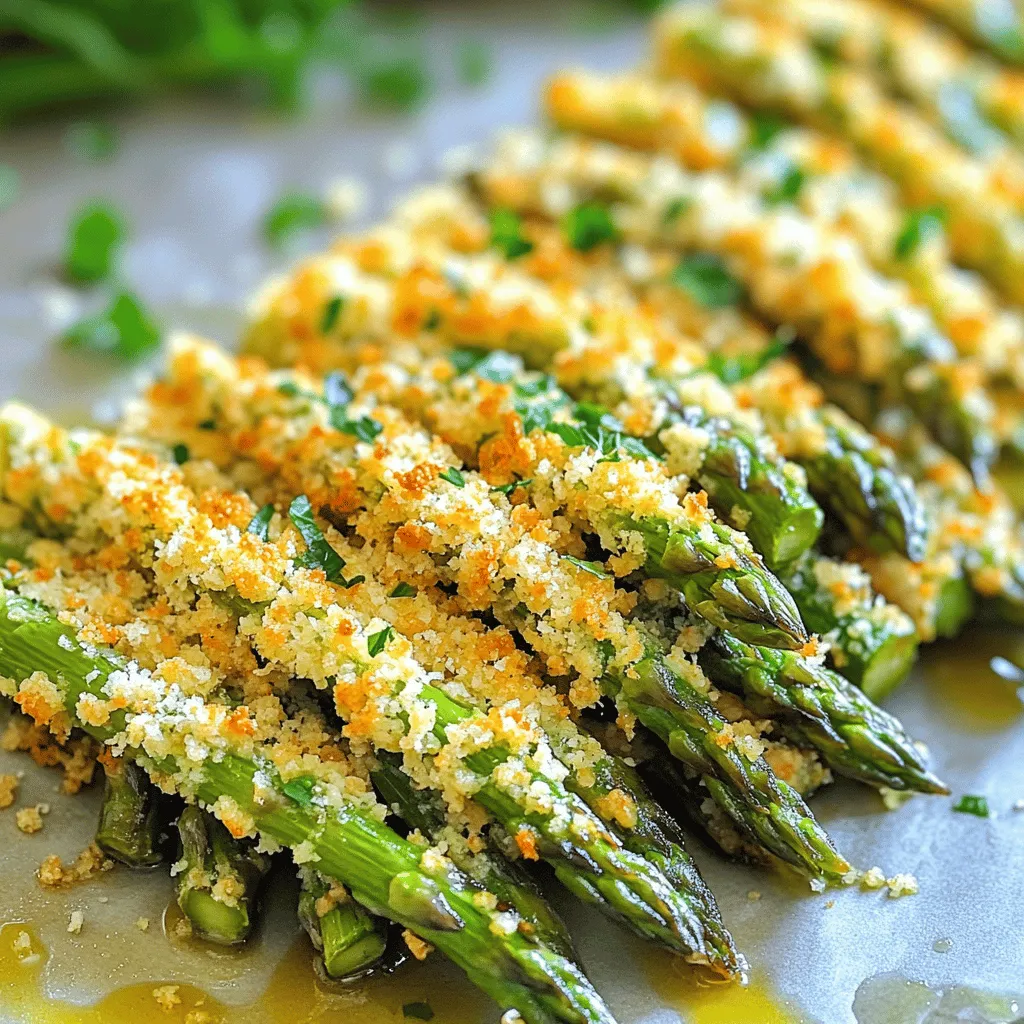 Für die knusprigen Knoblauch-Parmesan-Spargelstäbchen benötigst du: - 450 g frischen Spargel, zugeschnitten - 120 g Allzweckmehl - 2 große Eier, verquirlt - 100 g Panko-Semmelbrösel - 50 g geriebener Parmesan - 3 Knoblauchzehen, fein gehackt - 1 Teelöffel Knoblauchpulver - 1 Teelöffel Zwiebelpulver - ½ Teelöffel Salz - ¼ Teelöffel schwarzer Pfeffer - Olivenölspray (oder 2 Esslöffel Olivenöl zum Beträufeln) - Frische Petersilie, gehackt (zum Garnieren) Der frische Spargel ist die Hauptzutat. Er bringt einen feinen Geschmack und eine knackige Textur. Die Panko-Semmelbrösel sorgen für die perfekte Knusprigkeit. Sie sind leichter als normale Semmelbrösel und machen das Gericht besonders. Geriebener Parmesan gibt den Spargelstäbchen einen herzhaften, salzigen Geschmack. Knoblauch sorgt für einen tollen Duft und Geschmack. Für Glutenunverträglichkeit kannst du glutenfreies Mehl und glutenfreie Panko-Semmelbrösel verwenden. Wenn du Eier vermeiden möchtest, ersetze die Eier durch eine Mischung aus Chiasamen und Wasser. Für eine vegane Version nimm einfach veganen Parmesan oder lasse ihn ganz weg. Zuerst musst du deinen Ofen auf 220°C vorheizen. Das ist wichtig, um die Spargelstäbchen knusprig zu machen. Lege ein Backblech mit Backpapier aus. So bleibt die Reinigung einfach und schnell. Dies ist der erste Schritt zu perfekten Knoblauch-Parmesan-Spargelstäbchen! Jetzt kommt der spannende Teil: das Panieren! Nimm die frischen Spargelstangen und bereite drei Schalen vor. In der ersten Schale legst du das Allzweckmehl. In der zweiten Schale verquirlst du die zwei großen Eier. In der dritten Schale vermischst du die Panko-Semmelbrösel, geriebenen Parmesan, gehackten Knoblauch, Knoblauchpulver, Zwiebelpulver, Salz und Pfeffer. Nimm einen Spargelstängel und wälze ihn zuerst im Mehl. Achte darauf, dass er gleichmäßig bedeckt ist. Klopfe überschüssiges Mehl ab. Tauche ihn dann in die verquirlten Eier und lasse das überschüssige Ei abtropfen. Schließlich wälze ihn in der Panko-Mischung. Drücke leicht, damit die Panade gut haftet. Lege die panierten Spargelstäbchen auf das Backblech. Wenn du Olivenöl verwendest, träufle es über die Stäbchen oder sprühe etwas Olivenölspray darauf. Das gibt zusätzlichen Geschmack und hilft beim Bräunen. Backe die Spargelstäbchen 15-20 Minuten. Drehe sie nach der Hälfte der Zeit um. So werden sie von allen Seiten schön knusprig. Nach dem Backen nimm sie aus dem Ofen und lass sie eine Minute abkühlen. Garniere sie mit frischer, gehackter Petersilie. Jetzt sind deine knusprigen Knoblauch-Parmesan-Spargelstäbchen bereit zum Genießen! Um die perfekten knusprigen Spargelstäbchen zu machen, sind ein paar Schritte wichtig. Zuerst sollten Sie den Spargel richtig vorbereiten. Wählen Sie frischen, knackigen Spargel. Achten Sie darauf, die holzigen Enden abzuschneiden. Die Panade ist ebenfalls entscheidend. Nutzen Sie Panko-Semmelbrösel, da sie eine bessere Knusprigkeit bieten. Achten Sie darauf, den Spargel gut im Mehl zu wälzen. Klopfen Sie das überschüssige Mehl ab, bevor Sie ihn in die Eier tauchen. So bleibt die Panade besser haften. Sprayen Sie ein wenig Olivenöl über die Stäbchen, um sie goldbraun zu backen. Wenden Sie die Spargelstäbchen zur Halbzeit. So werden sie gleichmäßig knusprig und lecker. Bei der Auswahl des Spargels sollten Sie auf die Farbe und Dicke achten. Grüner Spargel ist meist zarter und hat einen süßeren Geschmack. Wählen Sie Stangen, die gleichmäßig dick sind. So garen sie gleichmäßig. Frischer Spargel hat eine knackige Textur und glänzende Spitzen. Vermeiden Sie welke oder schrumpelige Stangen. Wenn möglich, kaufen Sie Spargel von lokalen Märkten. So unterstützen Sie nachhaltige Landwirtschaft und bekommen die frischesten Optionen. Wenn Sie Reste haben, lagern Sie die Spargelstäbchen in einem luftdichten Behälter. So bleiben sie frisch. Sie können die Reste bis zu drei Tage im Kühlschrank aufbewahren. Um die Spargelstäbchen wieder aufzuwärmen, benutzen Sie den Ofen. Heizen Sie ihn auf 180°C vor und backen Sie die Stäbchen etwa 10 Minuten. So bleiben sie knusprig. Vermeiden Sie die Mikrowelle, da sie die Stäbchen weich macht. Genießen Sie sie warm für den besten Geschmack. {{image_4}} Ein tolles Merkmal dieser Spargelstäbchen ist die Anpassungsfähigkeit der Gewürze. Du kannst mit verschiedenen Aromen spielen. Probiere zum Beispiel Paprika oder Kreuzkümmel für einen anderen Geschmack. Du kannst auch Chili-Flocken hinzufügen, wenn du es scharf magst. Für einen frischen Kick, füge etwas Zitrone oder Limettensaft hinzu. Wenn du eine vegane Option suchst, ist das einfach. Ersetze die Eier durch einen Leinsamen- oder Chia-Ersatz. Mische dazu einen Esslöffel Leinsamen mit drei Esslöffeln Wasser. Lass die Mischung einige Minuten stehen, bis sie dick wird. Nutze dann diesen Mix, um den Spargel zu tauchen. Außerdem kannst du veganen Parmesan verwenden, um den Käsegeschmack zu erhalten. Die Spargelstäbchen passen gut zu vielen Dips. Ein einfacher Knoblauch-Dip ist immer lecker. Mische Joghurt, Knoblauch, Zitronensaft und etwas Salz. Auch ein würziger Aioli oder eine cremige Avocado-Sauce sind großartige Optionen. Wenn du nach Beilagen suchst, sind ein frischer Salat oder geröstetes Gemüse eine gute Wahl. Diese Kombinationen machen dein Gericht bunt und schmackhaft. Wenn Sie Reste der knusprigen Knoblauch-Parmesan-Spargelstäbchen haben, bewahren Sie diese am besten in einem luftdichten Behälter auf. Stellen Sie sicher, dass sie vollständig abgekühlt sind, bevor Sie sie lagern. So bleiben sie frisch und knusprig. Lagern Sie die Reste im Kühlschrank. Dort sollten sie bis zu drei Tage haltbar sein. Falls Sie die Spargelstäbchen länger aufbewahren möchten, können Sie sie einfrieren. Lassen Sie die gebackenen Spargelstäbchen vollständig abkühlen. Legen Sie sie dann auf ein Backblech und frieren Sie sie für etwa eine Stunde ein. Danach können Sie sie in einen gefrierfesten Beutel umfüllen. So bleiben sie bis zu drei Monate frisch. Achten Sie darauf, die Luft möglichst gut herauszudrücken, um Gefrierbrand zu vermeiden. Um die Reste wieder aufzuwärmen, heizen Sie den Ofen auf 190°C vor. Legen Sie die Spargelstäbchen auf ein Backblech und backen Sie sie für etwa 10 Minuten. So werden sie wieder knusprig. Wenn Sie die Stäbchen in der Mikrowelle aufwärmen, verlieren sie ihre Knusprigkeit. Daher empfehle ich den Ofen für das beste Ergebnis. Ja, du kannst den Spargel auch frittieren. Das gibt ihm eine andere Textur. Du solltest ihn in heißem Öl frittieren, bis er goldbraun ist. Achte darauf, die Temperatur zu kontrollieren, damit er nicht anbrennt. Frittieren macht die Stäbchen besonders knusprig. Es ist aber auch etwas fettiger als das Backen. Die Spargelstäbchen sind im Kühlschrank etwa drei Tage haltbar. Bewahre sie in einem luftdichten Behälter auf. Wenn du sie länger aufbewahren möchtest, kannst du sie einfrieren. Im Gefrierfach bleiben sie etwa drei Monate frisch. Achte darauf, sie vor dem Einfrieren gut zu verpacken. Zu diesen Spargelstäbchen passen viele Beilagen gut. Hier sind einige Ideen: - Ein frischer Salat mit Zitronendressing - Knoblauchbrot für den extra Geschmack - Ein Dip wie Aioli oder Joghurt-Dip - Gegrilltes Gemüse für eine bunte Platte - Pasta als Hauptgericht dazu Diese Kombinationen machen dein Essen vielfältig und lecker! Wir haben die wichtigsten Zutaten für Spargelstäbchen und ihre Bedeutung betrachtet. Die Schritt-für-Schritt-Anleitung zeigt, wie Sie knusprige Stäbchen zubereiten. Unsere Tipps helfen Ihnen, den besten Spargel auszuwählen und Reste richtig aufzubewahren. Variationen und Dips verleihen jedem Gericht neuen Schwung. Am Ende wissen Sie, wie Sie Spargelstäbchen lagern und wieder aufwärmen. Experimentieren Sie mit den Rezepten und genießen Sie Ihre Kreationen in vollen Zügen. Kochen macht Spaß und bringt frische Aromen auf Ihren Tisch!