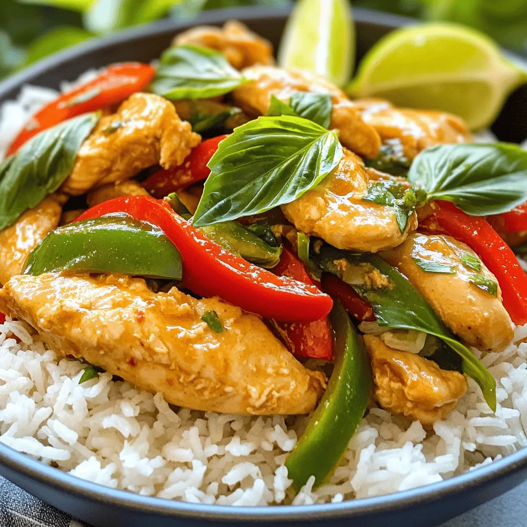 Für ein leckeres Thai Basilikum-Hühnchen brauchst du folgende Hauptzutaten: - 500g Hähnchenbrust, dünn aufgeschnitten - 1 Tasse frische Thai-Basilikumblätter - 1 rote Paprika, in Streifen geschnitten - 1 grüne Paprika, in Streifen geschnitten - 4 Knoblauchzehen, fein gehackt - 2 Esslöffel Pflanzenöl Diese Zutaten bilden die Basis für ein schmackhaftes Gericht. Das Hühnchen liefert das Protein, während die Paprika Farbe und Crunch hinzufügen. Der Knoblauch bringt ein tolles Aroma. Die richtige Mischung macht das Gericht besonders. Hier sind die Gewürze und Saucen, die du brauchst: - 1 Esslöffel Fischsauce - 1 Esslöffel Sojasauce - 1 Esslöffel Austernsauce - 1 Esslöffel brauner Zucker - 1 Teelöffel Chilipaste (je nach Schärfewunsch anpassen) - Salz und Pfeffer nach Geschmack Die Saucen bringen Umami und Süße ins Spiel. Die Chilipaste fügt Schärfe hinzu, die du nach deinem Geschmack anpassen kannst. Für das perfekte Serviererlebnis empfehle ich, das Gericht so anzurichten: - Auf einem Bett aus gekochtem Jasminreis - Mit zusätzlichen Basilikumblättern garnieren - Limettenkeile danebenlegen für einen spritzigen Akzent Diese Tipps machen dein Gericht nicht nur lecker, sondern auch schön anzusehen. Jetzt bist du bereit, ein tolles Thai Basilikum-Hühnchen zu kochen! - 500g Hähnchenbrust, dünn aufgeschnitten - 1 Tasse frische Thai-Basilikumblätter - 1 rote Paprika, in Streifen geschnitten - 1 grüne Paprika, in Streifen geschnitten - 4 Knoblauchzehen, fein gehackt - 2 Esslöffel Pflanzenöl - 1 Esslöffel Fischsauce - 1 Esslöffel Sojasauce - 1 Esslöffel Austernsauce - 1 Esslöffel brauner Zucker - 1 Teelöffel Chilipaste (je nach Schärfewunsch anpassen) - Salz und Pfeffer nach Geschmack - Gekochter Jasminreis zum Servieren Beginne mit der Vorbereitung. Schneide das Hähnchen in dünne Stücke. So garen sie gleichmäßig. Wasche die Paprika und schneide sie in Streifen. Hacke die Knoblauchzehen fein. Das hilft, den vollen Geschmack zu entfalten. Halte die Thai-Basilikumblätter bereit. Diese geben dem Gericht eine frische Note. Erhitze das Pflanzenöl in einer großen Pfanne oder einem Wok bei mittlerer bis hoher Hitze. Sobald das Öl heiß ist, füge den gehackten Knoblauch hinzu. Brate ihn 30 Sekunden an, bis er duftet. Achte darauf, dass der Knoblauch nicht braun wird. Das kann bitter schmecken. Gib die Hähnchenbrust in die Pfanne. Brate sie 5-7 Minuten, bis sie durchgegart ist. Das Hähnchen sollte nicht mehr rosa sein. Füge die geschnittenen Paprika hinzu. Brate sie weitere 3-4 Minuten, bis sie zart sind. In einer kleinen Schüssel mische die Fischsauce, Sojasauce, Austernsauce, braunen Zucker und Chilipaste. Gieße die Sauce über das Hähnchen und Gemüse. Rühre ständig um, bis alles gut bedeckt ist. Lass die Sauce leicht eindicken. Füge die frischen Thai-Basilikumblätter hinzu. Mische alles für eine weitere Minute. Das Basilikum sollte verwelken. Schmecke das Gericht mit Salz und Pfeffer ab. Serviere das Pfannengericht auf einem Bett aus Jasminreis. Garniere es mit zusätzlichen Basilikumblättern. Lege einige Limettenkeile daneben. Der spritzige Akzent macht das Gericht noch besser. Um den echten Geschmack von Thai Basilikum-Hühnchen zu erreichen, sind frische Zutaten wichtig. Verwende frische Thai-Basilikumblätter aus dem Garten oder dem Markt. Diese Blätter haben ein einzigartiges Aroma, das getrocknet nicht erreichen kann. Auch frischer Knoblauch und knackiges Gemüse tragen viel zum Geschmack bei. Achte darauf, die Paprika in gleichmäßige Streifen zu schneiden. So garen sie gleichmäßig und bleiben knackig. Ein häufiger Fehler beim Kochen ist, das Öl nicht heiß genug zu machen. Wenn das Öl nicht heiß ist, wird das Gemüse matschig und das Hühnchen bleibt zäh. Achte darauf, die Hitze hoch genug einzustellen, bevor du die Zutaten hinzufügst. Ein weiterer Fehler ist, die Sauce zu lange zu kochen. Sie sollte nur leicht eindicken, damit die Aromen frisch bleiben. Wenn du das Hühnchen zu lange brätst, wird es trocken. Gar es nur bis es nicht mehr rosa ist. Die Schärfe ist eine persönliche Vorliebe. Wenn du es schärfer magst, füge mehr Chilipaste hinzu. Beginne mit einem Teelöffel und taste dich voran. Du kannst auch frische Chilis in die Pfanne geben, um die Schärfe zu erhöhen. Wenn du es milder magst, reduziere die Chilipaste oder lasse sie ganz weg. Ein Spritzer Limettensaft kann auch helfen, die Schärfe auszugleichen und dem Gericht Frische zu verleihen. {{image_4}} Wenn du eine vegetarische Version von Thai Basilikum-Hühnchen möchtest, kannst du Tofu verwenden. Tofu ist eine großartige Proteinquelle und nimmt die Aromen gut auf. Schneide den Tofu in Würfel und brate ihn goldbraun an, bevor du das Gemüse hinzufügst. Du kannst auch Tempeh oder Seitan für eine andere Textur wählen. Diese Optionen machen dein Gericht nahrhaft und lecker. Du kannst viele Gemüsesorten in diesem Gericht verwenden. Brokkoli, Zucchini oder Karotten passen gut dazu. Wenn du etwas mehr Farbe möchtest, füge Erbsen oder Mais hinzu. Diese Gemüsesorten sind einfach zu finden und machen dein Essen noch gesünder. Denke daran, die Garzeit anzupassen, damit alles gleichmäßig gegart wird. Die Saucen in diesem Rezept sind wichtig für den Geschmack. Du kannst die Fischsauce durch Sojasauce ersetzen, um ein veganes Gericht zu machen. Wenn du es süßer magst, füge mehr braunen Zucker hinzu. Für mehr Schärfe kannst du zusätzliche Chilipaste verwenden. Experimentiere mit den Mengen, um die perfekte Balance für deinen Geschmack zu finden. Um dein Thailändisches Basilikum-Hühnchen frisch zu halten, lagere es in einem luftdichten Behälter. Du kannst Plastikbehälter oder Glasbehälter verwenden. Stelle sicher, dass das Gericht abgekühlt ist, bevor du es verpackst. So vermeidest du Kondenswasser und Matsche. Wenn du die Reste aufwärmen möchtest, benutze eine Pfanne oder die Mikrowelle. In der Pfanne, erwärme das Gericht bei mittlerer Hitze. Rühre es gut um, damit es gleichmäßig heiß wird. In der Mikrowelle, decke den Behälter ab, um Spritzer zu vermeiden. Erhitze in 30-Sekunden-Intervallen, bis alles heiß ist. Im Kühlschrank bleibt dein Gericht etwa 3 bis 4 Tage frisch. Wenn du es länger aufbewahren möchtest, kannst du es einfrieren. Im Gefrierfach hält es bis zu 3 Monate. Achte darauf, das Gericht in Portionen zu verpacken, um die Entnahme zu erleichtern. Vor dem Essen lasse es im Kühlschrank auftauen. Die beste Fischsauce entsteht aus fermentiertem Fisch. Du kannst frischen Fisch oder Garnelen verwenden. Kombiniere die Zutaten in einem Glasbehälter. Lasse die Mischung für einige Monate stehen. Das gibt der Sauce ihren starken Geschmack. Du kannst Fischsauce auch im Laden kaufen. Achte auf die Qualität und den Aroma. Hochwertige Fischsauce ist klar und hat einen tiefen Geschmack. Ja, gefrorenes Gemüse ist eine tolle Option. Es ist oft frisch eingefroren und behält viele Nährstoffe. Achte darauf, das Gemüse vorher leicht aufzutauen. So wird es gleichmäßig gar. Gefrorenes Gemüse kann in der gleichen Menge wie frisches verwendet werden. Es spart Zeit und ist praktisch. Zu Thai Basilikum-Hühnchen passen viele Beilagen gut. Hier sind einige Vorschläge: - Jasminreis ist die klassische Wahl. - Gebratene Nudeln sind eine leckere Alternative. - Ein frischer Gurkensalat bringt Frische. - Gedämpftes Gemüse ergänzt die Aromen. - Limettenkeile geben einen spritzigen Akzent. Diese Beilagen machen dein Gericht noch besser. Sie runden die Geschmackserlebnisse ab und sorgen für Abwechslung auf dem Teller. Diese Anleitung zum Thai Basilikum-Hühnchen bietet eine einfache Übersicht. Wir haben die Zutaten, die Zubereitung und die besten Serviermethoden besprochen. Ich teile auch Tipps, um echte Aromen zu erzielen und häufige Fehler zu vermeiden. Außerdem kannst du mit Variationen spielen, um das Gericht anzupassen. Die richtigen Aufbewahrungshinweise helfen dir, Reste optimal zu lagern. Denke daran, dass frische Zutaten und die richtige Würze den Unterschied ausmachen. Mit diesen Informationen kannst du ein leckeres Thai-Gericht zubereiten, das jeden begeistert.