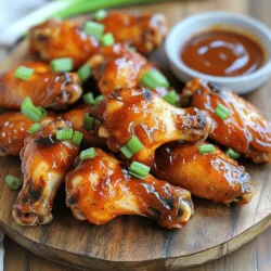 Für die perfekten Hähnchenflügel benötigst du: - 2 Pfund Hähnchenflügel Diese Flügel sind der Hauptbestandteil. Sie sind zart und nehmen die Aromen gut auf. Für die Honig BBQ Sauce brauchst du: - 1/2 Tasse Honig - 1/4 Tasse BBQ-Sauce (deiner Lieblingsmarke) - 1 Esslöffel Olivenöl Diese Zutaten geben der Sauce ihre Süße und Tiefe. Der Honig sorgt für eine schöne Glasur. Die Gewürze sind wichtig für den Geschmack. Du benötigst: - 1 Teelöffel Knoblauchpulver - 1 Teelöffel Zwiebelpulver - 1/2 Teelöffel geräuchertes Paprikapulver - Salz und Pfeffer nach Geschmack Diese Gewürze bringen die Flügel zum Leben. Sie fügen einen tollen Geschmack hinzu. Achte darauf, dass du die Hähnchenflügel gut marinierst, damit alle Aromen einziehen können. Zuerst tupfe die Hähnchenflügel mit Papiertüchern trocken. Dies hilft, dass sie in der Luftfritteuse knusprig werden. Achte darauf, dass sie gut abgetrocknet sind. So bleibt die Haut schön knusprig. Nimm eine große Schüssel und gib die folgenden Zutaten hinein: - 1/2 Tasse Honig - 1/4 Tasse BBQ-Sauce - 1 Esslöffel Olivenöl - 1 Teelöffel Knoblauchpulver - 1 Teelöffel Zwiebelpulver - 1/2 Teelöffel geräuchertes Paprikapulver - Salz und Pfeffer nach Geschmack Rühre alles gut um, bis die Mischung gleichmäßig ist. Diese Sauce wird die Flügel lecker machen. Gib die Hähnchenflügel in eine große Schüssel oder einen Beutel. Gieße die Hälfte der Honig BBQ Sauce darüber. Mische die Flügel gut, bis sie rundum bedeckt sind. Lass sie mindestens 30 Minuten marinieren. So ziehen die Aromen ein. Heize deine Luftfritteuse auf 400°F (200°C) vor. Das dauert etwa 5 Minuten. Das Vorheizen sorgt dafür, dass die Flügel gleichmäßig garen. Lege die marinierten Flügel in den Korb der Luftfritteuse. Achte darauf, dass sie in einer einzigen Schicht liegen. So garen sie gleichmäßig. Luftfrittiere die Flügel 25-30 Minuten. Wende sie einmal, bis sie goldbraun und knusprig sind. Nimm die Flügel aus der Luftfritteuse. Wirf sie in die restliche Honig BBQ Sauce. Das gibt ihnen noch mehr Geschmack. Lege die Flügel auf eine Servierplatte. Garniere sie mit gehackten Frühlingszwiebeln. Serviere sie heiß mit extra BBQ-Sauce zum Dippen. Um knusprige Hähnchenflügel zu bekommen, gibt es ein paar einfache Tricks. Erstens, tupfe die Flügel vor dem Würzen trocken. Feuchtigkeit macht die Haut weich. Zweitens, verwende einen guten Luftfritteuseneinsatz. Das sorgt für eine gleichmäßige Luftzirkulation. Wenn du die Flügel in einer einzigen Schicht in den Korb legst, wird jeder Flügel gleichmäßig gegart. Du kannst die Flügel auch vor dem Frittieren leicht mit Olivenöl besprühen. Das hilft, die Haut schön knusprig zu machen. Um Zeit zu sparen, kannst du die Hähnchenflügel vorbereiten, während die Sauce zieht. Beginne mit der Marinade. Während die Flügel marinieren, heize die Luftfritteuse vor. So nutzt du die Zeit optimal. Du kannst die Flügel auch einen Tag vorher marinieren. So ziehen die Aromen tief ein, und du hast weniger Stress am Kochtag. Wenn du mehrere Portionen machst, bereite die Flügel in Chargen zu. Das sorgt für gleichmäßiges Garen. Wenn du Hähnchenflügel übrig hast, gibt es viele Möglichkeiten, sie zu verwenden. Du kannst sie in Salaten oder auf Pizza verwenden. Eine gute Idee ist, die Flügel klein zu schneiden und in ein Wrap zu packen. Füge etwas frisches Gemüse und Sauce hinzu. Wenn du ein schnelles Mittagessen machen möchtest, erwärme sie einfach in der Luftfritteuse. So bleiben sie knusprig. Du kannst auch eine neue BBQ-Sauce oder einen anderen Dip ausprobieren, um Abwechslung zu schaffen. {{image_4}} Für mehr Schärfe kannst du etwas Cayennepfeffer zur BBQ-Sauce hinzufügen. Eine Prise reicht oft aus. Du kannst auch scharfe BBQ-Sauce verwenden. So erhältst du einen tollen Kick. Wenn du den Geschmack magst, probiere frische Jalapeños. Sie passen gut zu den Flügeln. Diese kleinen Änderungen machen das Gericht spannend. Wenn du keine BBQ-Sauce hast, keine Sorge! Du kannst verschiedene Saucen nutzen. Zum Beispiel, verwende Teriyaki-Sauce oder eine süß-saure Sauce. Diese Saucen bringen ihre eigenen Aromen. Versuche auch, die Saucen mit Honig zu mischen. Das sorgt für die perfekte Balance zwischen Süße und Geschmack. Sei kreativ und finde, was dir gefällt! Zu Honig BBQ Hähnchenflügeln passen viele Beilagen. Probiere einen frischen Salat oder knusprige Pommes. Auch Gemüse-Sticks sind eine tolle Idee. Sie bringen Farbe und Frische auf den Teller. Für Dips kannst du Ranch-Dressing oder Blauschimmelkäse verwenden. Diese Dips ergänzen den süßen Geschmack der Flügel perfekt. Lade deine Freunde ein und genieße die Kombination! Wenn du Hähnchenflügel übrig hast, lagere sie in einem luftdichten Behälter. Du kannst sie bis zu drei Tage im Kühlschrank aufbewahren. Achte darauf, die Flügel gut abzukühlen, bevor du sie in den Kühlschrank stellst. So bleiben sie frisch und lecker. Um die Hähnchenflügel länger zu halten, friere sie ein. Lege die Flügel in einen Gefrierbeutel und drücke die Luft heraus. So bleiben sie bis zu drei Monate haltbar. Wenn du bereit bist, sie zu essen, lasse sie im Kühlschrank auftauen. Dann kannst du sie in der Luftfritteuse wieder aufwärmen. Die Mikrowelle ist schnell, aber die Flügel werden nicht knusprig. Wenn du die Flügel knusprig magst, nutze die Luftfritteuse. Erhitze sie bei 375°F (190°C) für etwa 5-10 Minuten. So werden sie wieder frisch und lecker. Hähnchenflügel sollten mindestens 30 Minuten mariniert werden. Dies hilft, die Aromen gut aufzunehmen. Du kannst sie auch länger marinieren, bis zu 2 Stunden. So werden die Flügel noch geschmackvoller. Ja, du kannst die Flügel auch im normalen Ofen zubereiten. Heize den Ofen auf 400°F (200°C) vor. Lege die marinierten Flügel auf ein Backblech. Backe sie etwa 30-35 Minuten, bis sie knusprig sind. Drehe sie einmal um, um eine gleichmäßige Bräunung zu erreichen. Du kannst die BBQ-Sauce nach deinem Geschmack anpassen. Füge mehr Honig für Süße hinzu oder mehr Gewürze für Schärfe. Experimentiere mit verschiedenen Saucen wie Chipotle oder Teriyaki. So erhältst du immer ein neues Geschmackserlebnis. Wenn die Hähnchenflügel nicht knusprig werden, liegt das oft an zu viel Feuchtigkeit. Tupfe die Flügel vor dem Marinieren gut trocken. Achte darauf, sie in einer einzigen Schicht in der Luftfritteuse zu legen. Zu viele Flügel auf einmal führen dazu, dass sie dämpfen und nicht knusprig werden. Zusammenfassend haben wir die besten Zutaten für köstliche Hähnchenflügel behandelt. Ich habe erklärt, wie du eine einfache Honig BBQ Sauce zubereitest und die Flügel perfekt marinierst. Mit meinen Tipps erhältst du knusprige Flügel in der Luftfritteuse. Probiere auch die Variationen für einen neuen Geschmack. Am Ende zeige ich dir, wie du Reste aufbewahrst. Mit diesen Schritten wird jedes Hähnchenflügel-Rezept zum Hit. Genieße das Kochen und die leckeren Ergebnisse!