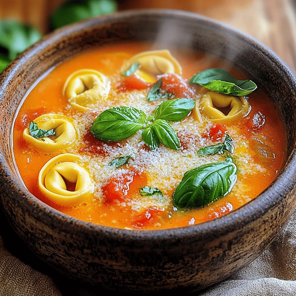 - 1 Esslöffel Olivenöl - 1 mittlere Zwiebel, gewürfelt - 3 Knoblauchzehen, fein gehackt - 2 Dosen (je 410 g) gewürfelte Tomaten, mit Saft - 1 Liter Gemüsebrühe - 1 Teelöffel getrockneter Oregano - 1 Teelöffel getrocknetes Basilikum - Salz und Pfeffer nach Geschmack - 250 g frische Käse-Tortellini (aus dem Kühlregal) - 240 ml Sahne - 1 Tasse frische Basilikumblätter, gehackt - Geriebener Parmesan zum Servieren Die Auswahl der Zutaten ist wichtig für den Geschmack. Verwende frisch gewachsene Kräuter, wenn möglich. Die frischen Basilikumblätter geben der Suppe ein tolles Aroma. Achte darauf, dass die Tomaten in Saft sind. Sie machen die Suppe schön cremig. Achte beim Kauf auf die Qualität. Wähle hochwertige Olivenöl für den besten Geschmack. Frische Zwiebeln und Knoblauch bringen mehr Tiefe. Für die Tortellini nutze frische Varianten aus dem Kühlregal. Diese sind zart und schmackhaft. Geriebener Parmesan sollte frisch sein, um die beste Konsistenz zu erhalten. Gute Zutaten machen die Suppe besonders lecker! Zuerst erhitzen Sie das Olivenöl in einem großen Topf über mittlerer Hitze. Fügen Sie die gewürfelte Zwiebel hinzu. Braten Sie sie für etwa 3 bis 4 Minuten, bis sie glasig ist. Das bringt süße Aromen hervor. Danach kommt der gehackte Knoblauch dazu. Kochen Sie ihn 1 bis 2 Minuten lang. Rühren Sie oft, damit er nicht anbrennt. Gießen Sie nun die gewürfelten Tomaten in den Topf. Vergessen Sie nicht, den Saft mit reinzugeben. Fügen Sie die Gemüsebrühe hinzu und rühren Sie alles gut um. Das ist die Basis für die Suppe. Würzen Sie die Mischung mit Oregano, Basilikum, Salz und Pfeffer. Lassen Sie die Suppe zum Kochen kommen. Reduzieren Sie die Hitze und lassen Sie sie 15 Minuten köcheln. Jetzt ist es Zeit, die frischen Tortellini hinzuzufügen. Diese werden 5 bis 7 Minuten gekocht. Achten Sie darauf, dass sie an die Oberfläche steigen. Das zeigt, dass sie fertig sind. Sie sind zart und lecker. In dieser Zeit nehmen die Tortellini auch den Geschmack der Suppe auf. Rühren Sie die Sahne in die Suppe. Das macht sie cremig und reichhaltig. Fügen Sie die gehackten Basilikumblätter hinzu. Lassen Sie die Suppe 2 bis 3 Minuten köcheln, bis sie durchgehend heiß ist. Probieren Sie die Suppe und passen Sie die Gewürze nach Ihrem Geschmack an. Jetzt ist die Suppe bereit zum Servieren. Geben Sie einen Schuss frisch geriebenen Parmesan oben drauf. Ein paar zusätzliche Basilikumblätter sorgen für das perfekte Finish. Die richtigen Gewürze machen den Unterschied. Ich empfehle, getrockneten Oregano und Basilikum zu verwenden. Diese Gewürze bringen den Geschmack von Italien direkt in Ihre Küche. Frischer Basilikum verleiht der Suppe eine lebendige Note. Fügen Sie etwas mehr hinzu, kurz bevor Sie servieren. Ein Spritzer Zitronensaft kann die Aromen weiter aufhellen. Nutzen Sie Salz und Pfeffer, um den Geschmack perfekt abzustimmen. Die Präsentation ist wichtig. Servieren Sie die Suppe in tiefen Schalen. Ein Spritzer frisches Olivenöl oben drauf sieht nicht nur gut aus, sondern intensiviert den Geschmack. Streuen Sie geriebenen Parmesan darüber für zusätzlichen Genuss. Ein paar frische Basilikumblätter als Garnitur erhöhen die Frische. Knuspriges Brot passt gut dazu und verleiht der Mahlzeit eine schöne Textur. Um die Kochzeit zu verkürzen, können Sie einige Tricks anwenden. Verwenden Sie frische Tortellini aus dem Kühlregal. Diese benötigen nur 5 bis 7 Minuten zum Kochen. Wenn Sie keine Zeit haben, nutzen Sie vorgegarte oder gefrorene Tortellini. Diese sind schnell zubereitet. Bereiten Sie die Brühe im Voraus vor, um den Kochprozess zu beschleunigen. So haben Sie in weniger als 35 Minuten ein leckeres Gericht auf dem Tisch. {{image_4}} Wenn Sie eine vegetarische Variante der cremigen Tomaten-Basilikum Tortellini-Suppe möchten, können Sie die Brühe anpassen. Verwenden Sie einfach Gemüsebrühe anstelle von Hühnerbrühe. Fügen Sie mehr frisches Gemüse hinzu, wie Zucchini oder Spinat. Sie können auch Kichererbsen für zusätzliche Proteine verwenden. Für mehr Geschmack können Sie einige Zutaten hinzufügen. Geröstete Paprika oder frische Kräuter, wie Thymian, bringen mehr Tiefe. Mögen Sie es scharf? Ein bisschen rote Pfefferflocken kann die Hitze erhöhen. Wenn Sie einen Hauch von Süße wünschen, probieren Sie einen Esslöffel Honig oder Zucker. Für eine glutenfreie Version ersetzen Sie die Tortellini durch glutenfreie Pasta. Achten Sie darauf, dass auch die Brühe glutenfrei ist. Für eine kalorienärmere Option verwenden Sie weniger Sahne oder ersetzen Sie sie durch eine pflanzliche Milchalternative. Veganer können die Sahne durch Kokosmilch ersetzen und sicherstellen, dass die Tortellini vegan sind. Um die cremige Tomaten-Basilikum Tortellini-Suppe frisch zu halten, bewahren Sie sie in einem luftdichten Behälter auf. Lassen Sie die Suppe zuerst abkühlen, bevor Sie sie im Kühlschrank lagern. So bleibt der Geschmack besser erhalten. Diese Suppe hält sich im Kühlschrank bis zu drei Tage. Wenn Sie die Suppe länger aufbewahren möchten, können Sie sie einfrieren. Füllen Sie die Suppe in gefriergeeignete Behälter. Lassen Sie etwas Platz, da sich die Suppe beim Einfrieren ausdehnt. Sie können die Suppe bis zu drei Monate einfrieren. Achten Sie darauf, sie gut zu beschriften, damit Sie wissen, was drin ist. Um die Suppe aufzuwärmen, gießen Sie sie in einen Topf. Erhitzen Sie die Suppe bei mittlerer Hitze. Rühren Sie oft um, damit sie gleichmäßig warm wird. Wenn die Suppe zu dick erscheint, fügen Sie etwas Gemüsebrühe oder Wasser hinzu. So bleibt die Konsistenz cremig und lecker. Du kannst die Suppe bis zu drei Tage im Kühlschrank aufbewahren. Achte darauf, sie in einem luftdichten Behälter zu lagern. Wenn du die Suppe länger aufbewahren möchtest, friere sie einfach ein. Im Gefrierfach hält sie bis zu drei Monate. Zum Auftauen stelle die gefrorene Suppe über Nacht in den Kühlschrank. Ja, du kannst Tortellini selbst machen! Stelle einen einfachen Nudelteig aus Mehl, Ei und etwas Salz her. Rolle den Teig dünn aus und schneide ihn in kleine Quadrate. Fülle die Quadrate mit deiner Lieblingsfüllung, wie Käse oder Gemüse. Klappe die Quadrate und forme sie zu Tortellini. Frisch zubereitete Tortellini sind eine großartige Ergänzung zu dieser Suppe! Zu dieser Suppe passen viele leckere Beilagen. Hier sind einige Vorschläge: - Knuspriges Baguette oder Ciabatta - Ein frischer grüner Salat - Parmesan-Crostini - Gegrilltes Gemüse Jede dieser Beilagen ergänzt den Geschmack der Suppe perfekt. Diese Anleitung zeigt, wie man eine leckere Suppe mit Tortellini zubereitet. Wir haben die wichtigsten Zutaten, die Zubereitung und viele nützliche Tipps behandelt. Denke daran, auch Variationen auszuprobieren, um deinen Geschmack anzupassen. Achte auf die Lagerung, damit die Suppe frisch bleibt. Mit diesen Informationen kannst du jetzt selbst eine tolle Suppe kochen. Viel Spaß beim Ausprobieren!