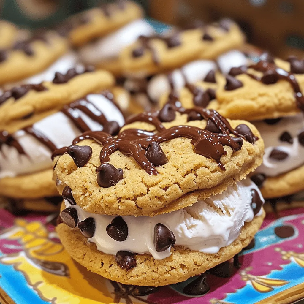 Für die perfekten Cookie Dough Eis-Sandwiches brauchst du: - 1 Tasse ungesalzene Butter, weich - 3/4 Tasse brauner Zucker, gepackt - 3/4 Tasse Kristallzucker - 2 große Eier - 2 Teelöffel Vanilleextrakt - 2 1/4 Tassen Weizenmehl - 1/2 Teelöffel Backpulver - 1/2 Teelöffel Salz - 1 Tasse Mini-Schokoladenstückchen - 1 Pint Vanilleeis, leicht angetaut Diese Zutaten sind wichtig für den Geschmack und die Textur. Die Butter macht die Kekse weich und die Zucker sorgen für Süße. Für ein noch besseres Erlebnis kannst du Folgendes hinzufügen: - Extra Mini-Schokoladenstückchen - Karamellsauce oder Schokoladensauce Diese Extras geben deinem Sandwich eine schöne Note. Du kannst die Ränder der Kekse in Schokoladenstückchen rollen. So wird jeder Biss knusprig und lecker. Achte bei der Auswahl deiner Zutaten auf Qualität: - Verwende echte Vanille für ein besseres Aroma. - Achte darauf, dass die Butter weich ist, damit sie sich gut vermischen lässt. - Wähle frische Eier, um die besten Ergebnisse zu erzielen. Frische Zutaten bringen den besten Geschmack. Wenn du gute Produkte verwendest, wird dein Eis-Sandwich noch köstlicher. Um den Cookie Dough zu machen, beginne mit weicher Butter. Mische sie mit braunem Zucker und Kristallzucker. Rühre alles gut, bis es cremig ist. Füge die Eier nacheinander hinzu und rühre dann den Vanilleextrakt ein. In einer anderen Schüssel, mische Weizenmehl, Backpulver und Salz. Gib diese Mischung langsam zur Butter-Zucker-Masse. Rühre nur kurz, damit der Teig nicht zäh wird. Zum Schluss hebe die Mini-Schokoladenstückchen unter. Heize deinen Ofen auf 175°C vor und lege zwei Backbleche mit Backpapier aus. Forme mit einem Esslöffel kleine Portionen des Teigs. Lasse genügend Platz zwischen den Portionen. Backe die Kekse für 10 bis 12 Minuten. Sie sollten leicht goldbraun sein. Lass die Kekse nach dem Backen für fünf Minuten auf dem Blech abkühlen. Danach lege sie auf ein Kuchengitter, um vollständig abzukühlen. Sobald die Kekse abgekühlt sind, nimm einen Keks. Setze eine großzügige Portion Vanilleeis auf die flache Seite. Lege einen zweiten Keks darauf und drücke sanft. So entsteht ein Sandwich. Lege die Sandwiches für mindestens 30 Minuten in den Gefrierschrank. Dadurch werden sie fest und lecker. Um die besten Cookie Dough Eis-Sandwiches zu backen, sind einige Fehler zu vermeiden. Achte darauf, die Butter nicht zu schmelzen. Die Butter sollte weich, aber nicht flüssig sein. Wenn du zu lange rührst, wird der Teig zäh. Mische die trockenen Zutaten nur kurz mit den feuchten. Achte darauf, die Kekse nicht zu lange backen. Sie sollten am Rand goldbraun sein, aber in der Mitte weich bleiben. Die Konsistenz des Teigs ist entscheidend. Er sollte leicht klebrig, aber nicht zu nass sein. Wenn der Teig zu trocken ist, füge einen Esslöffel Milch hinzu. Wenn er zu feucht ist, kannst du etwas mehr Mehl einarbeiten. Achte darauf, die Schokoladenstückchen gleichmäßig im Teig zu verteilen. So bekommst du in jedem Bissen einen tollen Schokoladengeschmack. Die Präsentation macht viel aus. Serviere die Sandwiches auf einem bunten Teller, um Farbe zu bringen. Du kannst etwas Schokoladensauce oder Karamell darüber träufeln. Eine weitere Idee ist, die Ränder der Sandwiches in Mini-Schokoladenstückchen zu rollen. Das gibt nicht nur einen schönen Look, sondern auch einen extra Crunch. Experimentiere mit verschiedenen Toppings, um deine Sandwiches zu personalisieren. {{image_4}} Du kannst viele verschiedene Eissorten für deine Cookie Dough Eis-Sandwiches nutzen. Vanilleeis ist klassisch, aber probiere auch Schokoladeneis oder Erdbeereis. Diese Sorten bringen neue Geschmäcker. So wird dein Sandwich noch spannender. Magst du es besonders süß? Dann wähle Karamelleis oder Cookies and Cream. Jede Eissorte gibt deinem Sandwich einen neuen Twist. Die Kekse sind die Basis deines Sandwiches. Du kannst sie auch variieren. Nutze Schokoladenkekse für einen intensiveren Geschmack. Haferkekse bringen einen nussigen Touch. Für einen fruchtigen Effekt kannst du Kekse mit Erdnussbutter verwenden. So wird jedes Sandwich einzigartig. Experimentiere mit verschiedenen Kombinationen und finde deine Lieblingsversion. Zusätze machen deine Sandwiches noch besser. Füge Nüsse wie Mandeln oder Walnüsse hinzu. Sie bringen Crunch und Geschmack. Trockenfrüchte wie Cranberries oder Rosinen sind auch eine tolle Option. Sie geben eine süße Note und mehr Textur. Du kannst sogar Mini-Marshmallows für einen besonderen Kick verwenden. Sei kreativ und passe die Zutaten deinem Geschmack an. Die Lagerung deiner Cookie Dough Eis-Sandwiches ist wichtig. Du willst, dass sie frisch und lecker bleiben. Am besten bewahrst du die Sandwiches im Gefrierfach auf. Lege sie in einen luftdichten Behälter. Alternativ kannst du sie in Frischhaltefolie wickeln. So vermeidest du Gefrierbrand und hältst sie länger frisch. Cookie Dough Eis-Sandwiches halten sich gut, wenn du sie richtig lagerst. Sie bleiben bis zu zwei Wochen im Gefrierfach genießbar. Achte darauf, sie nicht zu lange bei Raumtemperatur stehen zu lassen. Das Eis kann schnell schmelzen und die Kekse weich werden. Wenn du sie länger aufbewahren möchtest, teile sie in Portionen auf. So hast du immer einen schnellen Snack griffbereit. Du kannst die Kekse und das Eis im Voraus vorbereiten. Backe die Kekse und lasse sie vollständig abkühlen. Dann bewahre sie in einem Behälter auf. Wenn du bereit bist, die Sandwiches zu machen, nimm die Kekse heraus. Füge das Eis hinzu und forme die Sandwiches. Das macht es einfach, sie bei Bedarf schnell zusammenzustellen. Um Cookie Dough Eis-Sandwiches zu machen, folge diesen Schritten: 1. Zutaten vorbereiten: Du brauchst Butter, Zucker, Eier, Vanille, Mehl, Backpulver, Salz, Schokoladenstückchen und Eis. 2. Ofen vorheizen: Heize den Ofen auf 175°C vor und lege Backbleche mit Backpapier aus. 3. Teig herstellen: Schlage die Butter und Zucker cremig. Füge dann die Eier und Vanille hinzu. Mische die trockenen Zutaten in einer separaten Schüssel. 4. Kekse formen: Setze Esslöffel des Teigs auf die Bleche und lasse genug Platz zwischen ihnen. 5. Backen: Backe die Kekse 10-12 Minuten. Lass sie danach abkühlen. 6. Sandwiches machen: Lege Eis zwischen zwei Kekse und drücke sie leicht zusammen. 7. Gefrieren: Lege die Sandwiches für 30 Minuten in den Gefrierschrank, damit sie fest werden. Fertige Cookie Dough Eis-Sandwiches findest du in vielen Supermärkten. Sie sind oft in der Tiefkühlabteilung. Marken wie Ben & Jerry's oder Häagen-Dazs bieten sie an. Auch lokale Eisdielen haben manchmal ihre eigenen Versionen. Schau nach den Zutaten, wenn du spezielle Wünsche hast. Ja, du kannst Cookie Dough Eis-Sandwiches vegan oder glutenfrei machen. - Für vegane Sandwiches: Ersetze die Eier durch Apfelmus oder Chia-Samen. Verwende pflanzliche Butter und veganes Eis. - Für glutenfreie Sandwiches: Nutze glutenfreies Mehl anstelle von Weizenmehl. Achte darauf, dass auch das Eis glutenfrei ist. So kannst du deine Sandwiches anpassen, um sie für alle Gäste geeignet zu machen! Cookie Dough Eis-Sandwiches sind einfach und lecker. Wir haben die Zutaten, die Zubereitung und die besten Tipps behandelt. Denke daran, die richtigen Zutaten zu wählen und Fehler zu vermeiden. Variiere die Rezepte mit verschiedenen Eissorten oder Keksen. Bewahre die Sandwiches richtig auf, damit sie lange halten. Mit diesen einfachen Schritten kannst du köstliche Desserts zubereiten. Jetzt liegt es an dir, Spaß beim Ausprobieren und Genießen zu haben!
