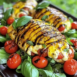 Um eine leckere Caprese gefüllte Hähnchenbrust zu machen, benötigst du: - 4 Hähnchenbrüste, ohne Knochen und Haut - 1 Tasse frischer Mozzarella, gerieben - 1 Tasse Kirschtomaten, halbiert - 1/2 Tasse frische Basilikumblätter, gehackt - 2 Esslöffel Balsamico-Glasur - 2 Esslöffel Olivenöl - 3 Knoblauchzehen, gehackt - Salz und Pfeffer nach Geschmack - 1 Teelöffel italienische Kräuter - Zahnstochern oder Küchengarn zum Verschließen Diese Zutaten geben deinem Gericht den frischen, aromatischen Geschmack, den wir lieben. Um den Geschmack zu verstärken, kannst du auch andere Gewürze nutzen. Eine Prise Chili oder Paprika gibt einen kleinen Kick. Auch etwas Zitronensaft kann die Aromen aufhellen. Experimentiere mit deinen Lieblingsgewürzen, um die Füllung noch interessanter zu machen. Wähle frische, hochwertige Hähnchenbrüste. Achte darauf, dass sie gleichmäßig dick sind. Dies hilft, dass das Hähnchen gleichmäßig gart. Du kannst auch Bio-Hähnchen verwenden, wenn du Wert auf nachhaltige Quellen legst. So hast du ein besseres Geschmackserlebnis. Frisches Hähnchen ist der Schlüssel zu einem saftigen Gericht. Für die Caprese gefüllte Hähnchenbrust benötigen Sie frische Zutaten. Dazu gehören: - 4 Hähnchenbrüste, ohne Knochen und Haut - 1 Tasse frischer Mozzarella, gerieben - 1 Tasse Kirschtomaten, halbiert - 1/2 Tasse frische Basilikumblätter, gehackt - 2 Esslöffel Balsamico-Glasur - 2 Esslöffel Olivenöl - 3 Knoblauchzehen, gehackt - Salz und Pfeffer nach Geschmack - 1 Teelöffel italienische Kräuter - Zahnstochern oder Küchengarn zum Verschließen Sammeln Sie alles, bevor Sie anfangen. So sparen Sie Zeit und machen das Kochen einfacher. Um die Füllung zu machen, nehmen Sie eine große Schüssel. Geben Sie den geriebenen Mozzarella, die halbierten Kirschtomaten, den gehackten Basilikum und den gehackten Knoblauch hinein. Fügen Sie die Balsamico-Glasur, Salz, Pfeffer und die italienischen Kräuter hinzu. Mischen Sie alles gut. Diese Mischung gibt einem Gericht den typischen Caprese-Geschmack. Jetzt kommen die Hähnchenbrüste. Legen Sie sie auf ein Schneidebrett. Schneiden Sie vorsichtig eine Tasche in jede Hähnchenbrust. Achten Sie darauf, nicht ganz durchzuschneiden. Füllen Sie jede Hähnchenbrust großzügig mit der Caprese-Mischung. Schließen Sie die Öffnungen mit Zahnstochern oder Küchengarn. Erhitzen Sie das Olivenöl in einer großen, ofenfesten Pfanne bei mittlerer bis hoher Hitze. Braten Sie die gefüllten Hähnchenbrüste auf beiden Seiten, bis sie goldbraun sind. Das dauert etwa vier Minuten pro Seite. Heizen Sie den Ofen auf 190°C vor. Übertragen Sie die Pfanne in den Ofen. Backen Sie die Hähnchenbrüste für 20 bis 25 Minuten. Die Innentemperatur sollte mindestens 75°C erreichen. Nehmen Sie die Pfanne aus dem Ofen und entfernen Sie die Zahnstochern oder das Garn. Lassen Sie das Hähnchen fünf Minuten ruhen, bevor Sie es in Scheiben schneiden. Träufeln Sie etwas Balsamico-Glasur über die Hähnchenbrüste. Servieren Sie sie auf einem Bett aus gemischtem Grün und garnieren Sie mit Basilikumblättern und Kirschtomaten. Um das Hähnchen perfekt zu garen, achte auf die Innentemperatur. Die Hähnchenbrust sollte 75°C erreichen. Brate die gefüllten Brüste zuerst auf dem Herd, bis sie goldbraun sind. Danach backe sie im Ofen für 20-25 Minuten. So bleibt das Fleisch saftig und zart. Du kannst die Füllung ganz nach deinem Geschmack anpassen. Probiere zum Beispiel: - Feta-Käse und schwarze Oliven für einen griechischen Twist. - Spinat und Ricotta für eine cremigere Mischung. - Gegrilltes Gemüse für mehr Textur und Farbe. Egal, welche Füllung du wählst, achte darauf, dass die Aromen gut harmonieren. Frische Zutaten machen einen großen Unterschied. Verwende frische Kirschtomaten und Basilikum für den besten Geschmack. Mozzarella aus der Kühlung hat eine bessere Konsistenz. Wenn du die Zutaten frisch kaufst, achte darauf, dass sie fest und aromatisch sind. So wird dein Gericht lebendig und lecker. {{image_4}} Für eine spannende Wendung kann man die Füllung variieren. Fügen Sie Oliven oder gegrillte Paprika hinzu. Diese Zutaten bringen mehr Geschmack und Textur. Sie können auch Feta-Käse statt Mozzarella verwenden. Dies gibt einen salzigen, würzigen Kick. Ein weiteres tolles Beispiel ist die Verwendung von Pesto. Mischen Sie etwas Pesto mit der Füllung. Das gibt der Hähnchenbrust eine frische, aromatische Note. Wenn Sie eine vegetarische Option suchen, gibt es viele Möglichkeiten. Anstelle von Hähnchen können Sie Auberginen oder Zucchini verwenden. Füllen Sie die Gemüse mit der gleichen Caprese-Mischung. Sie können auch Quinoa oder Couscous als Basis verwenden. Diese sind nahrhaft und lecker. Fügen Sie frisches Gemüse und Kräuter hinzu, um den Geschmack zu verstärken. Die Zubereitungsmethoden können den Geschmack verändern. Grillen gibt dem Hähnchen eine rauchige Note. Es wird auch knuspriger. Wenn Sie backen, bleibt das Hähnchen saftig. Die Füllung bleibt schön weich und aromatisch. Beide Methoden sind einfach und lecker. Experimentieren Sie mit beiden Techniken. Finden Sie heraus, welche Methode Ihnen besser gefällt. Wenn du Hähnchen übrig hast, ist die richtige Lagerung wichtig. Lass das Hähnchen zuerst auf Raumtemperatur abkühlen. Danach lege es in einen luftdichten Behälter. So bleibt es frisch und saftig. Du kannst das Hähnchen bis zu drei Tage im Kühlschrank aufbewahren. Achte darauf, es nicht länger stehen zu lassen, um die Qualität zu erhalten. Du kannst die gefüllten Hähnchenbrüste auch einfrieren. Wickel jede Brust gut in Frischhaltefolie. Danach lege sie in einen gefriergeeigneten Behälter oder einen Gefrierbeutel. So schützt du sie vor Frostbrand. Die gefrorenen Hähnchenbrüste halten bis zu drei Monate. Zum Auftauen lege sie einfach über Nacht in den Kühlschrank. So bleiben Geschmack und Textur erhalten. Um das Hähnchen wieder aufzuwärmen, nutze den Ofen. Heize ihn auf 180°C vor. Lege die Hähnchenbrüste in eine ofenfeste Form. Decke sie mit Alufolie ab, damit sie nicht austrocknen. Erwärme sie für 15 bis 20 Minuten. Du kannst auch die Mikrowelle nutzen, aber achte darauf, dass das Hähnchen gleichmäßig warm wird. Stelle die Mikrowelle auf mittlere Leistung und erwärme es in kurzen Intervallen. Um saftiges Hähnchen zu bekommen, ist es wichtig, die richtige Temperatur zu beachten. Brate das Hähnchen zuerst an, bis es goldbraun ist. Danach backe es im Ofen. Dadurch bleibt die Feuchtigkeit im Hähnchen. Achte darauf, dass die Innentemperatur 75°C erreicht. Lass das Hähnchen nach dem Garen ruhen. So verteilt sich der Saft gleichmäßig. Ja, die Caprese-Füllung passt gut zu anderen Fleischsorten. Du kannst sie für Putenbrust oder Schweinefilet nutzen. Auch Fisch wie Lachs kann mit dieser Mischung gefüllt werden. Achte darauf, die Garzeiten anzupassen. Jeder Fleischtyp braucht unterschiedlich viel Zeit zum Garen. Die Zubereitung dauert etwa 15 Minuten. Das Braten und Backen zusammen braucht rund 35 Minuten. Insgesamt solltest du also mit etwa 50 Minuten rechnen. Plane zusätzliche Zeit ein, wenn du die Füllung selbst machst. Dann bleibt dir aber mehr Zeit, um die Aromen zu genießen. Caprese gefüllte Hähnchenbrust ist ein einfaches und leckeres Gericht. Wir haben die Hauptzutaten, die Zubereitung und Tipps zur perfekten Garzeit besprochen. Alternativen zur Füllung zeigen, wie vielseitig dieses Rezept ist. Für die Aufbewahrung gibt es nützliche Hinweise, damit Sie Reste genießen können. Denken Sie daran, frische Zutaten zu verwenden. So bleibt das Hähnchen saftig und schmackhaft. Probieren Sie es aus und genießen Sie die Vielfalt in Ihrer Küche!