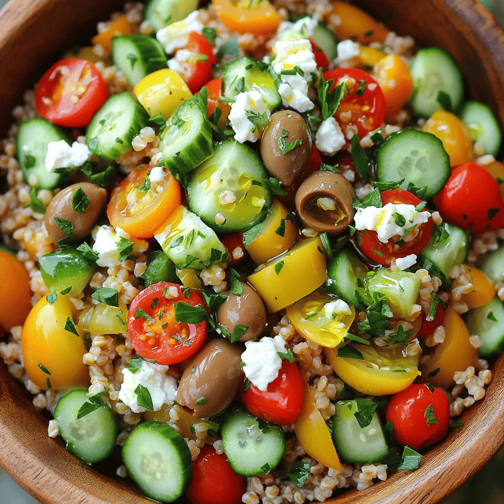 Für die mediterrane Farro-Bowl benötigst du einige Hauptzutaten. Diese Zutaten bilden die Basis des Gerichts und sorgen für den vollen Geschmack. Hier sind die wichtigsten Zutaten: - 1 Tasse Farro - 2 Tassen Gemüsebrühe - 1 Tasse Kirschtomaten, halbiert - 1 Gurke, gewürfelt - 1 Paprika (rot oder gelb), gewürfelt - 1/2 rote Zwiebel, fein gehackt - 1 Tasse Kichererbsen, abgetropft und abgespült - 1/2 Tasse Feta-Käse, zerbröckelt - 1/4 Tasse Kalamata-Oliven, entsteint und in Scheiben geschnitten Farro ist ein alter Getreide- und Nährstofflieferant. Er hat einen nussigen Geschmack und ist sehr gesund. Die Kichererbsen fügen Proteine hinzu. Der Feta-Käse sorgt für einen cremigen, salzigen Geschmack. Die Gewürze und das Dressing machen die Bowl besonders lecker. Hier sind die wichtigen Zutaten für das Dressing: - 3 Esslöffel Olivenöl - 2 Esslöffel frischer Zitronensaft - 1 Teelöffel getrockneter Oregano - Salz und Pfeffer nach Geschmack Olivenöl gibt gesunde Fette und einen tollen Geschmack. Zitronensaft bringt frische und Säure. Oregano ist ein typisches mediterranes Gewürz, das das Gericht abrundet. Frische Zutaten sind der Schlüssel zur besten mediterranen Farro-Bowl. Du kannst die folgenden Zutaten verwenden: - Kirschtomaten sorgen für eine süße Note. - Gurken bringen Knackigkeit. - Paprika fügt Farbe und Süße hinzu. - Rote Zwiebeln geben einen scharfen, aber süßen Geschmack. - Frische Petersilie, gehackt, für die Garnitur. All diese frischen Zutaten machen die Bowl bunt und schmackhaft. Sie liefern auch wichtige Nährstoffe. Wenn du die Bowl anrichtest, achte darauf, die Farben gut zu mischen. Das sieht nicht nur gut aus, sondern macht auch Spaß beim Essen! Zuerst nimmst du eine Tasse Farro. Gib das Farro in einen mittleren Topf. Füge dann zwei Tassen Gemüsebrühe hinzu. Bringe die Mischung zum Kochen. Senke die Hitze und decke den Topf ab. Lass das Farro 25 bis 30 Minuten köcheln. Es sollte zart, aber bissfest sein. Gieße überflüssige Flüssigkeit ab, falls nötig. Während das Farro kocht, kannst du das Dressing machen. Nimm eine kleine Schüssel. Gib drei Esslöffel Olivenöl und zwei Esslöffel frischen Zitronensaft hinein. Füge einen Teelöffel getrockneten Oregano hinzu. Würze mit Salz und Pfeffer. Verquirle alles gut. Stelle das Dressing beiseite, bis das Farro fertig ist. Nimm eine große Rührschüssel. Füge die Kirschtomaten, die gewürfelte Gurke, und die Paprika hinzu. Gib die fein gehackte rote Zwiebel und die Kichererbsen dazu. Füge die Kalamata-Oliven und den zerbröckelten Feta-Käse hinzu. Sobald das Farro gekocht ist und leicht abgekühlt ist, gib es in die Schüssel mit dem Gemüse. Gieße das Dressing darüber. Vermenge alles vorsichtig, bis alles gut bedeckt ist. Schmecke die Mischung ab. Füge mehr Salz, Pfeffer oder Zitronensaft hinzu, wenn nötig. Richte die Farro-Bowl in Schalen an und garniere sie mit frischer Petersilie. Ein häufiger Fehler ist das Überkochen des Farro. Achten Sie genau auf die Kochzeit von 25-30 Minuten. Farro sollte zart, aber bissfest sein. Lassen Sie das Farro nach dem Kochen etwas abkühlen. So bleibt es nicht matschig. Ein anderer Fehler ist, das Dressing zu früh hinzuzufügen. Warten Sie, bis das Farro und das Gemüse gut vermischt sind. So verbindet sich der Geschmack besser und bleibt frisch. Fügen Sie geröstete Nüsse oder Samen hinzu, um einen knackigen Biss zu erhalten. Pinienkerne oder Sonnenblumenkerne passen gut. Sie können auch frische Kräuter wie Minze oder Basilikum verwenden. Diese verleihen der Bowl einen frischen Geschmack. Für mehr Farbe und Geschmack können Sie gegrilltes Gemüse dazugeben. Zucchini oder Auberginen sind tolle Optionen. Sie sorgen für eine schöne, geröstete Note. Servieren Sie die Farro-Bowl in bunten Schalen. Das macht das Essen einladend. Garnieren Sie mit frischer Petersilie für einen schönen Farbkontrast. Bieten Sie Zitronenscheiben an, damit jeder nach Belieben nachwürzen kann. Für einen festlichen Look können Sie die Bowls mit essbaren Blüten dekorieren. Diese verleihen dem Gericht einen besonderen Touch. {{image_4}} Die mediterrane Farro-Bowl ist sehr anpassbar. Für eine vegetarische Option können Sie den Feta-Käse durch pflanzlichen Käse ersetzen. So bleibt der Geschmack, aber es ist milchfrei. Für Veganer sind Kichererbsen eine großartige Proteinquelle. Sie können auch Avocado hinzufügen, um die Bowl cremiger zu machen. Die Zutaten können je nach Saison variieren. Im Frühling sind frische Erbsen und Spargel toll. Im Sommer können Sie Zucchini oder Paprika verwenden. Der Herbst bringt Kürbis oder geröstete Rüben. Im Winter sind Grünkohl oder Spinat perfekt. So bleibt die Bowl frisch und spannend. Um die Bowl proteinreicher zu machen, fügen Sie gebratene Tofu-Würfel oder gegrilltes Hähnchen hinzu. Garnelen sind auch eine leckere Wahl. Diese Ergänzungen machen die Bowl sättigender und sehr nahrhaft. Außerdem können Sie Quinoa oder Linsen als zusätzliche Basis verwenden. Um die Farro-Bowl frisch zu halten, lagere sie in einem luftdichten Behälter. So bleibt der Geschmack erhalten. Achte darauf, das Farro und das Gemüse getrennt zu lagern. Das verhindert, dass die Zutaten matschig werden. Du kannst die Farro-Bowl bis zu drei Tage im Kühlschrank aufbewahren. Um Lebensmittelverschwendung zu vermeiden, nutze Reste kreativ. Verwende übrig gebliebenes Gemüse in Salaten oder Suppen. Du kannst auch das Farro in Pfannengerichte einfügen. Achte darauf, die frischen Zutaten zuerst zu verbrauchen. So bleibt alles frisch und lecker. Das Dressing hält sich gut im Kühlschrank. Bewahre es in einem kleinen Glasbehälter auf. Vor dem Servieren schütteln, um die Zutaten zu vermischen. Du kannst das Dressing bis zu einer Woche lagern. So hast du immer einen frischen Geschmack bereit. Farro ist ein altes Getreide. Es hat einen nussigen Geschmack und eine zähe Textur. Farro ist reich an Ballaststoffen, die gut für die Verdauung sind. Es bietet auch viel Eiweiß, was wichtig für die Muskeln ist. Zudem enthält Farro Vitamine und Mineralien wie Magnesium und Zink. Diese Nährstoffe fördern das Wohlbefinden und stärken das Immunsystem. Du kannst deine Farro-Bowl ganz nach deinem Geschmack ändern. Füge mehr Gemüse hinzu, wie Spinat oder Karotten. Wenn du einen anderen Käse magst, probiere Mozzarella oder Ziegenkäse. Du kannst auch verschiedene Hülsenfrüchte verwenden, wie schwarze Bohnen oder Linsen. Für etwas Wärme gib einen Hauch von scharfer Sauce oder Paprika hinzu. Sei kreativ und finde deine perfekte Mischung! Ja, du kannst die Farro-Bowl im Voraus machen. Koche das Farro und lagere es in einem luftdichten Behälter. Die anderen Zutaten kannst du ebenfalls vorbereiten, aber halte das Dressing separat. So bleibt die Bowl frisch und knackig. Vor dem Servieren einfach alles zusammenmischen und das Dressing hinzufügen. Es ist einfach und praktisch für eine gesunde Mahlzeit unter der Woche! Die mediterrane Farro-Bowl ist einfach zuzubereiten und voller Geschmack. Wir haben die Hauptzutaten, Gewürze und frische Elemente besprochen. Die Schritt-für-Schritt-Anleitung hilft dir bei der Zubereitung. Tippfehler zu vermeiden und Variationen einzubauen, macht das Gericht einzigartig. Die Aufbewahrung verhindert Lebensmittelverschwendung. Farro ist gesund und vielseitig. Probiere deine eigene Version aus, um deinen persönlichen Stil zu finden. Genieß die frischen Aromen und teile sie mit Freunden!