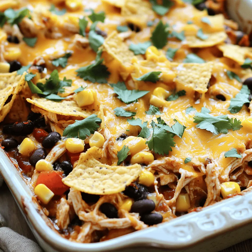 - 500 g gekochtes Hähnchen, zerkleinert - 240 ml BBQ-Sauce - 240 ml Ranch-Dressing - 1 Dose schwarze Bohnen - 240 g Mais - 240 g gekochter Quinoa oder Reis - 100 g geriebener Cheddarkäse - 1 Tasse gewürfelte Paprika - Gewürze und optionale Toppings Um den BBQ Ranch Hähnchenauflauf zuzubereiten, brauchst du einige einfache Zutaten. Die Hauptzutaten sind wichtig, um den Geschmack zu erzielen. Zerkleinertes Hähnchen sorgt für eine saftige Basis. BBQ-Sauce bringt süße und rauchige Aromen. Ranch-Dressing gibt dem Gericht eine cremige Note. Zusätzlich benötigst du schwarze Bohnen und Mais. Diese Zutaten fügen Textur und Nährstoffe hinzu. Du kannst auch Quinoa oder Reis verwenden. Beide sorgen für einen vollwertigen Auflauf. Für den perfekten Crunch ist geriebener Cheddarkäse ein Muss. Paprika verleiht Farbe und frischen Geschmack. Gewürze wie Knoblauch- und Zwiebelpulver runden das Ganze ab. Du kannst auch Tortillachips hinzufügen, wenn du etwas Knuspriges möchtest. Heize deinen Ofen auf 175°C vor. Das sorgt für eine gleichmäßige Hitze. Fette deine Auflaufform ein. So bleibt der Auflauf nicht kleben und lässt sich leicht servieren. Nimm eine große Schüssel. Gib das zerkleinerte Hähnchen hinein. Füge die BBQ-Sauce und das Ranch-Dressing hinzu. Dann kommen die schwarzen Bohnen, der Mais und der gekochte Quinoa oder Reis dazu. Mische alles gut. Rühre, bis die Zutaten gleichmäßig mit der Sauce bedeckt sind. Schmecke die Mischung mit Salz und Pfeffer ab. Gib die Mischung in die gefettete Auflaufform. Verteile alles gleichmäßig. Streue den geriebenen Cheddarkäse darüber. Wenn du magst, füge zerdrückte Tortillachips für mehr Crunch hinzu. Decke die Form mit Alufolie ab. Backe den Auflauf für 25 Minuten. Danach nimm die Folie ab und backe weitere 10-15 Minuten. Der Käse sollte sprudelnd und goldbraun sein. Lass den Auflauf 5 Minuten abkühlen. Garniere ihn mit frischem Koriander, um ihm das gewisse Etwas zu verleihen. Um den besten Geschmack zu erreichen, achte auf die Würze. Ich empfehle, die BBQ-Sauce und das Ranch-Dressing gut abzuschmecken. Du kannst auch etwas mehr Knoblauchpulver oder Zwiebelpulver hinzufügen. Das sorgt für mehr Tiefe im Geschmack. Wenn du eine neue Note ausprobieren willst, wähle verschiedene BBQ-Saucen. Eine rauchige oder süße Sauce kann das Ganze verändern. Für das Ranch-Dressing kannst du auch eine fettarme oder vegane Variante verwenden. Das macht dein Gericht leichter, ohne den guten Geschmack zu verlieren. Die Kochzeit kann je nach Ofentyp variieren. Wenn du einen Umluftofen hast, kann die Zeit kürzer sein. Überprüfe nach 20 Minuten, ob der Käse schon schmilzt. Ein wichtiger Tipp ist das richtige Timing beim Backen. Decke den Auflauf zuerst ab, damit alles gleichmäßig durchgart. Entferne die Folie in den letzten Minuten, damit der Käse schön goldbraun wird. Serviere den Auflauf direkt aus der Form. Das macht es einfach und sieht gut aus. Du kannst ihn nach Belieben mit frischem Koriander garnieren. Für Beilagen passen ein frischer Salat oder knuspriges Brot gut dazu. Auch Reis oder Quinoa sind tolle Ergänzungen. Experimentiere mit verschiedenen Kombinationen, um dein perfektes Menü zu finden. {{image_4}} Für eine vegetarische Version des BBQ Ranch Hähnchenauflaufs kannst du Tofu oder Gemüse verwenden. Tofu hat eine tolle Textur und nimmt die Aromen gut auf. Du kannst auch Gemüse wie Zucchini, Auberginen oder Spinat hinzufügen. Diese Optionen sind lecker und gesund. Wenn du glutenfrei kochen möchtest, achte darauf, glutenfreie BBQ-Sauce und Ranch-Dressing zu verwenden. Auch die Tortillachips sollten glutenfrei sein. So bleibt der Auflauf für alle essbar. Eine einfache Abwandlung ist das Hinzufügen anderer Gemüsesorten. Du kannst zum Beispiel Brokkoli, Karotten oder grüne Bohnen verwenden. Diese Gemüsesorten bringen Farbe und Nährstoffe in den Auflauf. Ebenso kannst du mit den Gewürzen spielen. Füge zum Beispiel Paprika oder Chili für eine scharfe Note hinzu. Oder verwende italienische Kräuter wie Oregano oder Basilikum für ein anderes Geschmacksprofil. Du kannst den BBQ Ranch Auflauf auch mit verschiedenen Proteinen machen. Probiere Rindfleisch oder Schweinefleisch statt Hähnchen. Diese Alternativen geben dem Gericht einen neuen Twist. Nutze auch Reste aus dem Kühlschrank. Wenn du noch gekochtes Gemüse, Reis oder andere Zutaten hast, füge sie einfach zur Mischung hinzu. So sparst du Zeit und Lebensmittel. Um den Auflauf frisch zu halten, lege ihn in einen luftdichten Behälter. Ein solcher Behälter schützt vor Luft und Feuchtigkeit. Du kannst auch Alufolie verwenden, wenn du keinen Behälter hast. Im Kühlschrank bleibt der Auflauf bis zu fünf Tage haltbar. Achte darauf, ihn gut zu kühlen. Die besten Methoden zum Aufwärmen sind das Backen oder Mikrowellen. Wenn du die Mikrowelle benutzt, erwärme den Auflauf in kurzen Intervallen. Überprüfe die Temperatur regelmäßig. Um Austrocknen zu vermeiden, bedecke den Auflauf mit einem feuchten Papiertuch oder einer Abdeckung. So bleibt er saftig und lecker. Verwende gefriergeeignete Behälter oder spezielle Gefrierbeutel. Achte darauf, die Luft gut zu entfernen. So bleibt die Qualität hoch. Der Auflauf kann bis zu drei Monate eingefroren werden. Zum Auftauen lege ihn einfach über Nacht in den Kühlschrank. Dadurch bleibt der Geschmack erhalten. Ein BBQ Ranch Hähnchenauflauf bleibt im Kühlschrank bis zu drei Tage frisch. Stelle sicher, dass du ihn in einem luftdichten Behälter aufbewahrst. So bleibt der Geschmack erhalten und die Konsistenz bleibt gut. Wenn du ihn länger aufbewahren möchtest, kannst du ihn auch einfrieren. Ja, du kannst frisches Hähnchen verwenden. Koche es zuerst, bis es durch ist. Das macht das Fleisch zart und saftig. Zerkleinere das Hähnchen nach dem Kochen. Du kannst es auch in Würfel schneiden, wenn du magst. Achte darauf, die Garzeit im Ofen gegebenenfalls zu verlängern. Für diesen Auflauf passen viele Beilagen. Hier sind einige Vorschläge: - Ein einfacher grüner Salat mit einem leichten Dressing. - Gebratene Zucchini oder andere Gemüse. - Tortilla Chips als Snack oder Beilage. - Ein kaltes Getränk, wie Eistee oder Limonade. Das vollständige Rezept findest du in der Rezeptbeschreibung oben. Dort sind alle Zutaten und Schritte genau aufgelistet. So kannst du den Auflauf einfach nachkochen und genießen. Der BBQ Ranch Hähnchenauflauf ist einfach zuzubereiten und sättigend. Du hast gelernt, welche Zutaten du benötigst und wie du sie perfekt kombinierst. Auch Tipps zur Lagerung und Variationen wurden behandelt. Nutze die Optionen, um das Rezept ganz nach deinem Geschmack anzupassen. Ob für eine Familienfeier oder ein schnelles Abendessen, dieser Auflauf macht jeden glücklich. Probiere es aus und entdecke deine Lieblingsvariationen. Gute Mahlzeit!