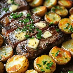 - 450 g Rinderfilet, in 2,5 cm große Würfel geschnitten - 450 g Baby-Kartoffeln, längs halbiert - 4 Zehen Knoblauch, fein gehackt Die Hauptzutaten sind einfach und gut. Rinderfilet macht das Gericht zart. Baby-Kartoffeln sind perfekt, da sie schnell garen. Der Knoblauch bringt viel Geschmack in die Mischung. - 60 ml ungesalzene Butter, geschmolzen - 1 Teelöffel getrockneter Rosmarin - 1 Teelöffel getrockneter Thymian - 1 Teelöffel Paprika - Salz und Pfeffer nach Geschmack Die ungesalzene Butter ist wichtig für den Geschmack. Sie macht das Steak saftig und die Kartoffeln knusprig. Die Gewürze wie Rosmarin und Thymian geben dem Gericht eine schöne Note. Paprika sorgt für eine leichte Schärfe und Farbe. Salz und Pfeffer sind ein Muss für den perfekten Geschmack. - Frische Petersilie, gehackt Frische Petersilie ist die ideale Garnitur. Sie bringt Farbe und Frische ins Gericht. Außerdem hat sie einen tollen Geschmack, der das Essen aufwertet. Heizen Sie den Ofen auf 220°C vor. Legen Sie ein Backblech bereit. Ein großes Blech hilft, alles gleichmäßig zu garen. Mischen Sie die halbierten Baby-Kartoffeln in einer großen Schüssel. Geben Sie die Hälfte der geschmolzenen Butter dazu. Fügen Sie 4 Zehen fein gehackten Knoblauch hinzu. Streuen Sie 1 Teelöffel Rosmarin, 1 Teelöffel Thymian, 1 Teelöffel Paprika, Salz und Pfeffer hinein. Mischen Sie alles gut. So sind die Kartoffeln gleichmäßig gewürzt. Würzen Sie die Rinderfilet-Würfel mit Salz und Pfeffer. Nutzen Sie die Schüssel mit der restlichen Butter. Geben Sie die gewürzten Steaks hinein. Mischen Sie alles gut, damit das Fleisch lecker wird. Verbreiten Sie die gewürzten Kartoffeln auf dem Backblech. Backen Sie sie für 20 Minuten. Nach 20 Minuten nehmen Sie das Blech heraus. Schieben Sie die Kartoffeln zur Seite und geben Sie die Steaks auf die leere Fläche. Schieben Sie das Blech wieder in den Ofen. Backen Sie alles für 12-15 Minuten. Die Kartoffeln sollten goldbraun und knusprig sein. Das Steak ist fertig, wenn es Ihren Wunsch-Gargrad hat. Für ein perfektes Steak ist die Wahl des Garverfahrens entscheidend. Ich empfehle das Backen bei hoher Temperatur. So bleibt das Fleisch saftig. Der Gargrad ist wichtig. Für medium-rare sollte die Innentemperatur 57°C betragen. Bei medium sind es etwa 63°C. Verwenden Sie ein Fleischthermometer, um sicherzugehen. Lassen Sie das Steak nach dem Backen kurz ruhen. So verteilt sich der Saft gleichmäßig. Knusprige Kartoffeln sind ein Muss in diesem Gericht. Ich empfehle, die Baby-Kartoffeln vor dem Backen gut zu würzen. Verwenden Sie die richtige Menge an Butter und Gewürzen. Die hohe Temperatur hilft, sie knusprig zu machen. Backen Sie die Kartoffeln in einer einzigen Schicht. So erhalten sie eine gleichmäßige Bräunung. Wenn sie fertig sind, sollten sie goldbraun und außen knusprig sein. Variationen bringen neuen Geschmack. Statt Rinderfilet können Sie Hähnchenbrust verwenden. Auch Lammfleisch passt gut. Für die Kartoffeln sind Süßkartoffeln eine gesunde Option. Sie haben einen süßeren Geschmack und sind nahrhaft. Bei den Gewürzen können Sie experimentieren. Versuchen Sie frische Kräuter wie Thymian oder Oregano. So geben Sie dem Gericht eine persönliche Note. {{image_4}} Sie können viele Gemüsesorten zu diesem Gericht hinzufügen. Zum Beispiel passen Karotten und Paprika sehr gut. Schneiden Sie das Gemüse in kleine Stücke. Mischen Sie es mit den Kartoffeln. Das gibt mehr Geschmack und Nährstoffe. Sie können auch Zucchini oder Brokkoli verwenden. Achten Sie darauf, das Gemüse gleichmäßig zu würzen. So wird alles lecker und gesund. Variieren Sie die Gewürze nach Ihrem Geschmack. Statt Rosmarin und Thymian können Sie Oregano oder Basilikum ausprobieren. Fügen Sie etwas Chili hinzu, wenn Sie es scharf mögen. Verschiedene Gewürzmischungen bringen neue Aromen. Experimentieren Sie mit Knoblauchpulver oder Zwiebelpulver. Jedes Mal, wenn Sie das Rezept machen, kann es anders schmecken. Es gibt viele Möglichkeiten, dieses Gericht leichter zu machen. Verwenden Sie mageres Rinderfilet oder ersetzen Sie das Steak durch Hähnchenbrust. Für eine Low-Carb-Version können Sie Blumenkohl anstelle von Kartoffeln nutzen. Blumenkohl ist gesund und hat weniger Kohlenhydrate. Wenn Sie glutenfrei essen, ist dieses Rezept schon perfekt. Achten Sie darauf, glutenfreie Brühe oder Gewürze zu verwenden. Bewahren Sie das Knoblauchbutter Steak Kartoffeln Blechgericht im Kühlschrank auf. Nutzen Sie einen luftdichten Behälter. So bleibt das Gericht frisch und lecker. Für längere Lagerung können Sie das Gericht auch einfrieren. Teilen Sie es in Portionen auf, bevor Sie es in den Gefrierschrank legen. So bleibt die Qualität besser. Achten Sie darauf, es gut zu verpacken, um Gefrierbrand zu vermeiden. Im Kühlschrank hält sich das Gericht bis zu drei Tage. Stellen Sie sicher, dass es gut abgedeckt ist. Im Gefrierschrank bleibt es bis zu drei Monate frisch. Nach dem Auftauen sollte das Gericht innerhalb von 24 Stunden gegessen werden. Lagern Sie es nicht erneut im Gefrierschrank. So vermeiden Sie die Gefahr von Bakterien. Zum Aufwärmen nutzen Sie den Ofen oder die Mikrowelle. Wenn Sie den Ofen verwenden, heizen Sie ihn auf 180°C vor. Legen Sie das Gericht in eine Auflaufform und decken Sie es mit Folie ab. So bleibt es saftig. Erwärmen Sie es für etwa 15 bis 20 Minuten. In der Mikrowelle wärmen Sie es in kurzen Intervallen auf, um ein Überkochen zu vermeiden. Rühren Sie zwischendurch um, damit es gleichmäßig warm wird. Das Steak braucht 12 bis 15 Minuten im Ofen. Die genaue Zeit hängt vom Gargrad ab. Für ein medium Steak sind 12 Minuten perfekt. Für rare, nehmen Sie es früher heraus. Ein gut durchgegartes Steak braucht länger. Nutzen Sie ein Fleischthermometer, um sicherzugehen. Ideal sind 55-60°C für medium und 70°C für durchgegart. Ja, Sie können andere Kartoffeln nutzen. Vorzugsweise nehmen Sie festkochende Sorten. Sie können zum Beispiel Yukon Gold oder rote Kartoffeln verwenden. Diese Sorten haben eine ähnliche Textur und bleiben beim Backen fest. Achten Sie darauf, sie gleichmäßig zu schneiden. So garen sie gleichmäßig und erhalten eine knusprige Oberfläche. Um das Gericht leichter zu machen, verwenden Sie weniger Butter. Sie können die Menge auf 30 ml reduzieren. Ersetzen Sie die Butter auch durch Olivenöl. Nutzen Sie weniger Steak, etwa 300 g. Fügen Sie mehr Gemüse hinzu, wie Brokkoli oder Paprika. Das macht das Gericht gesünder und voller Geschmack. Dieses Rezept bietet Ihnen eine einfache Anleitung, um ein schmackhaftes Gericht zuzubereiten. Wir haben die Hauptzutaten wie Rinderfilet, Baby-Kartoffeln und Knoblauch besprochen. Dazu kamen viele praktische Tipps für perfekte Ergebnisse. Probieren Sie die Variationen für eine kreative Note. Das Lagerungsverfahren hilft, Reste frisch zu halten. Sie können das Rezept anpassen und einfach genießen. Kochen Sie mit Freude und entdecken Sie neue Geschmackserlebnisse in Ihrer Küche!