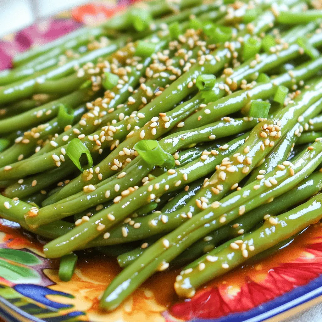 - 450 g frische grüne Bohnen - 3 Esslöffel Honig - 4 Knoblauchzehen - 2 Esslöffel Sojasauce - 1 Esslöffel Sesamöl - Salz und Pfeffer - 1 Esslöffel Sesamsamen - 2 Frühlingszwiebeln Die Zutaten für Honig-Knoblauch grüne Bohnen sind einfach und frisch. Ich wähle immer frische grüne Bohnen, da sie den besten Geschmack haben. Der Honig gibt den Bohnen eine süße Note. Knoblauch sorgt für ein tolles Aroma. Sojasauce bringt eine salzige Tiefe in das Gericht. Sesamöl fügt eine nussige Note hinzu. - Kalorien pro Portion: etwa 120 - Protein: 3 g - Kohlenhydrate: 20 g - Fette: 4 g Jede Portion ist nahrhaft und leicht. Diese Bohnen sind eine gesunde Beilage zu vielen Gerichten. Sie sind voll von Vitaminen und Mineralien. So haben Sie nicht nur einen leckeren, sondern auch einen gesunden Genuss auf dem Tisch. Um die grünen Bohnen vorzubereiten, bringe einen großen Topf mit Wasser zum Kochen. Füge die geputzten Bohnen hinzu. Koche sie für 3 bis 4 Minuten. Die Bohnen sollten leuchtend grün und bissfest sein. Jetzt kommt der wichtige Schritt: Übertrage die Bohnen sofort in eine Schüssel mit Eiswasser. Dies stoppt den Garprozess schnell. Lass die Bohnen gut abtropfen und stelle sie beiseite. Diese Technik hilft, die schöne grüne Farbe zu bewahren. Erhitze in einer großen Pfanne das Sesamöl bei mittlerer Hitze. Füge die fein gehackten Knoblauchzehen hinzu. Brate den Knoblauch etwa 30 Sekunden lang an, bis er duftet. Achte darauf, dass er nicht verbrennt! Jetzt ist es Zeit, den Honig und die Sojasauce hinzuzufügen. Rühre gut um, damit sich alles verbindet. Lass die Sauce für eine weitere Minute köcheln, bis sie leicht blubbert. Der Duft ist einfach himmlisch! Füge die blanchierten grünen Bohnen in die Pfanne. Schwenke sie in der Honig-Knoblauch-Sauce, bis sie gleichmäßig bedeckt sind. Koche sie 2-3 Minuten weiter. So werden die Bohnen schön warm und nehmen den Geschmack auf. Schmecke zum Schluss mit Salz und Pfeffer ab. Passen die Gewürze? Perfekt! Jetzt kannst du die Bohnen auf einem schönen Teller anrichten und mit Sesamsamen und gehackten Frühlingszwiebeln garnieren. Guten Appetit! Um die perfekte Konsistenz zu erreichen, blanchieren Sie die Bohnen zuerst. Kochen Sie sie 3-4 Minuten lang. Sie sollten leuchtend grün und bissfest sein. Danach kommt das Eiswasser. Das stoppt den Garprozess. So bleiben sie knackig und frisch. Beim Anbraten des Knoblauchs ist Timing wichtig. Fügen Sie ihn in die Pfanne, wenn das Sesamöl heiß ist. Dünsten Sie den Knoblauch 30 Sekunden lang. Achten Sie darauf, ihn nicht zu verbrennen. Ein verbrannter Knoblauch hat einen bitteren Geschmack. Die Anpassung von Salz und Pfeffer ist der Schlüssel. Schmecken Sie die Bohnen während des Kochens ab. Das hilft Ihnen, den perfekten Geschmack zu finden. Beginnen Sie mit einer kleinen Menge und erhöhen Sie es nach Bedarf. Sie können auch mit weiteren Gewürzen experimentieren. Chili kann einen schönen Kick geben. Auch Ingwer oder Zitronensaft können das Gericht aufpeppen. Seien Sie kreativ und finden Sie Ihren Lieblingsgeschmack. Die Präsentation ist wichtig. Servieren Sie die grünen Bohnen auf lebhaften Tellern. Das hebt die frische Farbe hervor. Ein schöner Teller macht das Gericht ansprechender. Garnierungen sind auch eine tolle Idee. Streuen Sie Sesamsamen darüber für einen Crunch. Gehackte Frühlingszwiebeln geben Farbe und Frische. Diese kleinen Details machen Ihr Gericht noch einladender. {{image_4}} Um Honig-Knoblauch grüne Bohnen noch besser zu machen, können Sie einige Variationen ausprobieren. - Hinzufügen von Chili für Schärfe: Mögen Sie es scharf? Fügen Sie frische Chili oder Chili-Flocken hinzu. Das gibt den Bohnen einen tollen Kick. - Verwendung von verschiedenen Süßungsmitteln: Anstelle von Honig können Sie auch Ahornsirup oder Agavendicksaft verwenden. Diese bringen einen eigenen Geschmack. Es gibt viele Möglichkeiten, dieses Rezept an spezielle Diäten anzupassen. - Glutenfreie Sojasauce: Wenn Sie glutenfrei essen, nutzen Sie Tamari statt normaler Sojasauce. So bleibt der Geschmack gleich, aber ohne Gluten. - Vegane Optionen: Für eine vegane Variante ersetzen Sie den Honig durch Ahornsirup. So bleibt das Gericht rein pflanzlich. Nutzen Sie die frischen Zutaten der Saison, um das Gericht zu verbessern. - Verwendung von anderen Gemüsesorten: Sie können auch Brokkoli oder Zucchini hinzufügen. Diese Gemüse passen gut zu den Bohnen. - Frischkräuter für zusätzlichen Geschmack: Frische Kräuter wie Koriander oder Petersilie bringen mehr Aroma. Streuen Sie sie kurz vor dem Servieren darüber. Bewahren Sie die restlichen Bohnen in einem luftdichten Behälter auf. So bleiben sie frisch. Sie können die Bohnen bis zu drei Tage im Kühlschrank lagern. Stellen Sie sicher, dass die Bohnen gut abgekühlt sind, bevor Sie sie einpacken. Um die Bohnen aufzuwärmen, verwenden Sie eine Pfanne oder die Mikrowelle. In der Pfanne bei mittlerer Hitze etwa fünf Minuten erwärmen. Fügen Sie einen kleinen Spritzer Wasser hinzu, um die Feuchtigkeit zu halten. In der Mikrowelle können Sie die Bohnen in 30-Sekunden-Intervallen erwärmen. So bleiben sie zart. Wenn Sie die Reste anpassen möchten, fügen Sie etwas frischen Knoblauch oder mehr Honig hinzu. Das gibt den Bohnen einen neuen Geschmack. Um die Bohnen einzufrieren, lassen Sie sie zuerst vollständig abkühlen. Legen Sie die Bohnen in einen Gefrierbeutel und entfernen Sie die Luft. So bleiben sie bis zu drei Monate haltbar. Wenn Sie gefrorene Bohnen verwenden, tauen Sie sie über Nacht im Kühlschrank auf. Sie können sie auch direkt in die Pfanne geben. Kochen Sie sie einfach etwas länger, bis sie heiß sind. Die Reste der Honig-Knoblauch grünen Bohnen halten sich gut im Kühlschrank. Du kannst sie in einem luftdichten Behälter aufbewahren. So bleiben sie frisch für etwa 3 bis 4 Tage. Achte darauf, dass die Bohnen gut abgekühlt sind, bevor du sie lagern. Wenn du die Bohnen länger aufbewahren möchtest, friere sie ein. Im Gefrierfach halten sie sich bis zu 3 Monate. Ja, du kannst verschiedene Gemüse mit der Honig-Knoblauch-Sauce zubereiten. Brokkoli, Zucchini und Karotten passen gut. Diese Gemüse haben ähnliche Garzeiten und nehmen die Sauce gut auf. Experimentiere mit deinen Lieblingsgemüsesorten. Du kannst auch Mischungen aus verschiedenen Gemüsearten verwenden, um mehr Farben und Texturen zu erhalten. Das Rezept ist nicht vegan, da es Honig enthält. Wenn du eine vegane Version möchtest, kannst du den Honig durch Agavendicksaft oder einen anderen pflanzlichen Süßstoff ersetzen. Alle anderen Zutaten sind pflanzlich. So bleibt das Gericht lecker und erfüllt die veganen Standards. Um die Bohnen knuspriger zu machen, gibt es einige Tricks. Blanchiere die Bohnen nicht zu lange; 3 Minuten reichen aus. Danach sofort in Eiswasser geben, um das Garen zu stoppen. Du kannst die Bohnen auch in der Pfanne etwas länger braten. Dadurch bekommen sie mehr Textur. Achte darauf, dass du nicht zu viel Sauce verwendest. So bleiben sie knackig. Um zusammenzufassen: Wir haben leckere grüne Bohnen mit einer Honig-Knoblauch-Sauce zubereitet. Du hast viele Tipps und Tricks zur perfekten Konsistenz und Geschmack varianten gelernt. Denke daran, dass du das Rezept nach deinem Geschmack anpassen kannst. Ob du Reste lagerst oder andere Gemüsesorten hinzufügst, bleibt dir überlassen. Experimentiere und finde die Version, die dir am besten schmeckt. So wird das Kochen zu einem einfachen und tollen Erlebnis.