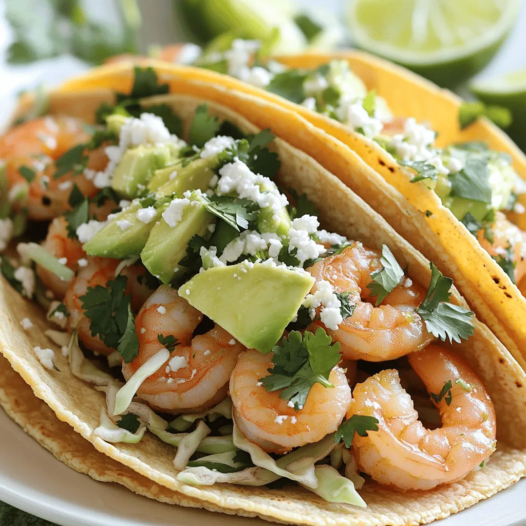 Für die Koriander-Limetten-Garnelen-Tacos brauchst du folgende Hauptzutaten: - 450 g mittelgroße Garnelen, geschält und entdarmt - 2 Esslöffel Olivenöl - 3 Knoblauchzehen, fein gehackt - Schale und Saft von 2 Limetten - 1/4 Tasse frischer Koriander, grob gehackt - 8 kleine Mais- oder Weizentortillas Diese Zutaten sind einfach zu finden. Frische Garnelen sind der Schlüssel für den besten Geschmack. Die Würze macht die Garnelen besonders lecker. Hier sind die Gewürze, die du brauchst: - 1 Teelöffel Kreuzkümmel - 1 Teelöffel Chilipulver - 1/2 Teelöffel Salz - 1/4 Teelöffel schwarzer Pfeffer Diese Gewürze geben den Garnelen einen tollen Kick. Die Kombination von Limette und Koriander bringt frische Aromen. Um die Tacos noch besser zu machen, kannst du folgende Beilagen und Toppings verwenden: - 1 Tasse gehackter Kohl - 1 Avocado, in Scheiben geschnitten - Cotija-Käse (zum Bestreuen, optional) - Limettenspalten (zum Servieren) Der Kohl gibt einen knackigen Biss. Die Avocados bringen Cremigkeit in die Tacos. Cotija-Käse ist eine tolle Ergänzung, wenn du es magst. Zuerst nimmst du eine mittelgroße Schüssel. Gib die geschälten und entdarmten Garnelen hinein. Füge 2 Esslöffel Olivenöl und 3 fein gehackte Knoblauchzehen hinzu. Jetzt kommt die Schale und der Saft von 2 Limetten dazu. Mische auch 1 Teelöffel Kreuzkümmel und 1 Teelöffel Chilipulver rein. Vergiss nicht 1/2 Teelöffel Salz und 1/4 Teelöffel schwarzen Pfeffer. Rühre alles gut um, bis die Garnelen gleichmäßig bedeckt sind. Lass die Mischung für 15 bis 20 Minuten im Kühlschrank ruhen. Erhitze eine große Pfanne bei mittlerer bis hoher Hitze. Wenn die Pfanne heiß ist, gib die marinierten Garnelen in einer einzigen Schicht hinein. Brate die Garnelen für 2 bis 3 Minuten auf jeder Seite. Sie sollten rosa und undurchsichtig sein. Achte darauf, die Garnelen nicht zu lange zu garen. Dann nehmen die Garnelen eine gummiartige Konsistenz an, und das wollen wir vermeiden. Nach dem Braten mische den gehackten Koriander unter die Garnelen. In einer separaten Pfanne erwärmst du die Tortillas. Erwärme jede Tortilla für etwa 30 Sekunden auf jeder Seite. Sie sollen weich und geschmeidig sein. So bleiben die Tortillas beim Füllen gut formbar. Jetzt kommt der spaßige Teil: die Tacos zusammenstellen! Nimm eine Tortilla und lege eine gute Menge gehackten Kohl darauf. Darauf kommen die Koriander-Limetten-Garnelen. Füge einige Avocadoscheiben als Topping hinzu. Wenn du möchtest, bestreue die Tacos mit Cotija-Käse. Serviere sie mit Limettenspalten für einen frischen Kick. Die Garzeit ist sehr wichtig. Garnelen garen schnell. In der Pfanne brauchen sie nur 2-3 Minuten pro Seite. Achte darauf, dass sie rosa und undurchsichtig sind. Übergarte Garnelen werden gummiartig. Wenn du unsicher bist, nimm eine Garnele heraus und schneide sie auf. So siehst du die perfekte Garstufe. Du kannst die Garnelen auch grillen oder im Ofen backen. Für den Grill, lege die Garnelen auf Spieße. Grill sie für 2-3 Minuten pro Seite. Im Ofen kannst du sie bei 200 Grad Celsius für 6-8 Minuten backen. Beide Methoden bringen tollen Geschmack. Probiere aus, was dir am besten gefällt. Wärme die Tortillas in einer trockenen Pfanne. Mach das bei mittlerer Hitze. Jede Tortilla für etwa 30 Sekunden auf jeder Seite. So werden sie weich und geschmeidig. Du kannst auch eine Mikrowelle nutzen. Wickel sie in ein feuchtes Tuch und wärme sie für 20-30 Sekunden. So bleiben sie frisch. {{image_4}} Für eine vegetarische Version der Tacos kann ich gebratene Zucchini oder Paprika empfehlen. Diese Gemüsesorten bieten einen tollen Geschmack und eine schöne Textur. Sie können auch schwarze Bohnen für den Eiweißgehalt hinzufügen. Marinieren Sie das Gemüse mit ähnlichen Gewürzen wie bei den Garnelen. Diese Variante ist nicht nur lecker, sondern auch bunt und gesund. Wenn Sie glutenfrei essen, nutzen Sie einfach Mais-Tortillas. Diese sind sehr schmackhaft und perfekt für die Füllung. Achten Sie darauf, dass alle Gewürze und Zutaten, die Sie verwenden, ebenfalls glutenfrei sind. So können Sie sicherstellen, dass Ihre Tacos keine Gluten enthalten und trotzdem großartig schmecken. Toppings machen Tacos besonders. Probieren Sie frische Salsa oder einen spritzigen Limettendip. Auch gehackte Tomaten und rote Zwiebeln sind tolle Ergänzungen. Für einen extra Kick können Sie Jalapeños hinzufügen. Cotija-Käse verleiht den Tacos eine salzige Note. Nutzen Sie Limettenspalten, um den Geschmack frisch zu halten. Um Reste der Koriander-Limetten-Garnelen-Tacos frisch zu halten, lege sie in einen luftdichten Behälter. Die Garnelen und die Füllungen sollten getrennt gelagert werden. So bleibt alles knackig und frisch. Lagere die Tacos im Kühlschrank. Sie halten bis zu drei Tage. Wenn du die Tacos wieder aufwärmen möchtest, mache das vorsichtig. Erhitze die Garnelen in einer Pfanne bei mittlerer Hitze. Füge etwas Olivenöl hinzu, um sie saftig zu halten. Erwärme die Tortillas leicht in einer Pfanne oder Mikrowelle. So bleiben sie weich und lecker. Die Zutaten für die Tacos haben unterschiedliche Haltbarkeiten. Frische Garnelen bleiben im Kühlschrank etwa ein bis zwei Tage gut. Limetten sind bis zu zwei Wochen haltbar. Kohl hält sich rund eine Woche im Kühlschrank. Avocados reifen schnell, also verwende sie innerhalb von zwei bis drei Tagen nach dem Kauf. Die Garnelen sollten etwa 15 bis 20 Minuten marinieren. Dies gibt den Garnelen Zeit, den Geschmack der Limette und Gewürze aufzunehmen. Zu langes Marinieren kann die Textur der Garnelen verändern und sie gummiartig machen. Ja, gefrorene Garnelen sind eine gute Option. Achte darauf, sie vor dem Marinieren gut abzutauen. Du kannst sie über Nacht im Kühlschrank lassen oder sie unter kaltem Wasser abspülen. Einmal aufgetaut, solltest du sie sofort verwenden. Du kannst die Garnelen und den Kohl im Voraus zubereiten. Marinierte Garnelen lassen sich gut im Kühlschrank aufbewahren. Die Tortillas kannst du ebenfalls vorbereiten, indem du sie in einem Handtuch warm hältst. So sind sie bereit zum Servieren. Ja, diese Tacos sind gesund! Sie enthalten mageres Protein aus Garnelen und frisches Gemüse wie Kohl und Avocado. Limetten bieten Vitamin C und Koriander hat viele Antioxidantien. Die Verwendung von Olivenöl statt Butter macht sie leichter und gesünder. In diesem Artikel haben wir die Hauptzutaten für Koriander-Limetten-Garnelen und die Zubereitung behandelt. Du lernst, wie du die Garnelen richtig marinierst und brätst. Wir haben auch Tipps gegeben, wie du perfekte Tacos zusammenstellst und variieren kannst. Richtiges Lagern von Resten ist ebenso wichtig. Diese einfachen Schritte helfen dir, leckere und gesunde Tacos zu genießen. Probiere sie aus und bringe frischen Geschmack auf deinen Tisch!