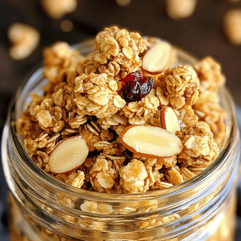 Für meine Vanilla Almond Granola Clusters brauche ich einige einfache, aber leckere Zutaten. Hier sind sie: - 2 Tassen zarte Haferflocken - 1 Tasse geschnittene Mandeln - 1/2 Tasse Honig oder Ahornsirup - 1/4 Tasse Kokosöl, geschmolzen - 1 Teelöffel reiner Vanilleextrakt - 1/2 Teelöffel Zimt - 1/4 Teelöffel Meersalz - 1/2 Tasse Trockenfrüchte (Cranberries oder Kirschen), optional Diese Zutaten sind die Basis für einen köstlichen Snack. Die Haferflocken geben den Cluster Struktur. Mandeln bringen einen knackigen Biss. Honig oder Ahornsirup sorgt für die Süße. Jede Zutat hat ihre eigenen Vorteile. Haferflocken sind gesund und reich an Ballaststoffen. Sie helfen, das Sättigungsgefühl zu steigern. Mandeln sind voll von gesunden Fetten und Proteinen. Sie unterstützen die Herzgesundheit. Kokosöl enthält mittelkettige Fettsäuren, die gut für den Körper sind. Zimt hat entzündungshemmende Eigenschaften und verleiht einen warmen Geschmack. Vanilleextrakt bringt Aroma und Tiefe in das Rezept. Achte beim Kauf der Zutaten auf Qualität. Wähle biologische Haferflocken, um Pestizide zu vermeiden. Für Mandeln suche nach ungerösteten Varianten. Diese sind frischer und gesünder. Verwende reinen Honig oder Ahornsirup ohne Zusatzstoffe. Achte auf reinen Vanilleextrakt, nicht auf künstliche Aromen. Frische Trockenfrüchte sind am besten für den Geschmack. So bekommst du die besten Granola-Cluster. Heize deinen Ofen auf 165 °C vor. Lege ein Backblech mit Backpapier aus. Das Backpapier hilft, das Granola nicht zu kleben. Es macht das spätere Reinigen einfacher. Nimm eine große Rührschüssel. Gib die zarten Haferflocken, geschnittene Mandeln, Zimt und Meersalz hinein. Mische alles gut. Achte darauf, dass sich die trockenen Zutaten gleichmäßig verteilen. So schmeckt das Granola besser. In einer separaten Schüssel vermische das geschmolzene Kokosöl, den Honig oder Ahornsirup und den Vanilleextrakt. Verquirle die Mischung gut. Damit verbinden sich die Aromen und sorgen für einen tollen Geschmack. Gieße die flüssige Mischung über die trockenen Zutaten. Rühre alles gründlich um. Achte darauf, dass alle Zutaten gleichmäßig bedeckt sind. So entstehen die perfekten Cluster. Übertrage die Mischung auf das vorbereitete Backblech. Drücke sie mit einem Spatel fest. Das hilft, eine gleichmäßige Schicht zu formen. Backe das Granola 20-25 Minuten. Rühre die Mischung nach der Hälfte der Backzeit um. So wird sie goldbraun und knusprig. Lass das Granola vollständig auf dem Blech abkühlen. Es wird beim Abkühlen fester. Nach dem Abkühlen brich die Granola in Cluster. Füge die Trockenfrüchte hinzu, wenn du möchtest. Bewahre die Cluster in einem luftdichten Behälter auf. So bleiben sie frisch und lecker. Beim Granola gibt es einige häufige Fehler. Ein großer Fehler ist, die Mischung nicht gut zu vermengen. Wenn die Zutaten nicht gleichmäßig verteilt sind, bekommt man kein gleichmäßiges Backergebnis. Achten Sie darauf, die trockenen und flüssigen Zutaten gut zu vermischen. Ein weiterer Fehler ist, die Backzeit zu ignorieren. Überprüfen Sie das Granola nach 20 Minuten. Es sollte goldbraun sein. Wenn Sie es zu lange backen, wird es hart und trocken. Um die perfekten Cluster zu bekommen, drücken Sie die Mischung fest auf das Backblech. Das hilft, dass die Cluster zusammenkleben. Verwenden Sie einen Spatel, um die Mischung gleichmäßig zu verteilen. Lassen Sie das Granola nach dem Backen vollständig abkühlen. So wird es noch fester. Brechen Sie es erst, wenn es ganz kalt ist. Granola ist sehr anpassbar. Fügen Sie Ihre Lieblingsnüsse oder Samen hinzu. Walnüsse oder Sonnenblumenkerne passen gut dazu. Wenn Sie den Süßstoff ändern wollen, probieren Sie Agavendicksaft oder Kokosblütenzucker aus. Diese geben dem Granola einen neuen Geschmack. Für mehr Fruchtigkeit können Sie getrocknete Mangos oder Äpfel verwenden. Experimentieren Sie mit verschiedenen Gewürzen wie Muskat oder Ingwer für neue Aromen. {{image_4}} Granola kann vielseitig sein. Du kannst andere Nüsse wie Walnüsse oder Haselnüsse verwenden. Sie geben dem Granola einen anderen Geschmack und Crunch. Auch Samen wie Chiasamen oder Leinsamen sind tolle Ergänzungen. Sie sind gesund und machen das Granola nahrhafter. Probiere, verschiedene Kombinationen auszuprobieren. So findest du deinen perfekten Mix. Wenn du Honig oder Ahornsirup nicht magst, gibt es Alternativen. Du kannst Agavensirup oder Kokosblütenzucker verwenden. Diese Süßstoffe bringen einen anderen Geschmack mit. Honig ist zwar süß, aber Agavensirup hat einen milden Geschmack. Du kannst auch Dattelsirup probieren. Er ist süß und gibt dem Granola einen tollen Kick. Trockenfrüchte geben deinem Granola Süße und Textur. Probiere verschiedene Früchte wie Rosinen, Aprikosen oder Feigen. Jedes Obst bringt seinen eigenen Geschmack. Auch Gewürze sind wichtig. Zimt ist klassisch, aber Muskatnuss oder Ingwer können spannend sein. Teste, was dir am besten schmeckt. So machst du dein Granola einzigartig und lecker. Um die Granola-Cluster frisch zu halten, bewahre sie in einem luftdichten Behälter auf. Ein Glas oder ein Plastikbehälter mit Deckel funktioniert gut. Stelle den Behälter an einen kühlen, trockenen Ort. Direkte Sonne oder Hitze kann die Frische verringern. Die Granola-Cluster bleiben bis zu zwei Wochen frisch. Nach dieser Zeit können sie an Geschmack verlieren. Wenn du bemerkst, dass sie weich werden, ist es Zeit, sie zu verbrauchen. Achte auf Veränderungen in der Farbe oder im Geruch. Um die Frische zu erhalten, fülle den Behälter nicht bis zum Rand. Lass etwas Platz für die Luftzirkulation. Du kannst auch ein kleines Stück Brot in den Behälter legen. Das hilft, die Feuchtigkeit zu kontrollieren. Wenn du die Cluster länger aufbewahren möchtest, friere sie ein. So bleiben sie bis zu drei Monate frisch. Granola-Cluster sind eine gesunde Snack-Option. Sie enthalten Haferflocken, die Ballaststoffe bieten. Diese Ballaststoffe helfen der Verdauung und halten dich lange satt. Mandeln sind reich an gesunden Fetten und Proteinen. Honig oder Ahornsirup geben dir natürliche Süße ohne raffinierten Zucker. Achte darauf, die Menge der Trockenfrüchte zu kontrollieren, da sie Zucker hinzufügen können. Insgesamt sind Granola-Cluster eine nahrhafte Wahl. Ja, du kannst die Granola-Cluster vegan machen. Verwende einfach Ahornsirup anstelle von Honig. Kokosöl ist bereits vegan. Alle anderen Zutaten sind auch pflanzlich. So erhältst du einen leckeren und veganen Snack. Experimentiere mit verschiedenen Nüssen oder Samen, um den Geschmack zu verändern. Das Rezept bleibt genauso einfach und köstlich. Granola-Cluster sind vielseitig einsetzbar. Du kannst sie als Snack für unterwegs genießen. Sie passen gut zu Joghurt oder pflanzlicher Milch. Füge frisches Obst hinzu, um eine gesunde Bowl zu machen. Du kannst sie auch als Topping für Desserts verwenden. Streue sie über Eis oder Pudding für einen Crunch. Lass deiner Kreativität freien Lauf! Vanilla Almond Granola Clusters sind reich an Geschmack und Nährstoffen. Wir haben die Hauptzutaten betrachtet und Tipps zur Auswahl gegeben. Die Schritt-für-Schritt-Anleitung macht das Herstellen einfach. Ich gab Hinweise, um Fehler zu vermeiden und die besten Cluster zu bekommen. Variationen bieten viele Möglichkeiten für deinen Geschmack. Schließlich weißt du nun, wie du Granola richtig lagerst. Denk daran, die Zutaten sind entscheidend für den Genuss und die Gesundheit. Mit diesen Tipps wirst du sicher ein leckerer Granola-Meister.