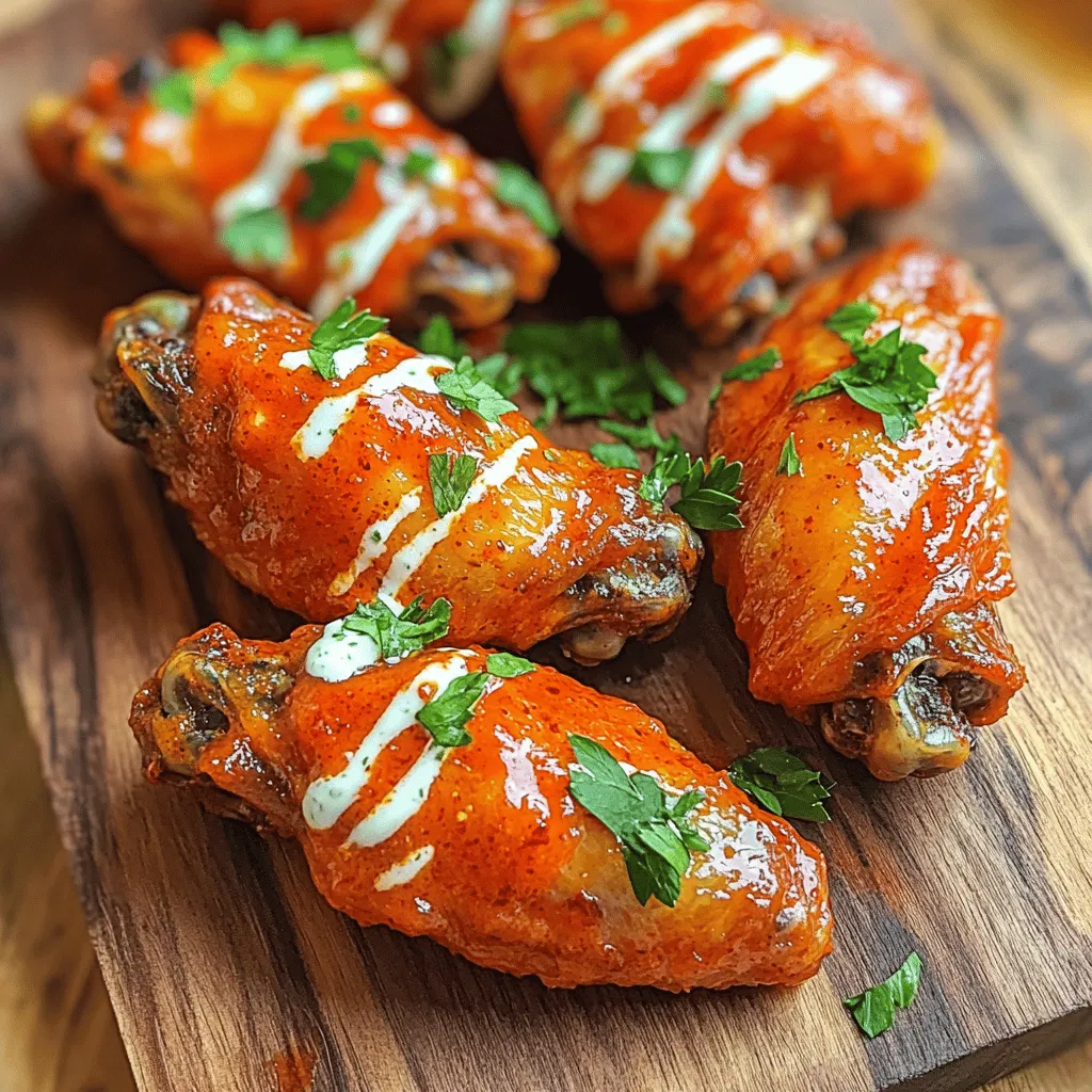 Für die Buffalo Ranch Wings brauchen wir einige einfache, aber leckere Zutaten: - 900 g Hähnchenflügel - 1 Esslöffel Olivenöl - 1 Teelöffel Knoblauchpulver - 1 Teelöffel Zwiebelpulver - 1 Teelöffel geräuchertes Paprikapulver - 1 Teelöffel Salz - ½ Teelöffel schwarzer Pfeffer - 120 ml Buffalo-Sauce - 60 ml Ranch-Dressing - Frische Petersilie, gehackt (zum Garnieren) Diese Zutaten sorgen für einen tollen Geschmack und eine knusprige Textur. Die Hähnchenflügel sind das Herzstück und bringen viel Protein. Nicht alle Buffalo-Saucen sind gleich. Ich empfehle, Marken wie Frank’s RedHot oder Crystal zu probieren. Diese Saucen haben die richtige Mischung aus Schärfe und Geschmack. Sie sind leicht zu finden und machen das Kochen einfacher. Falls Sie kein Ranch-Dressing mögen, gibt es tolle Alternativen. Probieren Sie Blauschimmelkäse-Dressing für einen kräftigen Geschmack. Sie können auch ein hausgemachtes Joghurtdressing machen. Mischen Sie Joghurt mit Knoblauch, Zitrone und Dill. Das gibt einen frischen und leckeren Geschmack. Zuerst bereite ich die Hähnchenflügel vor. Ich tupfe sie mit Papiertüchern trocken. Das entfernt Feuchtigkeit. Eine trockene Oberfläche sorgt für eine knusprige Textur. Ich achte darauf, alle Flügel gleichmäßig zu trocknen. So bekommen sie die beste Kruste. Jetzt kommt der spannende Teil: das Würzen! In einer großen Schüssel mische ich Olivenöl, Knoblauchpulver, Zwiebelpulver, geräuchertes Paprikapulver, Salz und schwarzen Pfeffer. Ich gebe die trockenen Hähnchenflügel in die Schüssel. Dann schwenke ich sie gut in der Gewürzmischung. Es ist wichtig, dass alle Flügel gleichmäßig bedeckt sind. So schmecken sie besser. Ich heize die Luftfritteuse auf 190 °C vor. Das dauert etwa fünf Minuten. Dann lege ich die gewürzten Flügel in den Frittierkorb. Ich achte darauf, dass sie nicht überfüllt sind. Jetzt koche ich die Flügel für 25 bis 30 Minuten. In der Mitte der Garzeit schüttle ich den Korb. So werden die Flügel gleichmäßig knusprig und goldbraun. Nach dem Garen gebe ich die Flügel in eine große Schüssel. Ich gieße die Buffalo-Sauce darüber und schwenke sie. Zum Schluss garnieren ich sie mit frischer Petersilie. So sehen sie toll aus und schmecken noch besser! Um knusprige Buffalo Ranch Wings zu machen, gibt es einige einfache Tricks. Zuerst, tupfen Sie die Hähnchenflügel trocken. Feuchtigkeit macht die Flügel weich. Das Olivenöl hilft, die Haut knusprig zu machen. Verwenden Sie ein gutes Gewürz, um Geschmack zu bringen. Die Mischung aus Knoblauchpulver, Zwiebelpulver und geräuchertem Paprikapulver ist perfekt. Heizen Sie die Luftfritteuse gut vor. 190 °C (380 °F) sind ideal. Legen Sie die Flügel in einer einzigen Schicht in den Korb. So wird die Luft um jede Flügel zirkulieren. Schütteln Sie den Korb in der Mitte der Garzeit. So werden alle Flügel gleichmäßig knusprig. Ein häufiger Fehler ist, zu viele Flügel auf einmal zu kochen. Wenn Sie den Korb überfüllen, wird die Luft nicht gut zirkulieren. Das führt zu weichen Flügeln. Ein weiterer Fehler ist, die Flügel nicht genug zu würzen. Die Gewürze sind wichtig für den Geschmack. Ein dritter Fehler ist, die Flügel nicht trocken zu tupfen. Wenn sie feucht sind, können sie nicht richtig bräunen. Stellen Sie sicher, dass Sie die Flügel gut vorbereiten, bevor Sie sie in die Luftfritteuse legen. Anpassungen der Gewürze machen das Rezept interessanter. Wenn Sie es schärfer mögen, fügen Sie etwas Cayennepfeffer hinzu. Für einen süßeren Geschmack können Sie Honig oder braunen Zucker verwenden. Wenn Sie Knoblauch mögen, erhöhen Sie die Menge des Knoblauchpulvers. Für eine rauchige Note probieren Sie geräuchertes Paprikapulver. Viele Menschen lieben auch italienische Kräuter wie Oregano oder Thymian. Scheuen Sie sich nicht, zu experimentieren! {{image_4}} Buffalo Ranch Wings schmecken toll mit vielen Saucen. Du kannst die Buffalo-Sauce durch BBQ-Sauce ersetzen. Diese gibt den Flügeln eine süße Note. Eine andere Option ist, die Flügel mit einer Honig-Sriracha-Sauce zu kombinieren. Diese Sauce bringt eine süß-würzige Mischung. Du kannst auch eine klassische Teriyaki-Sauce verwenden. Diese verleiht den Flügeln einen asiatischen Touch. Experimentiere mit verschiedenen Saucen, um neue Geschmäcker zu entdecken. Wenn du eine vegane Option suchst, probiere Blumenkohl. Blumenkohl ist ein toller Ersatz für Hähnchenflügel. Du kannst die Röschen in der gleichen Würzmischung marinieren. Danach luftfrittierst du sie wie die Hähnchenflügel. Du kannst auch Jackfruit verwenden. Diese hat eine fleischige Textur und nimmt die Aromen gut auf. Beide Optionen sind lecker und bieten eine gute Abwechslung. Wenn du schärfere Flügel möchtest, füge mehr Buffalo-Sauce hinzu. Du kannst auch etwas Cayennepfeffer in die Gewürzmischung streuen. Das gibt extra Hitze. Für mildere Flügel verwende weniger Buffalo-Sauce. Du kannst einfach mehr Ranch-Dressing hinzufügen. Dies macht die Flügel cremiger und milder. Denke daran, die Schärfe nach deinem Geschmack anzupassen. So machst du deine Buffalo Ranch Wings genau richtig! Wenn du nach dem Essen noch Flügel übrig hast, ist das kein Problem! Lass sie einfach auf Raumtemperatur abkühlen. Danach lege sie in einen luftdichten Behälter. Dies hält sie frisch und lecker. Du kannst die Flügel bis zu drei Tage im Kühlschrank aufbewahren. Willst du die Flügel länger lagern? Dann friere sie ein! Lege die abgekühlten Flügel in einen Gefrierbeutel. Achte darauf, die Luft herauszudrücken, bevor du ihn schließt. So bleiben sie bis zu drei Monate frisch. Wenn du sie wieder aufwärmen möchtest, lasse sie zuerst im Kühlschrank auftauen. Danach kannst du sie in der Luftfritteuse für etwa 10 Minuten auf 190 °C (380 °F) wieder knusprig machen. Die Haltbarkeit der Flügel im Kühlschrank beträgt etwa drei Tage. Achte darauf, sie in einem luftdichten Behälter zu lagern. Wenn du merkst, dass sie unangenehm riechen oder sich die Farbe ändert, schmeiß sie lieber weg. Sicherheit geht vor! Buffalo Ranch Wings garen normalerweise 25 bis 30 Minuten in der Luftfritteuse. Ich empfehle, die Temperatur auf 190 °C (380 °F) einzustellen. In der Mitte der Garzeit schütteln Sie den Korb. So werden die Flügel gleichmäßig knusprig. Achten Sie darauf, dass die Flügel goldbraun werden. Wenn sie nicht knusprig genug sind, können Sie sie ein paar Minuten länger garen. Ja, Sie können andere Teile des Hähnchens verwenden. Hähnchenschenkel oder Hähnchenbrust funktionieren gut. Denken Sie daran, die Garzeit anzupassen. Schenkel brauchen länger, während Brüste schneller garen. Achten Sie darauf, das Hähnchen gleichmäßig zu würzen. So bleibt der Geschmack in jedem Bissen erhalten. Die besten Luftfritteusen für Buffalo Ranch Wings haben eine gute Luftzirkulation. Suchen Sie nach Modellen mit mindestens 3,5 Litern. Das gibt genug Platz für die Flügel. Prüfen Sie Kundenbewertungen und erfahren Sie, ob die Fritteuse einfach zu bedienen ist. Beliebte Marken sind Philips, Ninja und Cosori. Diese bieten viele Funktionen und eine einfache Reinigung. Buffalo Ranch Wings sind einfach zuzubereiten und sehr lecker. Wir haben die besten Zutaten und Marken besprochen. Die Schritt-für-Schritt-Anleitung macht es leicht, perfekte Flügel zu machen. Tipps helfen, knusprige Flügel zu erhalten. Variationen bieten viel Spielraum für neue Ideen. Schließlich habe ich auch Lagerinformationen und häufige Fragen beantwortet. Probiere die Rezepte aus und genieße die Flügel mit Freunden oder Familie. Es ist einfach, und jeder wird sie lieben!