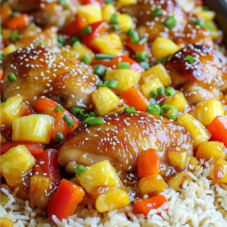 Für dieses Gericht brauchst du folgende Hauptzutaten: - 450 g Hähnchenschenkel ohne Haut und Knochen, in mundgerechte Stücke geschnitten - 1 Paprika (rot oder gelb), gewürfelt - 240 g Ananasstücke (frisch oder aus der Dose) - 1 mittlere Zwiebel, in Spalten geschnitten - 2 Karotten, in Scheiben geschnitten Diese Zutaten sorgen für eine tolle Mischung aus Geschmack und Textur. Das Hähnchen gibt dir die Proteinbasis. Die Paprika und Karotten bringen Farbe und Crunch. Die Ananas fügt eine süße Note hinzu, die perfekt mit der Sauce harmoniert. Hier sind die Gewürze und Saucen, die du brauchst: - 3 Esslöffel Maisstärke - 60 ml Sojasauce (mit geringem Natriumgehalt) - 60 ml Ketchup - 2 Esslöffel Honig - 1 Esslöffel Apfelessig - 1 Teelöffel Knoblauchpulver - 1 Teelöffel Ingwerpulver - Salz und Pfeffer nach Geschmack - 2 Esslöffel Sesamöl (oder Olivenöl) Diese Gewürze bringen Tiefe in das Gericht. Die Sojasauce und der Ketchup schaffen die Süß-Sauer-Balance. Honig fügt eine natürliche Süße hinzu, und Apfelessig sorgt für einen frischen Kick. Zum Schluss, hier sind einige Ideen zur Garnierung: - Gehackte Frühlingszwiebeln - Sesamsamen Garnierungen machen das Gericht nicht nur schön, sondern auch aromatisch. Die Frühlingszwiebeln geben Frische, während die Sesamsamen einen tollen Crunch hinzufügen. Du kannst das Hähnchen auch auf einem Bett aus Jasminreis oder Quinoa servieren. Um das Blech-Pfanne Süß-Sauer Hähnchen einfach zu machen, bereiten wir die Zutaten vor. Nimm 450 g Hähnchenschenkel ohne Haut und Knochen. Schneide sie in mundgerechte Stücke. Würfle eine Paprika, rot oder gelb, nach deinem Geschmack. Schneide eine mittlere Zwiebel in Spalten und zwei Karotten in Scheiben. Wenn du Ananas verwendest, nimm 240 g Ananasstücke, frisch oder aus der Dose. Verteile 3 Esslöffel Maisstärke gleichmäßig über das Hähnchen. Füge Salz und Pfeffer nach Geschmack hinzu. Mische alles gut, bis das Hähnchen gut beschichtet ist. Jetzt machen wir die Süß-Sauer-Sauce. Nimm eine große Schüssel. Mische 60 ml Sojasauce, 60 ml Ketchup, 2 Esslöffel Honig und 1 Esslöffel Apfelessig. Füge 1 Teelöffel Knoblauchpulver und 1 Teelöffel Ingwerpulver hinzu. Rühre alles gut um. Die Sauce sollte schön cremig und duftend sein. Nimm die große Schüssel mit dem Hähnchen und füge die Paprika, Zwiebelspalten, Karotten und Ananasstücke hinzu. Gieße die Süß-Sauer-Sauce darüber. Träufle 2 Esslöffel Sesamöl hinzu. Mische alles gut, damit die Aromen sich vermischen. Heize deinen Ofen auf 200 °C vor. Lege ein großes Backblech mit Backpapier aus. Verteile die Mischung gleichmäßig auf dem Blech. Achte darauf, dass das Hähnchen und das Gemüse in einer einzelnen Schicht liegen. So garen sie gleichmäßig. Backe das Ganze für 25-30 Minuten. Rühre die Mischung nach 15 Minuten um, damit alles gleichmäßig gart. Das Hähnchen sollte durchgegart und das Gemüse zart sein. Nimm das Blech nach dem Backen heraus und lasse das Gericht kurz abkühlen. Garniere dein Hähnchen mit gehackten Frühlingszwiebeln und Sesamsamen. Das gibt einen schönen Crunch und ein frisches Aroma. Um das Blech-Pfanne Süß-Sauer Hähnchen perfekt zuzubereiten, achte auf die Hähnchenteile. Wähle gleich große Stücke. So garen sie gleichmäßig. Die Maisstärke hilft, das Hähnchen knusprig zu machen. Mische sie gründlich mit Salz und Pfeffer. Das macht den Geschmack besser. Verwende ein großes Backblech. Lege es mit Backpapier aus. So bleibt alles leicht sauber. Achte darauf, dass die Hähnchenstücke und das Gemüse in einer einzigen Schicht liegen. Das sorgt für gleichmäßiges Garen und schöne Röstaromen. Rühre die Mischung nach der Hälfte der Garzeit um. Das hilft, die Aromen gut zu verteilen. Die Garzeit kann variieren. Wenn du mehr Gemüse hinzufügst, kann es länger dauern. Überprüfe das Hähnchen nach 25 Minuten. Es sollte durchgegart und saftig sein. Ein Fleischthermometer zeigt 75 °C an, wenn es fertig ist. Wenn das Gemüse noch fest ist, backe es einige Minuten länger. {{image_4}} Für eine vegetarische Version von Blech-Pfanne Süß-Sauer Hähnchen, ersetze das Hähnchen durch Tofu oder Tempeh. Schneide 450 g Tofu in Würfel und mariniere ihn in der gleichen Süß-Sauer-Sauce. Du kannst auch Gemüse wie Brokkoli oder Zucchini hinzufügen. Diese Alternativen bieten eine ähnliche Textur und einen tollen Geschmack. Um die Kalorien zu reduzieren, nutze Hähnchenbrust statt Hähnchenschenkel. Diese hat weniger Fett. Verwende weniger Honig oder ersetze ihn durch einen kalorienarmen Süßstoff. Du kannst auch das Sesamöl weglassen oder durch weniger Öl ersetzen. Diese Änderungen machen das Gericht leichter, ohne den Geschmack zu verlieren. Serviere das Hähnchen auf Jasminreis oder Quinoa für mehr Fülle. Diese Beilagen passen gut zur süß-sauren Sauce. Für einen knackigen Kontrast füge einen frischen Gurkensalat hinzu. Auch gedämpftes Gemüse wie Brokkoli oder grüne Bohnen ergänzen das Gericht perfekt. Sie bringen Farbe und Nährstoffe auf den Teller. Um das Blech-Pfanne Süß-Sauer Hähnchen frisch zu halten, lassen Sie es zuerst abkühlen. Danach geben Sie es in einen luftdichten Behälter. Sie können das Gericht bis zu drei Tage im Kühlschrank aufbewahren. Wenn Sie es länger aufbewahren möchten, frieren Sie es in Portionsgrößen ein. So bleibt der Geschmack erhalten. Wenn Sie das Gericht aufwärmen, nutzen Sie den Ofen oder die Mikrowelle. Für den Ofen heizen Sie ihn auf 180 °C vor. Legen Sie das Hähnchen auf ein Backblech und decken Sie es mit Alufolie ab, um ein Austrocknen zu verhindern. Backen Sie es etwa 15-20 Minuten, bis es heiß ist. In der Mikrowelle können Sie es in 1-2 Minuten aufwärmen. Rühren Sie es nach der Hälfte um, damit es gleichmäßig warm wird. Das Blech-Pfanne Süß-Sauer Hähnchen bleibt im Kühlschrank bis zu drei Tage frisch. Im Gefrierschrank kann es bis zu drei Monate aufbewahrt werden. Achten Sie darauf, es gut zu verpacken, um Gefrierbrand zu vermeiden. Vor dem Verzehr sollten Sie es vollständig auftauen und gut erhitzen. Die Zubereitung dauert insgesamt etwa 45 Minuten. Die Vorbereitung nimmt etwa 15 Minuten in Anspruch. Das Backen im Ofen dauert 25 bis 30 Minuten. So können Sie schnell ein leckeres Gericht auf den Tisch bringen. Ja, Sie können dieses Rezept im Voraus zubereiten! Bereiten Sie das Hähnchen und das Gemüse vor und mischen Sie die Süß-Sauer-Sauce. Lagern Sie alles in einem luftdichten Behälter im Kühlschrank. Am nächsten Tag backen Sie das Gericht einfach, wenn Sie bereit sind zu essen. Servieren Sie das Blech-Pfanne Süß-Sauer Hähnchen mit Jasminreis oder Quinoa. Diese Beilagen ergänzen den Geschmack und die Textur des Hähnchens gut. Auch ein frischer Salat oder gedünstetes Gemüse passen wunderbar dazu. Ja, das Rezept kann glutenfrei sein! Verwenden Sie glutenfreie Sojasauce anstelle der normalen Sojasauce. Achten Sie darauf, dass alle anderen Zutaten ebenfalls glutenfrei sind. So genießen Sie das Gericht ohne Bedenken. Zusammenfassend haben wir das Rezept für Blech-Pfanne Süß-Sauer Hähnchen durchgegangen. Wir schauten uns die Hauptzutaten, Gewürze und Garnierungen an. Außerdem besprachen wir die Zubereitungsschritte und wichtige Tipps. Varianten wie vegetarische oder gewichtsreduzierte Optionen bieten viele Möglichkeiten. Denke an die Aufbewahrung und das Aufwärmen, um das Gericht frisch zu halten. Du kannst nur gewinnen, wenn du diese einfache und köstliche Mahlzeit zubereitest. Viel Spaß beim Kochen!