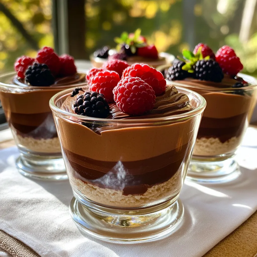 Für diese leckere Cottage Cheese Chocolate Mousse brauchst du einige einfache Zutaten. Hier sind die Hauptzutaten: - 1 Tasse Hüttenkäse (fettarm oder fettfrei) - 1/4 Tasse ungesüßtes Kakaopulver - 1/4 Tasse Honig oder Ahornsirup - 1/4 Tasse griechischer Joghurt - 1 Teelöffel Vanilleextrakt - 1/4 Tasse dunkle Schokoladenstückchen (milchfrei, falls gewünscht) - Eine Prise Salz Diese Zutaten bringen dir viel Freude beim Kochen. Hüttenkäse gibt der Mousse eine tolle, cremige Textur. Das Kakaopulver fügt den Schokoladengeschmack hinzu. Honig oder Ahornsirup sorgt für die Süße. Der griechische Joghurt macht das Dessert noch reichhaltiger. Du kannst deiner Mousse viele optionale Zutaten hinzufügen. Hier sind einige Ideen: - Frische Beeren zur Garnierung (wie Himbeeren oder Erdbeeren) - Ein Spritzer Zitronensaft für mehr Frische - Eine Prise Zimt für einen besonderen Geschmack Mit diesen Toppings wird deine Mousse noch schöner und leckerer. Die frischen Beeren bringen Farbe und einen fruchtigen Geschmack. Falls du auf die Nährstoffe achten möchtest, gibt es einige Alternativen. Hier sind einige Vorschläge: - Verwende griechischen Joghurt mit weniger Fett für weniger Kalorien. - Nutze einen natürlichen Süßstoff wie Stevia anstelle von Honig. - Wähle eine pflanzliche Schokolade für eine vegane Option. Diese Alternativen machen die Mousse gesünder, ohne den Geschmack zu verlieren. Sie sind perfekt für jeden, der auf seine Ernährung achtet. Die Vorbereitungszeit für diese Mousse beträgt nur 15 Minuten. Du brauchst diese Küchengeräte: - Mixer oder Küchenmaschine - Mikrowelle - Rührschüssel - Spatel - Serviergläser oder Schalen 1. Gib den Hüttenkäse, das Kakaopulver, den Honig (oder Ahornsirup), den griechischen Joghurt, den Vanilleextrakt und eine Prise Salz in den Mixer. 2. Püriere alles bei mittlerer Geschwindigkeit, bis die Mischung glatt und cremig ist. Kratze die Seiten des Mixbehälters ab, wenn nötig. 3. Schmelze die dunklen Schokoladenstückchen in der Mikrowelle. Erwärme sie in 30-Sekunden-Intervallen und rühre dazwischen um, bis sie ganz geschmolzen sind. 4. Lass die Schokolade kurz abkühlen. Dann falte sie vorsichtig in die Hüttenkäse-Mischung. Mische alles gut. 5. Fülle die Mousse gleichmäßig in die Serviergläser. Stelle sie für mindestens 30 Minuten in den Kühlschrank, damit sie fest wird. 6. Garniere die Mousse vor dem Servieren mit frischen Beeren, wenn du magst. Um die perfekte Konsistenz zu erreichen, achte darauf, dass alle Zutaten frisch sind. Dein Hüttenkäse sollte weich und cremig sein. Wenn die Mousse zu dick ist, füge einen Esslöffel Joghurt hinzu. Bei zu dünner Konsistenz kannst du mehr Kakaopulver verwenden. Lass die Mousse lange genug im Kühlschrank, damit sie die richtige Festigkeit bekommt. Ein häufiger Fehler ist, die Zutaten nicht gut zu vermengen. Wenn die Mischung nicht glatt ist, bleibt die Mousse klumpig. Verwende einen Mixer und püriere alles gründlich. Achte darauf, die Seiten des Behälters abzukratzen. So stellst du sicher, dass alles gut vermischt ist. Ein weiterer Fehler ist die falsche Schokolade. Wenn die Schokolade zu heiß ist, kann sie die Mousse ruinieren. Schmelze die Schokolade in kurzen Intervallen. Rühre regelmäßig um, damit sie gleichmäßig schmilzt. Die Kühlzeit ist wichtig für die perfekte Konsistenz. Lass die Mousse mindestens 30 Minuten im Kühlschrank ruhen. So wird sie fest und cremig. Wenn du mehr Zeit hast, lasse sie länger kühlen. Eine Stunde ist ideal für den besten Geschmack. Du kannst die Mousse leicht anpassen. Füge zum Beispiel eine Prise Zimt oder eine Messerspitze Chili hinzu. Diese Zutaten geben der Mousse einen besonderen Kick. Auch frische Minzblätter können den Geschmack verbessern. Wenn du es fruchtiger willst, mische pürierte Beeren oder Bananen in die Grundmasse. Experimentiere mit verschiedenen Nüssen oder Joghurt-Sorten. So wird jede Mousse einzigartig und lecker! {{image_4}} Wenn du eine vegane Version der Cottage Cheese Chocolate Mousse machen möchtest, ersetze den Hüttenkäse. Nutze stattdessen Seidentofu. Es hat eine ähnliche Textur und einen milden Geschmack. Für den griechischen Joghurt kannst du auch pflanzlichen Joghurt verwenden. Achte darauf, dass er ungesüßt ist. So bleibt die Mousse gesund und lecker. Die Wahl des Süßungsmittels kann den Geschmack stark verändern. Anstelle von Honig kannst du Agavendicksaft oder Kokosblütenzucker nehmen. Diese Optionen sind vegan und bieten einen anderen Süßungsgrad. Wenn du es weniger süß magst, nutze weniger Süßungsmittel. Probiere auch Stevia oder Erythrit für eine kalorienärmere Variante. Die Schokolade in der Mousse ist wichtig für den Geschmack. Verwende verschiedene Schokoladensorten, um neue Aromen zu entdecken. Dunkle Schokolade verleiht der Mousse einen intensiven Geschmack. Milchschokolade bringt mehr Süße und Cremigkeit. Du kannst sogar weiße Schokolade verwenden, um eine ganz andere Note zu erzielen. Achte darauf, die Schokoladensorten gut zu schmelzen und in die Mischung zu falten. Wenn du die Cottage Cheese Chocolate Mousse einfrieren möchtest, ist das kein Problem. Fülle die Mousse in einen luftdichten Behälter. Das hilft, die Frische zu bewahren. Du kannst die Mousse bis zu drei Monate einfrieren. Zum Auftauen lege sie einfach in den Kühlschrank. Lass sie dort für mehrere Stunden oder über Nacht, bis sie weich ist. Die Mousse schmeckt am besten, wenn sie frisch ist. Du solltest sie in einem luftdichten Behälter im Kühlschrank lagern. So bleibt sie bis zu fünf Tage frisch. Achte darauf, dass die Temperatur im Kühlschrank konstant ist. Das verhindert, dass die Mousse ihre Textur verliert. Falls du Reste hast, kannst du diese kreativ nutzen. Füge die Mousse zum Frühstück hinzu. Sie passt gut zu Haferflocken oder als Topping auf Joghurt. Du kannst auch kleine Portionen in Desserts einarbeiten. Achte darauf, die Reste innerhalb von fünf Tagen zu verbrauchen. So bleibt der Geschmack und die Qualität erhalten. Ja, Cottage Cheese ist sehr gesund. Es hat viel Protein und wenig Fett. Das macht es zu einer guten Wahl für Desserts. Cottage Cheese enthält auch Kalzium, das gut für die Knochen ist. Wenn du es in einer Mousse verwendest, bekommst du einen leckeren Geschmack. Außerdem ist es eine tolle Basis für gesunde Desserts. Ja, du kannst Zucker anstelle von Honig verwenden. Achte darauf, dass du die Menge anpasst. Zucker ist süßer als Honig. Du kannst auch andere Süßstoffe wie Agavensirup oder Stevia nutzen. Diese sind ebenfalls gute Optionen. Experimentiere mit verschiedenen Süßungsmitteln, um deinen perfekten Geschmack zu finden. Die Mousse hält sich bis zu drei Tage im Kühlschrank. Stelle sicher, dass du sie gut abdeckst. So bleibt sie frisch und lecker. Wenn du sie länger aufbewahren möchtest, ist das Einfrieren eine gute Option. Das Auftauen geht schnell und einfach. So kannst du immer eine Portion bereit haben. Diese Anleitung zeigt, wie man eine köstliche Cottage Cheese Schokoladenmousse macht. Wir haben die Hauptzutaten, Zubereitungsschritte und nützliche Tipps behandelt. Von den besten Toppings bis hin zu nahrhaften Alternativen, das Rezept ist einfach und anpassbar. Denke daran, die Kühlzeit genau einzuhalten. Experimentiere mit verschiedenen Geschmäckern und lagere die Reste richtig. Mithilfe dieser Informationen wirst du ein tolles Dessert zaubern. Viel Spaß beim Ausprobieren!