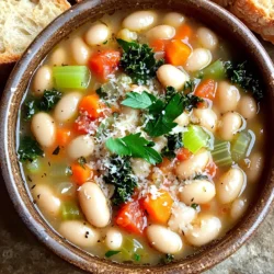 - 2 Tassen getrocknete weiße Bohnen - 1 mittelgroße Zwiebel, gewürfelt - 3 Knoblauchzehen, fein gehackt Die Basis dieser Suppe sind die weißen Bohnen. Ich empfehle Cannellini oder Navy Bohnen. Sie sind cremig und lecker. Eine Zwiebel bringt viel Geschmack. Der Knoblauch sorgt für ein tolles Aroma. Diese Zutaten machen die Suppe herzhaft und sättigend. - 2 Karotten, gewürfelt - 2 Selleriestangen, gewürfelt - 1 Teelöffel getrockneter Oregano Karotten und Sellerie fügen Süße und Textur hinzu. Oregano gibt der Suppe eine italienische Note. Diese Gewürze sind einfach, aber sehr wirksam. Sie machen die Suppe lebendig und frisch. - 1 Dose gewürfelte Tomaten (400 g) - 4 Tassen Gemüsebrühe - 2 Tassen Grünkohl, grob gehackt Die gewürfelten Tomaten bringen Säure und Farbe. Gemüsebrühe macht die Suppe reichhaltig. Grünkohl ist eine tolle Ergänzung. Er sorgt für einen gesunden Kick. Diese Zutaten machen die Suppe voll und köstlich. Zuerst weiche die Bohnen über Nacht ein. Das hilft, sie weich zu machen. Am nächsten Tag spülst du die Bohnen gut ab. So entfernst du Schmutz und Gase. Lass sie danach beiseite. Gib die eingeweichten Bohnen in den Slow Cooker. Füge dann die gewürfelte Zwiebel hinzu. Hacke den Knoblauch fein und gib ihn ebenfalls dazu. Jetzt kommen die gewürfelten Karotten und der Sellerie hinein. Diese Zutaten bilden die Basis der Suppe. Öffne die Dose mit gewürfelten Tomaten. Gieße die Tomaten samt Saft in den Slow Cooker. Füge die Gemüsebrühe hinzu, damit die Suppe schön flüssig wird. Jetzt ist es Zeit für die Gewürze. Streue Oregano, Basilikum, rote Pfefferflocken und das Lorbeerblatt hinein. Rühre alles gut um. Jetzt deckst du den Slow Cooker ab. Stelle ihn auf niedrige Stufe und lass ihn 6 bis 8 Stunden kochen. Die Bohnen sollten am Ende zart sein und die Aromen gut durchgezogen. Etwa 30 Minuten vor dem Servieren rührst du den gehackten Grünkohl ein. Der Grünkohl wird weich und gibt der Suppe eine schöne Farbe. Entferne das Lorbeerblatt vor dem Servieren. Schmecke die Suppe mit Salz und Pfeffer ab, je nach deinem Geschmack. Serviere die Suppe in Schalen. Du kannst sie mit frischer Petersilie und geriebenem Parmesan garnieren. Um die beste Bohnensuppe zu machen, sind frische Zutaten wichtig. Ich empfehle, getrocknete weiße Bohnen wie Cannellini oder Navy zu verwenden. Diese Bohnen haben einen tollen Geschmack und eine schöne Textur. Achte darauf, die Bohnen über Nacht einzuweichen. So werden sie zart und perfekt zum Kochen. Die Kochzeit im Slow Cooker beträgt 6 bis 8 Stunden auf niedriger Stufe. Das gibt den Bohnen Zeit, um weich zu werden und den Geschmack zu entwickeln. Die Präsentation macht viel aus. Verwende rustikale Schüsseln, um die Suppe zu servieren. Garniere die Suppe mit frischer Petersilie für einen schönen Farbkontrast. Ein Spritzer Olivenöl oben drauf bringt zusätzlichen Geschmack. Reiche dazu eine Scheibe knuspriges Brot. Das macht deine Mahlzeit komplett und sieht toll aus. Du kannst viele Zutaten nach deinem Geschmack anpassen. Wenn du keine weißen Bohnen hast, kannst du auch Kichererbsen verwenden. Für einen anderen Geschmack, probiere verschiedene Kräuter. Thymian oder Rosmarin passen gut. Möchtest du mehr Gemüse? Füge Spinat oder Paprika hinzu. Sei kreativ und mache die Suppe zu deinem eigenen Gericht! {{image_4}} Um die Suppe vegan zu machen, lassen Sie den Parmesan einfach weg. Ersetzen Sie ihn durch Nährhefe für einen ähnlichen Geschmack. Nährhefe ist voll mit Vitaminen und Mineralien. Sie können auch etwas mehr Gemüsebrühe hinzufügen, um den Geschmack zu verstärken. Ich empfehle, etwas Zitronensaft hinzuzufügen. Das bringt Frische und passt gut zu Bohnensuppe. Sie können die Suppe nach Belieben anpassen. Fügen Sie weiteres Gemüse wie Zucchini oder Spinat hinzu. Auch Kartoffeln machen die Suppe herzhaft. Für mehr Eiweiß können Sie etwas Tofu oder Tempeh hinzufügen. Diese Zutaten geben der Suppe mehr Textur und Nährstoffe. Ich mag es, ab und zu ein paar Linsen hinzuzufügen. Sie kochen schnell und sorgen für einen tollen Geschmack. Experimentieren Sie mit Kräutern und Gewürzen! Ersetzen Sie Oregano durch Thymian oder Rosmarin. Diese Kräuter bringen einen anderen Geschmack. Für Liebhaber von scharfen Speisen können Sie mehr rote Pfefferflocken nutzen. Auch ein Spritzer Balsamico-Essig kann die Aromen vertiefen. Ich finde, dass frische Kräuter wie Basilikum oder Petersilie am Ende einen tollen Kick geben. Um die Suppe frisch zu halten, lass sie zuerst auf Raumtemperatur abkühlen. Danach füllst du sie in luftdichte Behälter. Lagere die Suppe im Kühlschrank. So bleibt sie bis zu fünf Tage genießbar. Wenn du die Suppe länger aufbewahren möchtest, kannst du sie einfrieren. Fülle die abgekühlte Suppe in gefrierfreundliche Behälter oder Beutel. Lass etwas Platz, damit die Suppe beim Einfrieren expandieren kann. So bleibt die Suppe bis zu drei Monate frisch. Um die Suppe wieder warm zu machen, kannst du sie auf dem Herd oder in der Mikrowelle erhitzen. Wenn du den Herd benutzt, gib die Suppe in einen Topf und erhitze sie bei mittlerer Hitze. Rühre regelmäßig um, damit sie nicht anbrennt. In der Mikrowelle kannst du die Suppe in einem mikrowellengeeigneten Behälter erhitzen. Stelle die Zeit auf ein bis zwei Minuten und rühre dann um. Prüfe die Temperatur, bevor du servierst. Die Zubereitung ist einfach und dauert nicht lange. Die Vorbereitungszeit beträgt nur 15 Minuten. Dann lässt du die Suppe 6 bis 8 Stunden im Slow Cooker kochen. Insgesamt hast du also etwa 7 bis 8 Stunden bis zur fertigen Suppe. Das Warten lohnt sich! Für diese Suppe sind getrocknete weiße Bohnen ideal. Du kannst Cannellini oder Navy Bohnen nutzen. Cannellini Bohnen sind groß und cremig. Sie geben der Suppe eine tolle Textur. Navy Bohnen sind kleiner und zart. Beide Sorten sind gesund und lecker. Du kannst auch andere weiße Bohnen ausprobieren, aber achte auf die Kochzeit. Ja, du kannst die Suppe auch im Druckkochtopf machen. Dies spart Zeit. Koche die Bohnen für etwa 35 bis 40 Minuten unter Druck. Achte darauf, die Bohnen vorher einzuweichen. So werden sie zart und lecker. Nach dem Kochen füge die anderen Zutaten hinzu und koche sie nochmals für etwa 10 Minuten. So hast du eine schnelle und schmackhafte Suppe! Diese Bohnensuppe ist einfach zuzubereiten und sehr nahrhaft. Wir haben die wichtigsten Zutaten, wie Bohnen und Gemüse, betrachtet. Du hast gelernt, wie man die Suppe im Slow Cooker zubereitet. Zudem gab es nützliche Tipps für perfekte Ergebnisse und kreative Variationen. Ob vegan oder klassisch, diese Suppe kann leicht angepasst werden. Denke daran, sie richtig zu lagern und aufzuwärmen. Mit diesen Informationen bist du bestens ausgestattet, um die beste Bohnensuppe zu kochen!