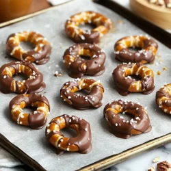 - 2 Tassen Mini-Brezeln (Twists) - 1 Tasse weiche Karamellbonbons, ohne Verpackung - 2 Esslöffel Schlagsahne oder Milch Diese Hauptzutaten machen deine No-Bake Karamellbrezel-Bites so lecker. Die Mini-Brezeln bringen den perfekten Crunch. Die Karamellbonbons sorgen für die süße Note. Schlagsahne oder Milch helfen, die Karamellmischung cremig zu machen. - 1 Tasse Zartbitterschokoladendrops - Meersalz, zum Bestreuen - Optional: 1/2 Tasse gehackte Nüsse (z. B. Pekannüsse oder Mandeln) Die zusätzlichen Zutaten verleihen den Bites noch mehr Geschmack. Die Zartbitterschokoladendrops schmelzen schön und geben eine tolle Schicht. Das Meersalz ist wichtig für die süße und salzige Balance. Wenn du Nüsse magst, bringen sie einen zusätzlichen Crunch. Zuerst lege ein Backblech mit Backpapier aus. Das hilft, ein Ankleben zu verhindern. Stelle dann alle Zutaten bereit. Du brauchst Mini-Brezeln, Karamellbonbons, Schlagsahne, Schokoladendrops, Meersalz und optional Nüsse. So hast du alles griffbereit. Jetzt ist es Zeit, die Karamellmischung zu machen. Nimm eine mikrowellengeeignete Schüssel. Gib die Karamellbonbons und die Schlagsahne hinein. Erhitze die Mischung in der Mikrowelle. Mach das in 30-Sekunden-Intervallen. Rühre zwischen den Intervallen um. Nach 1-2 Minuten sollte die Mischung glatt sein. Nimm eine Brezel und tauche sie in die Karamellmischung. Achte darauf, dass überschüssiges Karamell abtropft. Lege die Brezel auf das Backblech. Wiederhole das mit allen Brezeln. Stelle das Blech für etwa 15 Minuten in den Kühlschrank. So wird das Karamell fest. Schmelze die Schokoladendrops in einer mikrowellengeeigneten Schüssel. Auch hier verwendest du 30-Sekunden-Intervalle und rührst um. Wenn die Schokolade geschmolzen ist, tauche jede karamellbeschichtete Brezel hinein. Achte darauf, dass die Karamellseite gut überzogen ist. Lege die Brezeln zurück auf das Backblech. Bestreue sie sofort mit Meersalz und optionalen Nüssen. Stelle das Blech erneut für 15-20 Minuten in den Kühlschrank. So wird die Schokolade fest. Um die perfekte Konsistenz deiner Karamellschicht zu erzielen, achte darauf, die Karamellbonbons und die Schlagsahne gut zu vermischen. Erhitze die Mischung sanft in der Mikrowelle. Rühre sie alle 30 Sekunden um. So vermeidest du Klumpen. Wenn das Karamell zu dick ist, füge etwas mehr Schlagsahne hinzu. Das macht es geschmeidiger und einfacher zu dippen. Die Kühlung ist wichtig, damit das Karamell und die Schokolade fest werden. Lasse die Brezeln mindestens 15 Minuten im Kühlschrank, bevor du sie mit Schokolade überziehst. Wenn du es eilig hast, kannst du die Brezeln auch in den Gefrierschrank stellen. Achte darauf, sie dort nicht zu lange zu lassen, damit sie nicht zu hart werden. Um das Ankleben zu vermeiden, lege dein Backblech immer mit Backpapier aus. Das sorgt dafür, dass die Brezeln leicht vom Blech zu lösen sind. Alternativ kannst du auch ein antihaftendes Backblech verwenden. Dies erleichtert das Entfernen der Bites nach dem Kühlen. {{image_4}} Du kannst diese Karamellbrezel-Bites auf viele Arten anpassen. Probiere Milchschokolade oder weiße Schokolade. Diese Schokoladenarten geben einen anderen Geschmack. Du kannst auch verschiedene Nüsse oder Toppings verwenden. Pekannüsse, Mandeln oder sogar Sprinkles sorgen für zusätzlichen Crunch. Experimentiere mit deinen Lieblingsgeschmäckern. Für Menschen mit Allergien sind diese Bites leicht anpassbar. Verwende glutenfreie Brezeln, um sie für Gluten-Allergiker geeignet zu machen. Es gibt auch milchfreie Karamellalternativen. Diese Optionen machen das Rezept für mehr Menschen zugänglich. Jeder kann die süße, salzige Köstlichkeit genießen. Die Karamellbrezel-Bites passen gut zu vielen Anlässen. Du kannst sie für Feiertage anpassen, indem du spezielle Farben oder Formen verwendest. Zum Beispiel kannst du rote und grüne Schokoladenüberzüge für Weihnachten wählen. Auch die Portionierung ist wichtig. Mach kleine Bites für Partys oder größere Stücke als Geschenke. So sind sie immer ein Hit! - Wie lange halten die No-Bake Karamellbrezel-Bites? Die Bites bleiben frisch für etwa eine Woche. Lagere sie in einem luftdichten Behälter. So bleiben sie weich und lecker. - Optimaler Lagerort (Kühlschrank vs. Zimmertemperatur) Bewahre die Bites im Kühlschrank auf. Das Karamell bleibt so fest. Bei Raumtemperatur können sie weicher werden. - Anleitung zum Einfrieren Lege die Bites auf ein Backblech. Stelle sicher, dass sie sich nicht berühren. Friere sie für etwa zwei Stunden ein. Danach kannst du sie in einen Behälter umfüllen. - Auftauen und Konsumieren der gefrorenen Bites Zum Auftauen, lass die Bites bei Raumtemperatur stehen. Sie sind nach etwa 15 Minuten bereit zum Genießen. So schmecken sie frisch und lecker! Ja, du kannst Karamellbonbons selbst herstellen. Hier ist ein einfaches Rezept: - 1 Tasse Zucker - 1/4 Tasse Wasser - 1/4 Tasse Sahne - 2 Esslöffel Butter - Eine Prise Salz 1. Erhitze Zucker und Wasser in einem Topf. Rühre, bis der Zucker schmilzt. 2. Lass die Mischung kochen, bis sie goldbraun wird. 3. Nimm den Topf vom Herd und füge Sahne, Butter und Salz hinzu. 4. Rühre gut um, bis alles glatt ist. 5. Lass das Karamell abkühlen, bevor du es verwendest. Selbstgemachtes Karamell schmeckt frisch und lecker. Es ist eine tolle Ergänzung zu deinen Brezel-Bites. Wenn die Schokolade nicht schmilzt, kann es an der Temperatur liegen. Hier sind einige Tipps: - Stelle sicher, dass die Schokolade echt ist. Billige Schokolade schmilzt oft nicht gut. - Erhitze die Schokolade in kurzen Intervallen. 30 Sekunden sind ideal. - Rühre die Schokolade zwischen den Intervallen. So bleibt sie gleichmäßig warm. - Verwende einen hitzebeständigen Behälter, um die Schokolade zu schmelzen. Wenn du diese Tipps befolgst, sollte die Schokolade glatt und schmelzbar sein. Um die Brezel-Bites vegan zu machen, ersetze einige Zutaten: - Nutze vegane Brezeln, die ohne tierische Produkte sind. - Ersetze die Karamellbonbons durch vegane Karamellalternativen. - Verwende pflanzliche Sahne oder Milch, wie Mandel- oder Hafermilch. - Wähle vegane Schokoladendrops ohne Milchprodukte. Mit diesen Anpassungen kannst du köstliche vegane Brezel-Bites genießen. Die No-Bake Karamellbrezel-Bites sind einfach und lecker. Wir haben die Hauptzutaten wie Mini-Brezeln und Karamellbonbons besprochen. Ich erklärte die Zubereitung, das Dappen der Brezeln und wichtige Kühlzeiten. Tipps helfen, die Textur zu verbessern und Ankleben zu vermeiden. Variationen bieten mehr Geschmack und Anpassungen für verschiedene Anlässe. Beachte die Aufbewahrung und Einfriermöglichkeiten, um die Snacks frisch zu halten. Mit diesen Schritten machst du köstliche Snacks, die jeden begeistern. Viel Spaß beim Ausprobieren!