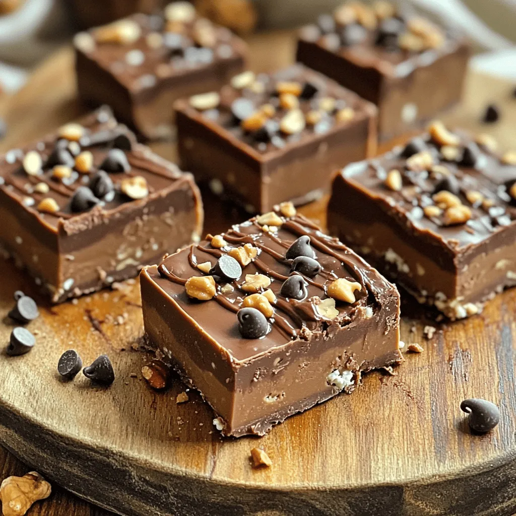 Für den perfekten Genuss dieser Fudge brauchst du: - 1 Tasse Hüttenkäse - ½ Tasse natürliche Erdnussbutter - ¼ Tasse Honig oder Ahornsirup - ¼ Tasse Kakaopulver - 1 Teelöffel Vanilleextrakt - Eine Prise Salz Diese Zutaten geben der Fudge ihre cremige und süße Basis. Der Hüttenkäse sorgt für die Proteinquelle, während die Erdnussbutter den Geschmack hebt. Wenn du etwas mehr Geschmack hinzufügen möchtest, kannst du: - ½ Tasse gehackte Nüsse (wie Mandeln oder Walnüsse) - ¼ Tasse Zartbitter-Schokoladenstückchen für das Topping Diese Extras bringen nicht nur neue Texturen, sondern auch einen tollen Crunch und eine süße Note. Eine Portion dieser Fudge hat folgende Nährwerte: - Kalorien: ca. 150 - Protein: ca. 6 g - Fett: ca. 8 g - Kohlenhydrate: ca. 15 g Diese Nährwerte können je nach den Zutaten variieren. Die Fudge ist ein guter Snack für einen Energieschub und hält dich lange satt. Zuerst sammelst du alle Zutaten. Du brauchst: - 1 Tasse Hüttenkäse - ½ Tasse natürliche Erdnussbutter - ¼ Tasse Honig oder Ahornsirup - ¼ Tasse Kakaopulver - 1 Teelöffel Vanilleextrakt - Eine Prise Salz - ½ Tasse gehackte Nüsse (optional) - ¼ Tasse Zartbitter-Schokoladenstückchen (optional) Stelle sicher, dass der Hüttenkäse frisch ist. Das macht die Fudge cremig. Nimm eine mittelgroße Schüssel. Gib den Hüttenkäse, die Erdnussbutter, den Honig, das Kakaopulver, den Vanilleextrakt und das Salz hinein. Verwende einen Handmixer oder eine Küchenmaschine. Mische alles gut, bis die Masse glatt ist. Achte darauf, dass keine Klumpen vom Hüttenkäse bleiben. Wenn du magst, füge die gehackten Nüsse hinzu. Diese geben extra Biss. Lege eine 20x20 cm große Backform mit Backpapier aus. Lass das Papier an den Seiten überstehen. Das hilft später beim Herausnehmen. Gieße die Fudgemischung in die Form. Verteile sie gleichmäßig. Wenn du Schokoladenstückchen willst, drücke sie leicht in die Mischung. Decke die Form ab und stelle sie für 2-3 Stunden in den Gefrierschrank. Die Masse muss fest werden. Nach dem Festwerden hebe die Fudge mit dem Backpapier heraus. Schneide sie in gleichmäßige Quadrate. Jetzt hast du leckere, proteinreiche Snacks! Ein häufiger Fehler ist das Mischen von Hüttenkäse und Erdnussbutter. Achte darauf, dass die Mischung ganz glatt ist. Wenn Klumpen bleiben, wird die Fudge nicht cremig. Verwende einen Handmixer oder eine Küchenmaschine, um die beste Textur zu erreichen. Ein weiterer Fehler ist das Übermixen. Mixe nur so lange, bis alles gut vermischt ist. Zu viel Luft macht die Fudge weniger dicht. Die richtige Konsistenz ist entscheidend. Wenn die Mischung zu trocken ist, füge etwas mehr Honig oder Erdnussbutter hinzu. Ist sie zu nass, kannst du etwas mehr Kakaopulver hinzufügen. Das Kakaopulver hilft, die Feuchtigkeit zu binden. Die Fudge sollte dick und formbar sein, aber nicht zu bröckelig. Die Fudge sieht toll aus auf einem Dessertständer. Du kannst sie auch in kleine Stücke schneiden und in einer hübschen Schüssel servieren. Garniere sie mit gehackten Nüssen oder Schokoladenstückchen. Wenn du etwas Frisches möchtest, serviere sie mit einer frischen Frucht. Himbeeren oder Erdbeeren passen gut dazu. {{image_4}} Wenn du deinen Fudge süßer machen möchtest, kannst du verschiedene Süßungsmittel nutzen. Honig und Ahornsirup sind gut, aber du könntest auch Stevia oder Erythrit verwenden. Diese Optionen sind kalorienärmer und passen gut zu vielen Geschmäckern. Denke daran, dass du die Menge vielleicht anpassen musst, um die Süße zu erreichen, die du magst. Du kannst deinen Fudge mit neuen Geschmäckern aufpeppen. Probiere Zimt oder Muskatnuss für eine würzige Note. Oder füge ein paar Esslöffel Erdnussbutter-Chips hinzu, um den Erdnussgeschmack zu verstärken. Für einen Schokoladenschub kannst du auch mehr Kakaopulver verwenden oder sogar geschmolzene Zartbitterschokolade unterrühren. Die Möglichkeiten sind endlos! Wenn du Allergien hast, gibt es auch Alternativen. Verwende Mandelbutter oder Sonnenblumenbutter statt Erdnussbutter. Diese sind nussfrei und oft leichter verdaulich. Für die Süßung kannst du Agavendicksaft nutzen. Vergewissere dich, dass alle Zutaten allergiefrei sind, um sicherzustellen, dass jeder genießen kann. Um die Fudge frisch zu halten, solltest du sie in einem luftdichten Behälter aufbewahren. Du kannst auch Frischhaltefolie verwenden. Stelle sicher, dass die Fudge vollständig abgekühlt sind, bevor du sie verpackst. Das schützt sie vor Feuchtigkeit und Gerüchen. Im Kühlschrank bleibt die Fudge bis zu einer Woche haltbar. Wenn du sie länger aufbewahren möchtest, friere sie ein. Im Gefrierschrank halten sie bis zu drei Monate. Achte darauf, die Fudge gut einzupacken, damit sie nicht gefrieren. Falls du Reste hast, kannst du die Fudge einfach als Snack verwenden. Sie sind perfekt für einen schnellen Energieschub. Du kannst sie auch in Joghurt oder Haferflocken zerbröseln. So verleihst du deinen Frühstücken einen besonderen Geschmack. Um die Fudge vegan zu machen, kannst du den Hüttenkäse ersetzen. Verwende stattdessen Seidentofu. Mische den Tofu mit Erdnussbutter, Honig oder einem veganen Süßungsmittel wie Agavendicksaft. Das Kakaopulver bleibt gleich. Diese Anpassungen sorgen dafür, dass die Fudge trotzdem cremig und reichhaltig bleibt. Ja, diese Fudge ist gesund für die Proteinzufuhr. Hüttenkäse und Erdnussbutter sind reich an Protein. Eine Portion liefert dir eine gute Menge an Nährstoffen. Du bekommst auch gesunde Fette aus der Erdnussbutter. Wenn du die Fudge mit Nüssen machst, erhöhst du den Proteingehalt noch mehr. Ja, du kannst die Fudge ohne Schokoladenstückchen machen. Lass sie einfach weg, wenn du es möchtest. Die Fudge schmeckt auch ohne sie sehr lecker. Du kannst stattdessen mehr Kakaopulver hinzufügen oder etwas mehr Süße, um den Geschmack zu verbessern. Fudge ist einfach zuzubereiten, wenn man die richtigen Zutaten hat. Die Schritt-für-Schritt-Anleitung hilft dir, köstliche Konsistenzen zu erreichen. Vergiss nicht, häufige Fehler zu vermeiden und verschiedene Varianten auszuprobieren. Bei der Lagerung sorgst du dafür, dass die Fudge frisch bleibt. Denk daran, dass du Fudge anpassen kannst für verschiedene Diäten. Mit diesem Wissen kannst du jetzt selbst leckere Fudge herstellen und genießen. Lass deiner Kreativität freien Lauf!