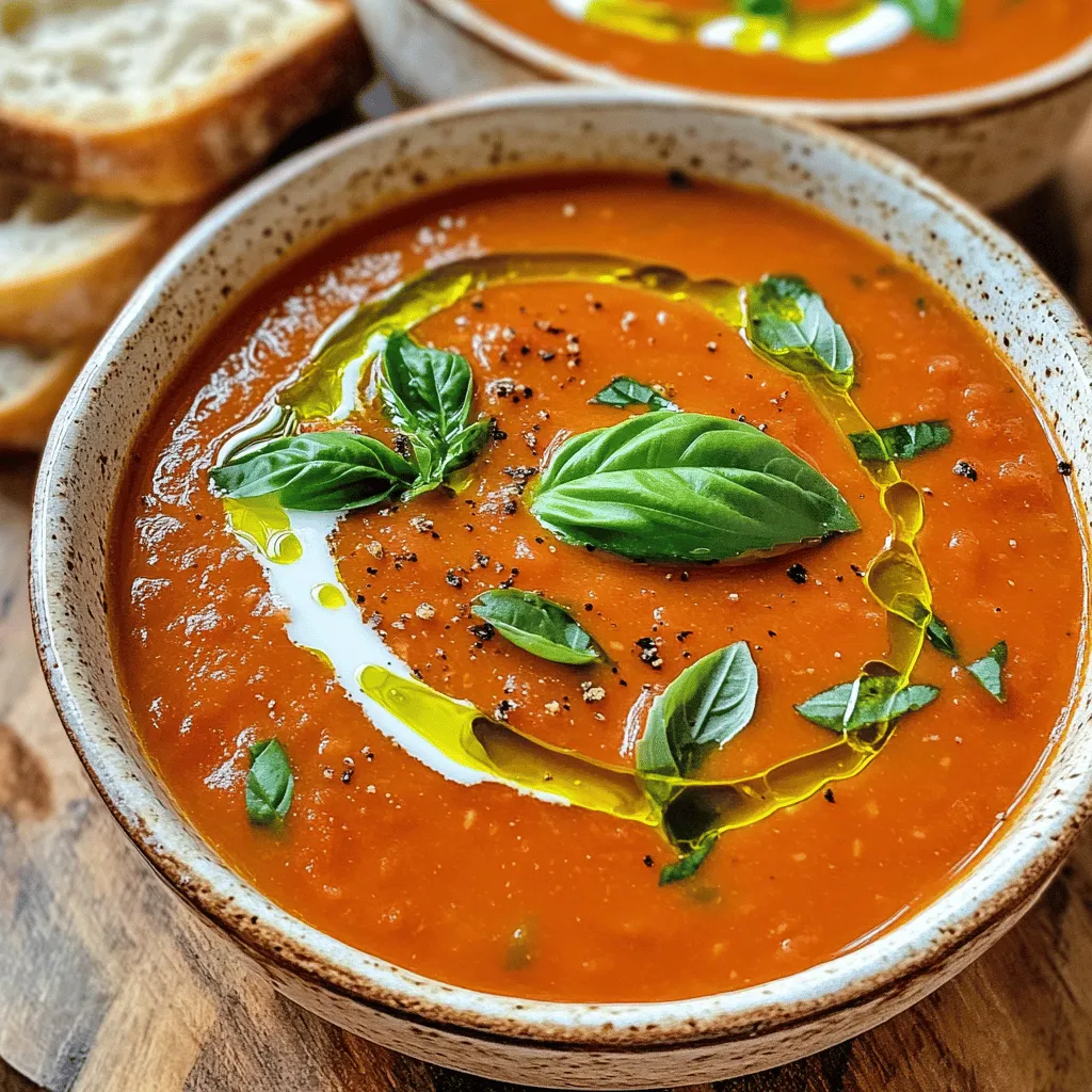 Für die Slow Cooker Tomaten-Basilikum-Suppe brauchen Sie folgende Zutaten: - 2 Dosen (je 28 oz) ganze geschälte Tomaten - 1 mittlere Zwiebel, gehackt - 4 Knoblauchzehen, fein gehackt - 2 Tassen Gemüsebrühe - 1 Esslöffel Olivenöl - 1 Teelöffel Zucker - 1 Teelöffel getrockneter Oregano - 1 Teelöffel Salz - 1/2 Teelöffel schwarzer Pfeffer - 1 Tasse frische Basilikumblätter - 1/2 Tasse Schlagsahne oder Kokoscreme Diese Zutaten sind einfach zu finden. Die Tomaten sind die Basis der Suppe. Sie geben Geschmack und Farbe. Zwiebeln und Knoblauch bringen Tiefe in das Gericht, während die Brühe die Flüssigkeit bietet. Es gibt viele Alternativen, die Sie verwenden können: - Tomaten: Sie können frische Tomaten verwenden. Achten Sie darauf, dass sie reif sind. - Zwiebel: Schalotten sind ein guter Ersatz. Sie sind milder im Geschmack. - Gemüsebrühe: Hühnerbrühe funktioniert auch gut, wenn Sie keinen Gemüsefond haben. - Schlagsahne: Verwenden Sie Kokoscreme, wenn Sie eine milchfreie Option wollen. Diese Optionen machen die Suppe anpassungsfähig. Es ist wichtig, dass Sie die Zutaten nutzen, die Sie mögen oder zur Hand haben. Gewürze bringen Leben in die Suppe. Sie sind der Schlüssel zu einem tollen Geschmack. Hier sind die wichtigsten Gewürze: - Zucker: Er hilft, die Säure der Tomaten auszugleichen. - Oregano: Er gibt eine herzhafte Note. - Salz und Pfeffer: Sie verbessern den Geschmack. Diese Gewürze sind nicht nur Zutaten. Sie sind Teil der Magie, die die Aromen verbindet. Wenn Sie die Gewürze anpassen, können Sie die Suppe nach Ihrem Geschmack gestalten. Zuerst bereiten wir die Zutaten vor. Hier ist, was du brauchst: - 2 Dosen (je 28 oz) ganze geschälte Tomaten - 1 mittlere Zwiebel, gehackt - 4 Knoblauchzehen, fein gehackt - 2 Tassen Gemüsebrühe - 1 Esslöffel Olivenöl - 1 Teelöffel Zucker - 1 Teelöffel getrockneter Oregano - 1 Teelöffel Salz - 1/2 Teelöffel schwarzer Pfeffer - 1 Tasse frische Basilikumblätter - 1/2 Tasse Schlagsahne oder Kokoscreme Beginne damit, die Zwiebel und den Knoblauch zu hacken. Dies gibt der Suppe einen tollen Geschmack. Du kannst die Dosen Tomaten direkt verwenden. Ihr Saft sorgt für eine reichhaltige Basis. Jetzt kommen die Zutaten in den Slow Cooker. Gib die Tomaten, Zwiebel, Knoblauch, Gemüsebrühe, Olivenöl, Zucker, Oregano, Salz und Pfeffer hinein. Rühre alles gut um. Decke den Slow Cooker ab. Stelle ihn auf die niedrigste Stufe für 6-8 Stunden oder auf die höchste Stufe für 3-4 Stunden. Die Zeit ist wichtig. So können sich die Aromen gut entfalten. Die Zwiebeln werden weich und süß. Nachdem die Kochzeit vorbei ist, ist es Zeit für den nächsten Schritt. Füge die frischen Basilikumblätter hinzu. Verwende einen Stabmixer, um die Suppe zu pürieren. Püriere bis zur gewünschten Konsistenz. Wenn du Stücke magst, püriere nur die Hälfte. Jetzt kommt der letzte Schliff. Rühre die Schlagsahne oder Kokoscreme ein. Dies macht die Suppe cremig und lecker. Probiere die Suppe und passe die Gewürze nach deinem Geschmack an. Lass die Suppe bei niedriger Hitze für weitere 10-15 Minuten durchwärmen. Serviere die Suppe heiß. So einfach und doch so köstlich! Ein häufiger Fehler ist, die Zwiebeln nicht richtig zu hacken. Sie sollten klein sein, damit sie gut kochen. Lassen Sie die Zwiebeln nicht anbräunen, da sie bitter werden können. Achten Sie darauf, die Suppe nicht zu lange zu pürieren. Zu viel Pürieren macht die Suppe zu glatt. Lassen Sie ein paar Stücke für die Textur übrig. Um die Suppe interessanter zu machen, können Sie frische Kräuter hinzufügen. Petersilie oder Schnittlauch passen gut. Sie können auch einen Spritzer Zitronensaft verwenden. Das bringt Frische. Für einen würzigeren Geschmack fügen Sie eine Prise Cayennepfeffer hinzu. Probieren Sie auch Parmesan oder Feta als Topping. Diese geben der Suppe einen besonderen Kick. Wenn Sie eine cremige Suppe wollen, pürieren Sie alles. Wenn Sie Stücke mögen, pürieren Sie nur die Hälfte. Ein Stabmixer ist am besten. Er macht das Pürieren einfach und schnell. Achten Sie darauf, die Suppe nicht zu überfüllen. Arbeiten Sie in kleinen Mengen, wenn nötig. So erreichen Sie die perfekte Konsistenz. {{image_4}} Um die Suppe vegan zu machen, ersetzen Sie die Schlagsahne durch Kokoscreme. Diese gibt der Suppe eine schöne Cremigkeit. Verwenden Sie auch pflanzliche Brühe anstelle von Gemüsebrühe. So bleibt der Geschmack intensiv und lecker. Für eine frische Note können Sie zusätzlich etwas Zitronensaft hinzufügen. Sie können die Suppe mit verschiedenen Proteinen anreichern. Fügen Sie Kichererbsen oder Linsen hinzu, um die Suppe nahrhafter zu machen. Wenn Sie Fleisch lieben, probieren Sie Hähnchenbrust oder Hackfleisch. Kochen Sie das Fleisch einfach mit den anderen Zutaten im Slow Cooker. Dies gibt der Suppe eine herzhaftere Note. Nutzen Sie saisonales Gemüse, um die Suppe zu variieren. Im Frühling können Sie Spargel oder Erbsen hinzufügen. Im Herbst passen Kürbis oder Süßkartoffeln gut dazu. Schneiden Sie das Gemüse klein und geben Sie es mit den Tomaten in den Slow Cooker. Dies bringt neue Aromen und Farben in die Suppe. Experimentieren Sie mit verschiedenen Kombinationen für einen neuen Geschmack! Um die Tomaten-Basilikum-Suppe richtig zu lagern, lassen Sie sie zuerst abkühlen. Gießen Sie die Suppe in einen luftdichten Behälter. Stellen Sie sicher, dass der Behälter gut verschlossen ist. Sie können die Suppe im Kühlschrank für bis zu fünf Tage aufbewahren. Wenn Sie die Suppe in Portionen aufteilen, bleibt sie frischer. Einfrieren ist eine tolle Option, um die Suppe länger zu halten. Lassen Sie die Suppe vollständig abkühlen, bevor Sie sie einfrieren. Füllen Sie die Suppe in gefriergeeignete Behälter oder in Tiefkühlbeutel. Lassen Sie etwas Platz, damit sich die Suppe ausdehnen kann. Im Gefrierfach hält die Suppe bis zu drei Monate. Wenn Sie die Suppe aufwärmen, machen Sie es langsam. Gießen Sie die gefrorene oder gekühlte Suppe in einen Topf. Erhitzen Sie sie bei niedriger Hitze. Rühren Sie regelmäßig um, damit die Suppe gleichmäßig warm wird. Fügen Sie bei Bedarf etwas Gemüsebrühe hinzu, um die Konsistenz zu verbessern. So bleibt der Geschmack frisch und lecker. Sie können die Suppe bis zu fünf Tage im Kühlschrank aufbewahren. Achten Sie darauf, sie in einem luftdichten Behälter zu lagern. Wenn Sie die Suppe länger aufbewahren möchten, frieren Sie sie ein. In einem gefrierfesten Behälter hält sie bis zu drei Monate. Zum Auftauen stellen Sie die Suppe einfach über Nacht in den Kühlschrank. Ja, Sie können frische Tomaten verwenden! Wählen Sie reife, saftige Tomaten. Etwa 2,5 kg frische Tomaten entsprechen zwei Dosen. Blanchieren Sie die Tomaten zuerst, um die Haut leicht zu entfernen. Schneiden Sie sie dann in Stücke und geben Sie sie in den Slow Cooker. Die Kochzeit bleibt gleich. Um die Suppe schärfer zu machen, fügen Sie etwas rote Pfefferflocken hinzu. Beginnen Sie mit einer kleinen Menge und probieren Sie die Suppe. Sie können auch frische Chilis oder scharfe Soße verwenden. Achten Sie darauf, die Schärfe langsam zu steigern, damit es nicht zu scharf wird. Diese Suppe ist einfach zuzubereiten und voller Geschmack. Wir haben die Hauptzutaten und deren Ersatzmöglichkeiten durchgenommen. Die Gewürze geben der Suppe das besondere Etwas. Du weißt jetzt, wie du sie im Slow Cooker zubereitest und pürierst. Achte auf häufige Fehler, um ein perfektes Ergebnis zu erzielen. Verschiedene Variationen bieten dir viele Optionen, und die Lagerung ist leicht. Experimentiere mit den Tipps. So kannst du jedes Mal eine köstliche Suppe genießen.