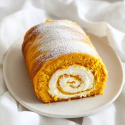 - Hauptzutaten für den Kürbis-Frischkäse-Teig: - 3/4 Tasse Allzweckmehl - 1/2 Teelöffel Backpulver - 1 Teelöffel Natron - 1 Teelöffel gemahlener Zimt - 1/2 Teelöffel gemahlene Muskatnuss - 1/4 Teelöffel gemahlener Ingwer - 1/4 Teelöffel Salz - 1 Tasse Kristallzucker - 3 große Eier - 1 Tasse Kürbispüree aus der Dose - 1 Teelöffel Vanilleextrakt - Zutaten für die Füllung: - 8 oz Frischkäse, weich - 1/4 Tasse ungesalzene Butter, weich - 2 Tassen Puderzucker - 1 Teelöffel Vanilleextrakt (für das Frosting) - Zusatzstoffe und Dekoration: - Puderzucker zum Bestäuben - Zimt oder frische Minzeblätter zur Garnierung Die Auswahl der Zutaten ist wichtig für den Geschmack. Frischkäse gibt der Füllung einen tollen Geschmack. Kürbispüree sorgt für die feuchte Textur des Teigs. Verwende frische Gewürze, um das Aroma zu verbessern. Achte darauf, die Butter und den Frischkäse gut weich zu schlagen. Dies hilft, eine glatte und cremige Füllung zu erzielen. Heizen Sie den Ofen auf 190°C vor. Nehmen Sie ein Backblech, das 15x10 Zoll groß ist. Legen Sie das Blech mit Backpapier aus. Achten Sie darauf, das Backpapier glatt zu legen, damit der Teig nicht kleben bleibt. Sprühen Sie leicht Antihaftspray auf das Papier. So lösen Sie den Kuchen später leichter. In einer mittelgroßen Schüssel kombinieren Sie die trockenen Zutaten. Mischen Sie 3/4 Tasse Mehl, 1/2 Teelöffel Backpulver, 1 Teelöffel Natron, 1 Teelöffel Zimt, 1/2 Teelöffel Muskatnuss, 1/4 Teelöffel Ingwer und 1/4 Teelöffel Salz gut. Stellen Sie diese Mischung zur Seite. In einer großen Schüssel schlagen Sie 1 Tasse Kristallzucker mit 3 Eiern schaumig. Machen Sie das für etwa 3-4 Minuten. Fügen Sie 1 Tasse Kürbispüree und 1 Teelöffel Vanille hinzu. Vermengen Sie alles gut. Gießen Sie den Teig in das Blech. Verteilen Sie ihn gleichmäßig mit einem Spatel. Backen Sie den Kuchen für 15 Minuten. Überprüfen Sie die Konsistenz, indem Sie leicht drücken. Er sollte zurückspringen. Bereiten Sie währenddessen die Füllung vor. Mischen Sie 8 oz Frischkäse und 1/4 Tasse Butter in einer Schüssel glatt. Fügen Sie nach und nach 2 Tassen Puderzucker und 1 Teelöffel Vanille hinzu. Vermischen Sie alles zu einer cremigen Masse. Nehmen Sie den Kuchen vorsichtig aus dem Ofen. Drehen Sie ihn auf ein mit Puderzucker bestäubtes Küchentuch. Entfernen Sie das Backpapier. Beginnen Sie an einem Ende und rollen Sie den Kuchen mit dem Tuch auf. Lassen Sie ihn so vollständig abkühlen. Nach dem Abkühlen rollen Sie den Kuchen vorsichtig wieder ab. Streichen Sie die Frischkäsefüllung gleichmäßig darauf. Rollen Sie den Kuchen wieder auf, mit der Nahtseite nach unten. Wickeln Sie ihn in Frischhaltefolie und kühlen Sie ihn mindestens 1 Stunde. So wird die Rolle fest und lecker. - Vermeidung von Rissen beim Rollen: Achte darauf, den Kuchen sofort nach dem Backen zu rollen. Wenn du ihn zu lange liegen lässt, wird er brüchig. Verwende ein sauberes Küchentuch, um den Kuchen vorsichtig aufzurollen. So bleibt er schön weich und geschmeidig. - Fehler beim Übermischen vermeiden: Mische die trockenen Zutaten vorsichtig unter die feuchten. Übermixen kann den Teig hart machen. Achte darauf, nur so lange zu rühren, bis alles gut vermischt ist. Klumpen sind okay. - Bedeutung des Abkühlens: Lass den gebackenen Kuchen in der Rolle vollständig abkühlen. Das verhindert, dass der Kuchen beim Füllen bricht. Wenn er zu warm ist, kann die Füllung schmelzen und die Rolle wird matschig. - Ansprechende Anrichtung der Rolle: Schneide die Rolle in gleichmäßige Stücke. Lege sie auf eine schöne Servierplatte. So sieht alles appetitlicher aus. Du kannst die Stücke auch leicht versetzt anordnen, um mehr Raum zu schaffen. - Dekoration mit Puderzucker und frischen Kräutern: Bestäube die Rolle mit Puderzucker für einen schönen, schneeähnlichen Effekt. Ein paar frische Minzeblätter oder essbare Blüten sorgen für zusätzliche Farbe und Frische. {{image_4}} Eine Kürbis-Frischkäse-Rolle ist lecker, aber du kannst sie auch anders füllen. Wie wäre es mit Zimtcreme? Diese Füllung gibt einen warmen, würzigen Geschmack. Du kannst auch eine Schokoladenfüllung wählen. Diese schmeckt reichhaltig und süß. Experimentiere mit fruchtigen Füllungen. Ein wenig Apfelmus oder Heidelbeeren passen perfekt. Sie bringen eine frische Note in die Rolle und ergänzen den Kürbis. Wenn du glutenfrei essen möchtest, gibt es Lösungen. Nutze glutenfreies Mehl anstelle von Allzweckmehl. Achte darauf, dass du auch glutenfreies Backpulver verwendest. Das hält alles gut zusammen. Für vegane Optionen kannst du pflanzliche Alternativen für Frischkäse nutzen. Viele Marken bieten mittlerweile sojafreie und nussfreie Varianten an. Außerdem kannst du Eier durch Apfelmus oder Leinsamen ersetzen. Diese Optionen machen die Rolle ebenso lecker und saftig. Um die Kürbis-Frischkäse-Rolle frisch zu halten, lege sie in den Kühlschrank. Verwende eine luftdichte Box oder wickele sie in Frischhaltefolie. So bleibt der Geschmack lange erhalten. Im Kühlschrank hält sie sich bis zu 5 Tage. Achte darauf, sie gut zu verpacken, damit sie nicht austrocknet. Möchtest du die Rolle länger aufbewahren? Dann friere sie ein. Hier ist eine Schritt-für-Schritt-Anleitung: 1. Lasse die Rolle nach dem Kühlen vollständig abkühlen. 2. Wickele sie fest in Frischhaltefolie ein. Achte darauf, dass keine Luft eindringt. 3. Lege die Rolle in einen Gefrierbeutel oder eine geeignete Box. Beschrifte sie mit dem Datum. Um die Frische sicherzustellen, tau die Rolle im Kühlschrank auf. Dies dauert einige Stunden oder über Nacht. So bleibt die Textur gut und der Geschmack bleibt erhalten. Die Kürbis-Frischkäse-Rolle hält im Kühlschrank etwa 4 bis 5 Tage. Sie sollten sie gut abgedeckt aufbewahren. Dadurch bleibt sie frisch und lecker. Wenn Sie die Rolle einfrieren, hält sie bis zu 3 Monate. Wickeln Sie sie gut in Frischhaltefolie ein, um Gefrierbrand zu vermeiden. Ja, Sie können die Rolle im Voraus zubereiten. Machen Sie sie bis zu 1 Tag vorher und kühlen Sie sie. Das gibt den Aromen Zeit, sich zu vermischen. Wenn Sie die Rolle einfrieren, lassen Sie sie über Nacht im Kühlschrank auftauen. Dies hilft, die Textur zu bewahren. Ja, diese Rolle ist sehr vielseitig. Sie können verschiedene Gewürze oder Füllungen verwenden. Zum Beispiel können Sie für den Frühling die Füllung mit frischen Früchten anpassen. Im Sommer können Sie Zitrusfrüchte hinzufügen, um einen frischen Geschmack zu erzielen. Die Kürbis-Frischkäse-Rolle ist einfach und lecker. Wir haben die Zutaten, die Zubereitung und nützliche Tipps behandelt. Denke daran, die Kühlzeit nie zu vergessen. Variationen wie fruchtige Füllungen machen das Rezept spannend. Die richtige Aufbewahrung sorgt dafür, dass die Rolle frisch bleibt. Du kannst sie auch einfrieren! Mit diesen Ideen kannst du deine Freunde beeindrucken. Viel Spaß beim Ausprobieren und Genießen deiner Kürbisrolle!