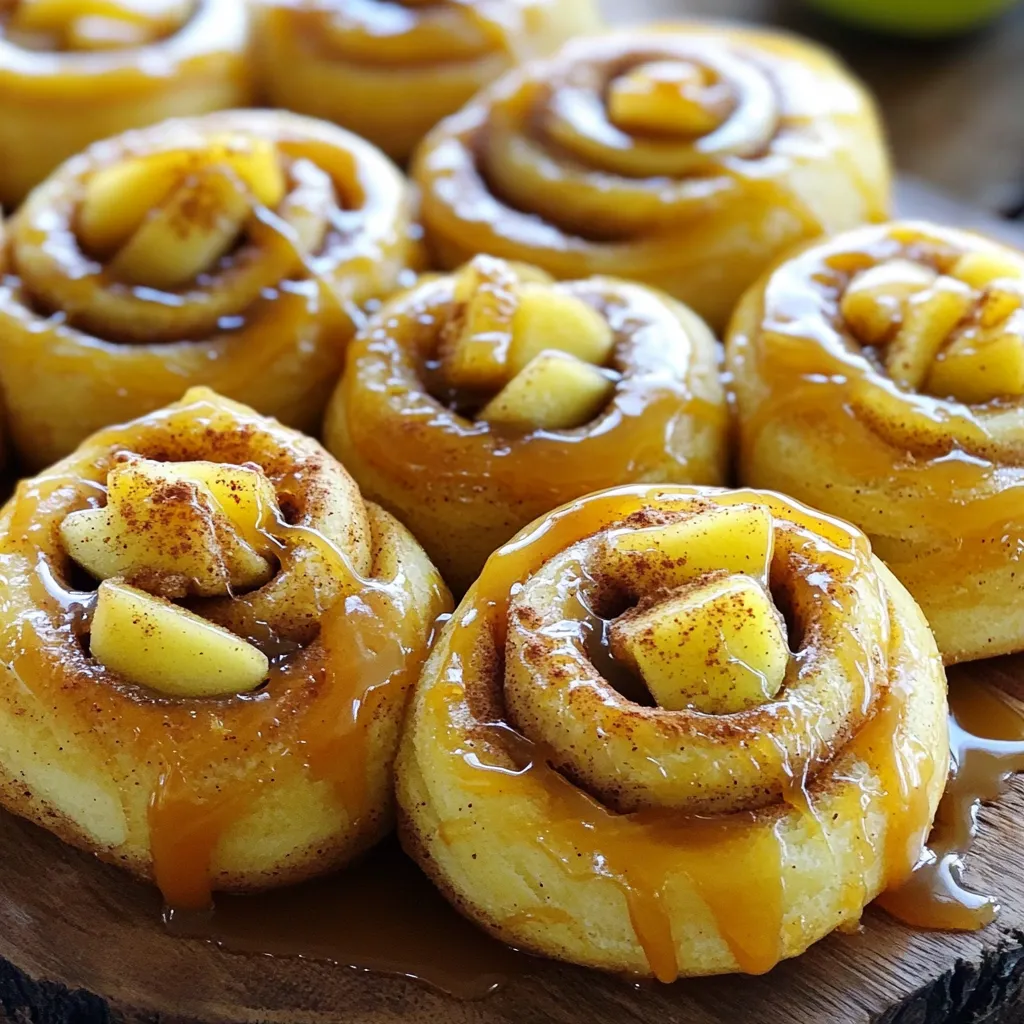 Um die Karamell-Apfel-Zimt-Schnecken zu machen, brauchst du folgende Zutaten: - 2 Tassen Weizenmehl - 1 Tasse warme Milch (43°C) - 2 Esslöffel Zucker - 1 Päckchen (2 1/4 Teelöffel) Trockenhefe - 1/2 Teelöffel Salz - 1/4 Tasse ungesalzene Butter, geschmolzen - 1 großes Ei - 1 Teelöffel Vanilleextrakt - 1 Esslöffel Zimt - 1 großer Apfel, geschält und gewürfelt (Granny Smith ist ideal) - 1/3 Tasse brauner Zucker - 1/3 Tasse Kristallzucker - 1/2 Tasse Karamellsauce Die Trockenhefe ist wichtig. Sie hilft, den Teig aufgehen zu lassen. Achte darauf, dass die Milch warm ist, aber nicht heiß. Zu heiße Milch kann die Hefe abtöten. Der Apfel sollte süß-sauer sein, um dem Geschmack Tiefe zu geben. Ich empfehle Granny Smith für die beste Balance. Wenn du Allergien hast, gibt es einige Alternativen. Du kannst glutenfreies Mehl verwenden, um die Schnecken glutenfrei zu machen. Statt normaler Milch kannst du auch Mandel- oder Hafermilch nehmen. Für vegane Optionen ersetze das Ei durch einen Esslöffel Leinsamenmehl mit Wasser. Das gibt dem Teig Struktur und macht ihn lecker. Um die Hefe zu aktivieren, vermische warme Milch, Zucker und Hefe in einer kleinen Schüssel. Lass die Mischung für 5 bis 10 Minuten stehen. Du wirst sehen, dass sie schaumig wird. Das zeigt, dass die Hefe aktiv ist. In einer großen Schüssel kombinierst du die aktivierte Hefemischung mit geschmolzener Butter, Ei, Vanilleextrakt, Mehl und Salz. Rühre alles gut um, bis ein homogener Teig entsteht. Danach knete den Teig auf einer bemehlten Fläche für etwa 5 Minuten. Er sollte glatt und elastisch sein. Gib den Teig in eine gefettete Schüssel und decke ihn mit einem Küchentuch ab. Lass ihn an einem warmen Ort etwa eine Stunde gehen, bis er sich verdoppelt. In einer kleinen Schüssel vermengst du Kristallzucker, braunen Zucker und Zimt. Beiseitelegen. Wenn der Teig aufgegangen ist, drücke ihn leicht herunter. Rolle ihn auf eine Größe von etwa 30x45 cm aus. Verteile die Zuckermischung gleichmäßig über den Teig. Dann lege die gewürfelten Äpfel darauf. Rolle den Teig von der langen Seite her fest auf. Schneide die Rolle in 12 gleichmäßige Stücke. Lege die Stücke in eine gefettete Auflaufform und gieße die Karamellsauce darüber. Lass die Schnecken für weitere 30 Minuten gehen, bevor du sie backst. Um den perfekten Teig zu bekommen, benutze warme Milch. Die Milch sollte etwa 43°C haben. Dies hilft der Hefe, besser zu arbeiten. Achte darauf, die Hefe mit Zucker zu aktivieren. Lass die Mischung für 5-10 Minuten stehen. Wenn sie schaumig wird, ist sie bereit. Knete den Teig auf einer bemehlten Fläche für etwa 5 Minuten. Der Teig sollte glatt und elastisch sein. Lasse ihn dann in einer geölten Schüssel ruhen. Decke ihn mit einem Küchentuch ab. Die Füllung macht die Schnecken besonders lecker. Mische Kristallzucker, braunen Zucker und Zimt gut zusammen. Das gibt einen schönen Geschmack. Verwende einen säuerlichen Apfel wie Granny Smith. Dieser gibt den Schnecken eine tolle Balance. Schneide den Apfel in kleine Würfel. Verteile die Zuckermischung gleichmäßig auf dem ausgerollten Teig. Lege die Apfelwürfel darauf. So bekommst du einen saftigen Biss in jeder Schnecke. Ein häufiger Fehler ist, den Teig nicht lange genug zu kneten. Wenn er nicht elastisch ist, werden die Schnecken nicht schön fluffig. Ein weiterer Fehler ist, die Schnecken zu früh zu backen. Sie müssen vor dem Backen gut gehen, damit sie aufgehen. Achte auch darauf, die Karamellsauce gleichmäßig zu verteilen. So wird jede Schnecke köstlich. Wenn du diese Tipps beachtest, gelingen dir die besten Karamell-Apfel-Zimt-Schnecken! {{image_4}} Du kannst deine Karamell-Apfel-Zimt-Schnecken aufpeppen, indem du zusätzliche Früchte oder Nüsse hinzufügst. Probiere zum Beispiel Birnen oder Walnüsse. Diese Zutaten bringen neue Texturen und Geschmäcker. Wenn du Nüsse verwendest, hacke sie grob. Streue sie einfach über die Füllung, bevor du den Teig aufrollst. Das macht die Schnecken noch schmackhafter. Wenn du eine vegane Option suchst, ist das einfach möglich. Ersetze die Milch durch pflanzliche Milch, wie Mandeln oder Hafer. Nutze einen pflanzlichen Butterersatz und lasse das Ei weg. Du kannst auch eine Banane oder Apfelmus als Ei-Ersatz verwenden. Diese Varianten sorgen für einen tollen Geschmack und eine weiche Konsistenz. Die Karamellsauce ist der Star in diesem Rezept. Du kannst aber verschiedene Karamellsaucen ausprobieren. Verwende zum Beispiel eine salzige Karamellsauce für einen interessanten Twist. Eine Schokoladensauce könnte auch gut passen, wenn du Schokolade magst. Experimentiere mit verschiedenen Sorten, um deinen Favoriten zu finden. Um die Karamell-Apfel-Zimt-Schnecken frisch zu halten, lege sie in einen luftdichten Behälter. Du kannst sie auch in Frischhaltefolie wickeln. So bleiben sie weich und lecker. Lagere sie bei Raumtemperatur für bis zu drei Tage. Wenn du sie länger aufbewahren möchtest, ist der Kühlschrank eine gute Option. Denke daran, sie vor dem Servieren leicht aufzuwärmen. Wenn du die Schnecken einfrieren willst, lasse sie zuerst abkühlen. Lege sie dann in einen luftdichten Behälter oder in einen Gefrierbeutel. Du kannst sie bis zu drei Monate einfrieren. Um sie wieder aufzuwärmen, lasse sie im Kühlschrank über Nacht auftauen. Danach wärmst du sie im Ofen bei 150°C für etwa 10 Minuten auf. So bleiben sie frisch und köstlich. Die Karamellsauce ist einfach zu lagern. Du kannst sie in einem Glasbehälter im Kühlschrank aufbewahren. Sie bleibt dort bis zu zwei Wochen frisch. Wenn sie zu fest wird, kannst du sie einfach in der Mikrowelle leicht erhitzen. So wird sie wieder flüssig und perfekt für deine Schnecken. Du kannst die Karamell-Apfel-Zimt-Schnecken bis zu fünf Tage in einem luftdichten Behälter aufbewahren. Lagere sie bei Raumtemperatur, damit sie frisch bleiben. Wenn du sie länger aufbewahren willst, friere sie ein. Auf diese Weise halten sie bis zu drei Monate. Ja, du kannst frische Äpfel durch andere Früchte ersetzen. Birnen oder Pfirsiche passen gut. Diese Früchte haben eine ähnliche Textur und Süße. Achte darauf, dass sie gut reif sind, damit sie beim Backen weich werden. Um die Schnecken fluffiger zu machen, lasse sie ausreichend aufgehen. Achte darauf, dass die Hefe frisch ist. Du kannst auch einen Teil des Mehls durch Brotmehl ersetzen. Brotmehl hat mehr Gluten und gibt mehr Struktur. Die Zubereitung der Karamell-Apfel-Zimt-Schnecken ist einfach und macht Spaß. Du hast gelernt, welche Zutaten wichtig sind und wie du sie richtig einsetzt. Die Schritt-für-Schritt-Anleitung hilft dir, jeden Schritt genau zu verfolgen. Mit Tipps zur perfekten Teigkonsistenz und Füllung vermeidest du häufige Fehler. Es gibt viele Variationen, die du ausprobieren kannst. Denke daran, die Schnecken richtig zu lagern und immer die Haltbarkeit zu beachten. So hast du lange Freude an deinen leckeren Köstlichkeiten!