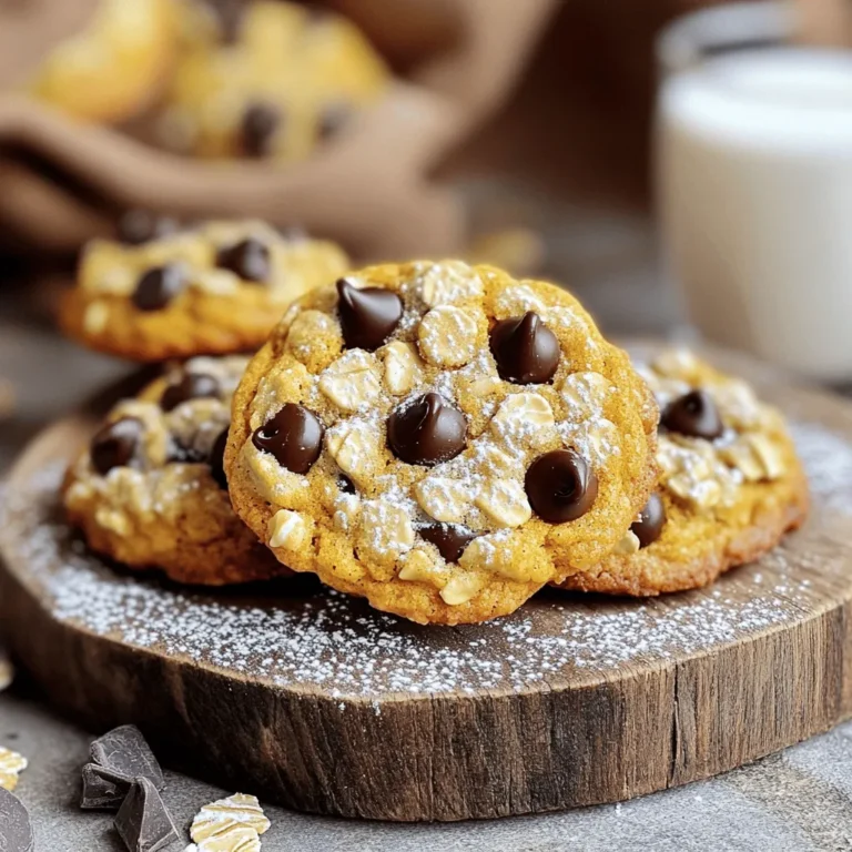 - 1 Tasse Kürbispüree - 1/2 Tasse brauner Zucker, fest gepackt - 1/2 Tasse weißer Zucker - 1/2 Tasse ungesalzene Butter, weich - 1 großes Ei Die Hauptzutaten sind entscheidend für den Geschmack. Kürbispüree bringt natürliche Süße und Feuchtigkeit. Brauner und weißer Zucker geben den Keksen eine schöne Konsistenz. Die ungesalzene Butter sorgt für einen reichhaltigen Geschmack, während das Ei als Bindemittel wirkt. - 1 Teelöffel Vanilleextrakt - 1 Teelöffel Backpulver - 1 Teelöffel gemahlener Zimt - 1/2 Teelöffel gemahlene Muskatnuss - 1/4 Teelöffel gemahlener Ingwer - 1/4 Teelöffel Salz - 1 1/2 Tassen Haferflocken - 1 Tasse Allzweckmehl Die Gewürze bringen Wärme in die Kekse. Zimt, Muskatnuss und Ingwer geben einen Herbstgeschmack. Haferflocken und Mehl sorgen für die richtige Textur. Backpulver hilft den Keksen, schön aufzugehen. Salz hebt die Aromen hervor. - 1/2 Tasse Zartbitterschokoladenstückchen Die Schokoladenstückchen sind das i-Tüpfelchen. Sie schmelzen schön und sorgen für süße Überraschungen in den Keksen. Zartbitter passt perfekt zu den anderen Zutaten. Damit bekommen die Kekse eine tolle Balance aus Süße und Tiefe. Heize deinen Ofen auf 175°C vor. Bereite ein Backblech vor, indem du es mit Backpapier auslegst. So kleben die Kekse nicht fest. Diese Vorbereitung hilft, die Kekse gleichmäßig zu backen. In einer großen Schüssel schlage die weiche Butter, den braunen Zucker und den weißen Zucker. Mische alles, bis die Mischung leicht und fluffig ist. Füge dann das Kürbispüree, das Ei und den Vanilleextrakt hinzu. Rühre alles gut zusammen, bis es glatt ist. In einer anderen Schüssel vermenge das Mehl, die Haferflocken, das Backpulver, den Zimt, die Muskatnuss, den Ingwer und das Salz. Mische die trockenen Zutaten langsam in die feuchte Mischung. Rühre gerade so lange, bis sich alles verbindet. Überrühre den Teig nicht, sonst werden die Kekse zäh. Nutze einen Esslöffel, um kleine Portionen des Teigs auf das Backblech zu setzen. Lass genug Platz zwischen ihnen, etwa 5 cm. Du kannst die Kekse mit der Rückseite des Löffels leicht flachdrücken. Backe die Kekse 12 bis 15 Minuten lang, bis die Ränder goldbraun sind. Nimm das Blech aus dem Ofen und lasse die Kekse 5 Minuten darauf abkühlen. Danach lege sie auf ein Kuchengitter, damit sie vollständig abkühlen. So bleiben sie weich und lecker. Um die perfekten Kürbis-Haferflocken-Schokoladenkekse zu backen, ist es wichtig, nicht zu viel zu rühren. Wenn du die Zutaten zu lange mischst, werden die Kekse hart. Mische einfach, bis alles gut verbunden ist. Dann sind die Kekse weich und chewy. Das Abkühlen der Kekse ist ebenso wichtig. Lass sie nach dem Backen fünf Minuten auf dem Blech ruhen. Danach legst du sie auf ein Kuchengitter. So bleibt die perfekte Konsistenz. Ich liebe es, die Kekse auf einem rustikalen Holzbrett zu präsentieren. Das sieht nicht nur gut aus, sondern macht auch Appetit. Du kannst die Kekse mit etwas Puderzucker bestreuen. Serviere sie mit einer warmen Tasse Milch oder einem gemütlichen Latte. Diese Kombination ist einfach wunderbar! Ein häufiger Fehler ist, die Kekse zu lange zu backen. Achte darauf, dass die Ränder nur leicht goldbraun sind. Wenn sie zu dunkel werden, sind sie trocken. Ein weiterer Fehler ist, die falsche Menge an Kürbispüree zu verwenden. Zu viel kann die Kekse matschig machen. Halte dich immer an das Rezept, um die besten Ergebnisse zu erzielen. {{image_4}} Wenn du glutenfrei backen möchtest, tausche das Allzweckmehl gegen glutenfreies Mehl aus. Achte darauf, dass das glutenfreie Mehl eine gute Bindung hat. Du kannst auch Haferflocken verwenden, die als glutenfrei gekennzeichnet sind. Diese sind wichtig, um die Kekse gut und lecker zu halten. So kannst du alle den vollen Geschmack genießen. Um den Keksen mehr Charakter zu geben, füge Nüsse oder getrocknete Früchte hinzu. Walnüsse oder Pekannüsse passen gut zu den Keksen. Sie geben einen schönen Crunch. Trockenfrüchte wie Cranberries oder Rosinen bringen Süße und Frische. Experimentiere mit verschiedenen Kombinationen, um deinen perfekten Keks zu finden. Wenn du eine vegane Version machen möchtest, ersetze die Butter durch pflanzliche Margarine. Für das Ei kannst du einen Leinsamen-Ersatz verwenden. Mische einen Esslöffel Leinsamen mit drei Esslöffeln Wasser und lasse es fünf Minuten ruhen. So kannst du die gleiche Konsistenz erreichen. Diese Tipps machen die Kekse vegan, ohne den Geschmack zu verlieren. Bewahre die Kekse in einem luftdichten Behälter auf. Das schützt sie vor Feuchtigkeit und hält sie frisch. Ein Glasbehälter oder eine Plastikdose funktioniert gut. Lege ein Stück Brot hinein. Das hilft, die Kekse weich zu halten. Kürbis-Haferflocken-Schokoladenkekse bleiben etwa eine Woche frisch. Lagere sie an einem kühlen, dunklen Ort. Achte darauf, dass der Behälter immer gut verschlossen ist. So bleiben sie länger lecker und genießen. Wenn die Kekse etwas hart geworden sind, erwärme sie kurz in der Mikrowelle. Stelle die Mikrowelle auf mittlere Leistung. Erwärme die Kekse für 10-15 Sekunden. So werden sie wieder weich und köstlich. Alternativ kannst du sie im Ofen bei 150°C für 5 Minuten aufbacken. Kürbis-Haferflocken-Schokoladenkekse halten sich gut. Lagere sie in einem luftdichten Behälter. So bleiben sie frisch. Bei Raumtemperatur sind sie etwa eine Woche haltbar. Wenn du sie länger aufbewahren möchtest, kannst du sie einfrieren. Wickel die Kekse einzeln in Frischhaltefolie. Lege sie dann in einen Gefrierbeutel. So bleiben sie bis zu drei Monate gut. Ja, du kannst frisches Kürbispüree verwenden. Achte darauf, den Kürbis gut zu kochen und zu pürieren. Dosenkürbis ist praktisch und hat einen ähnlichen Geschmack. Frisches Püree kann etwas mehr Feuchtigkeit haben. Möglicherweise musst du die Backzeit anpassen. Teste den Teig vor dem Backen. Es sollte nicht zu flüssig sein. Natürlich! Du kannst verschiedene Schokoladensorten verwenden. Milchschokolade bringt mehr Süße in die Kekse. Weiße Schokoladenstückchen sorgen für eine cremige Note. Du kannst sogar eine Mischung aus verschiedenen Schokoladen verwenden. Experimentiere mit dem Geschmack. So machst du die Kekse einzigartig. Ihre perfekten Kürbis-Haferflocken-Schokoladenkekse sind nun zum Greifen nah. Diese Schritt-für-Schritt-Anleitung hat Ihnen die Zutaten und Techniken nähergebracht. Sie kennen jetzt die besten Tipps, um Fehler zu vermeiden und perfekte Kekse zu backen. Denken Sie daran, dass Sie mit Variationen Ihrer eigenen Note verleihen können. Halten Sie die Kekse frisch und genießen Sie jeden Biss. Viel Spaß beim Backen und Teilen dieser köstlichen Leckerei!