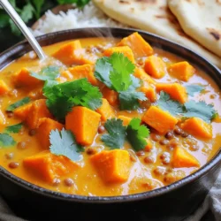 Für das Slow Cooker Süßkartoffel-Linsen-Curry brauche ich einige Hauptzutaten: - 2 mittelgroße Süßkartoffeln, geschält und gewürfelt - 1 Tasse getrocknete grüne oder braune Linsen, gründlich gespült - 1 Dose (400 ml) Kokosmilch - 2 Tassen Gemüsebrühe - 1 große Zwiebel, fein gehackt - 3 Knoblauchzehen, gehackt - 1 Zoll frischer Ingwer, gerieben Diese Zutaten machen das Curry nahrhaft und lecker. Süßkartoffeln geben eine süße Note. Linsen bringen Protein und Ballaststoffe. Die Gewürze machen das Curry besonders lecker. Hier sind die notwendigen Gewürze: - 1 Teelöffel Kreuzkümmelsamen - 1 Teelöffel Kurkuma-Pulver - 1 Teelöffel Currypulver - 1 Teelöffel Korianderpulver - ½ Teelöffel Cayennepfeffer (nach Geschmack anpassen) - Salz nach Geschmack Diese Gewürze bringen Geschmack und Farbe ins Gericht. Sie harmonieren gut mit der Süße der Süßkartoffeln. Für ein komplettes Essen empfehle ich, frische Beilagen zu servieren. Hier einige Ideen: - Frischer Koriander zum Garnieren - Saft von 1 Limette für einen frischen Geschmack - Warmes Naan oder Reis als Beilage Diese Beilagen runden das Curry perfekt ab. Sie bringen zusätzliche Textur und Frische. Zuerst sammeln Sie alle Zutaten. Sie brauchen zwei mittelgroße Süßkartoffeln, eine Tasse Linsen, eine Dose Kokosmilch, zwei Tassen Gemüsebrühe, eine große Zwiebel, drei Knoblauchzehen und ein Stück frischen Ingwer. Schälen Sie die Süßkartoffeln und schneiden Sie sie in kleine Würfel. Lassen Sie die Linsen gründlich spülen, um Schmutz zu entfernen. Hacken Sie die Zwiebel und den Knoblauch fein. Reiben Sie den Ingwer, um den vollen Geschmack zu nutzen. Jetzt kommt der spaßige Teil! Geben Sie die gewürfelten Süßkartoffeln, die Linsen, die Zwiebel, den Knoblauch und den Ingwer in den Slow Cooker. Streuen Sie die Gewürze darüber: Kreuzkümmel, Kurkuma, Curry, Koriander und Cayennepfeffer. Fügen Sie Salz nach Geschmack hinzu. Gießen Sie die Kokosmilch und Gemüsebrühe darüber. Rühren Sie alles gut um, damit sich die Aromen vermischen. Decken Sie den Slow Cooker ab und stellen Sie ihn auf die niedrige Stufe für 6-8 Stunden oder auf die hohe Stufe für 4-5 Stunden. Achten Sie darauf, dass die Süßkartoffeln weich und die Linsen gar sind. Nach dem Garen rühren Sie den Limettensaft unter. Lassen Sie das Curry ein paar Minuten stehen. Probieren Sie es und passen Sie die Würze an. Fügen Sie bei Bedarf mehr Salz oder Limettensaft hinzu, um den Geschmack zu intensivieren. Garnieren Sie das Curry mit frischen Korianderblättern, bevor Sie es servieren. Wenn Sie das Curry zubereiten, vermeiden Sie es, die Linsen nicht zu spülen. Ungewaschene Linsen können Bitterkeit bringen. Achten Sie auch darauf, die Süßkartoffeln gleichmäßig zu würfeln. So garen sie gleichmäßig. Eine häufige Falle ist, zu viel Cayennepfeffer hinzuzufügen. Fangen Sie klein an und testen Sie den Geschmack. Für den besten Geschmack sollten Sie frische Zutaten verwenden. Die Kombination von Zwiebeln, Knoblauch und Ingwer bildet eine starke Basis. Rühren Sie die Gewürze gründlich ein, um ihre Aromen freizusetzen. Lassen Sie das Curry genügend Zeit im Slow Cooker, damit die Aromen gut verschmelzen. Nach dem Kochen fügen Sie den Limettensaft hinzu. Das sorgt für Frische. Schärfe ist subjektiv. Beginnen Sie mit einer kleinen Menge Cayennepfeffer. Probieren Sie das Curry nach dem Garen. Fügen Sie mehr hinzu, wenn Sie es schärfer mögen. Eine gute Idee ist, auch etwas Joghurt oder Sahne zu servieren. Das mildert die Schärfe und macht das Gericht cremiger. {{image_4}} Für mehr Geschmack und Vielfalt können Sie einige Ergänzungen ausprobieren. Fügen Sie zum Beispiel: - 1 Tasse gewürfeltes Gemüse wie Karotten oder Spinat - 1 Dose Kichererbsen, abgetropft und gespült - 1 Esslöffel Erdnussbutter für eine cremige Note Diese Zutaten machen das Curry noch nahrhafter und leckerer. Wenn Sie einen anderen Geschmack wollen, können Sie auch rote Linsen verwenden. Diese kochen schneller und haben eine süßere Note. Wenn Sie spezielle diätetische Bedürfnisse haben, gibt es viele Anpassungen. Für eine glutenfreie Variante verwenden Sie einfach glutenfreie Brühe. Veganer können die Kokosmilch nutzen, um das Gericht pflanzlich zu halten. Wenn Sie eine proteinreiche Variante möchten, können Sie zusätzlich Quinoa oder Hühnchen hinzufügen. Diese Optionen machen das Gericht sättigender und voller Nährstoffe. Nutzen Sie saisonale Zutaten, um frische Aromen zu bringen. Im Frühling könnten Sie Spargel oder Erbsen hinzufügen. Im Herbst sind Kürbis und Rosenkohl tolle Ergänzungen. Im Sommer passen frische Tomaten oder Zucchini gut hinein. Diese Zutaten bringen neue Farben und Geschmäcker in Ihr Curry. Experimentieren Sie mit verschiedenen Kombinationen, um immer wieder neue Geschmäcker zu entdecken. Du kannst Reste des Süßkartoffel-Linsen-Currys einfach aufbewahren. Lass das Curry zuerst auf Raumtemperatur abkühlen. Danach füllst du es in einen luftdichten Behälter. So bleibt es frisch. Du kannst das Curry bis zu vier Tage im Kühlschrank lagern. Achte darauf, dass der Behälter gut verschlossen ist. Das schützt vor Gerüchen und hält den Geschmack. Das Einfrieren ist ebenfalls eine gute Option. Teile das Curry in Portionen auf. Verwende gefriergeeignete Behälter oder Beutel. So kannst du nur die Menge auftauen, die du brauchst. Das Curry hält sich bis zu drei Monate im Gefrierschrank. Achte darauf, das Datum auf dem Behälter zu notieren. So vergisst du nicht, wann du es eingefroren hast. Um das Curry aufzuwärmen, gibt es verschiedene Möglichkeiten. Du kannst es in einem Topf auf dem Herd erhitzen. Achte darauf, es bei mittlerer Hitze zu machen. Rühre gelegentlich um, damit es nicht anbrennt. Alternativ kannst du die Mikrowelle nutzen. Stelle das Curry in eine mikrowellengeeignete Schüssel und decke es ab. Erhitze es in kurzen Intervallen. Überprüfe immer die Temperatur, bevor du es servierst. So bleibt der Geschmack frisch und lecker. Das Kochen im Slow Cooker dauert entweder 6-8 Stunden auf niedrig oder 4-5 Stunden auf hoch. Die Wahl hängt von deiner Zeit ab. Wenn du es langsam machst, werden die Aromen besser. Bei der hohen Einstellung geht es schneller, aber die Textur könnte anders sein. Ja, du kannst verschiedene Linsenarten verwenden. Grüne oder braune Linsen funktionieren am besten. Rote Linsen sind auch möglich, aber sie kochen schneller und werden weicher. Achte darauf, die Garzeit anzupassen, wenn du rote Linsen nimmst. Das Rezept ist bereits vegan, solange du keine tierischen Produkte hinzufügst. Verwende nur die Zutaten aus der Liste. Die Kokosmilch gibt dem Curry eine cremige Textur und einen tollen Geschmack. Du kannst auch mehr Gemüse hinzufügen, um es noch bunter zu machen. Das Curry-Rezept bietet einfache Zutaten und Schritt-für-Schritt-Anleitungen. Sie lernen, frische Beilagen und Gewürze auszuwählen. Außerdem finden Sie Tipps, um Fehler zu vermeiden und den Geschmack zu optimieren. Variationen und Anpassungen an verschiedene Diäten machen das Gericht vielseitig. Schließlich erfahren Sie, wie Sie Reste lagern und aufwärmen. Kochen macht Spaß und mit diesem Rezept wird es einfach. Probieren Sie es aus und genießen Sie jedes Mal das Ergebnis!