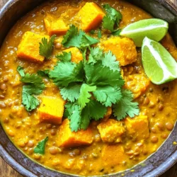 - 1 mittelgroßer Butternusskürbis, geschält und gewürfelt - 1 Tasse rote Linsen, gut abgespült - 1 Dose (400ml) Kokosmilch In meinem Rezept für Slow Cooker Butternusskürbis Dal verwende ich frischen Butternusskürbis. Er bringt eine süße Note und eine cremige Textur. Rote Linsen sind perfekt, da sie schnell garen und viel Protein liefern. Kokosmilch macht das Dal samtig und gibt ihm einen tropischen Geschmack. - 2 Teelöffel Kurkuma-Pulver - 1 Teelöffel Kreuzkümmelsamen - 1 Teelöffel Korianderpulver Die Gewürze bringen Leben in das Dal. Kurkuma gibt eine goldene Farbe und hat viele Gesundheitsvorteile. Kreuzkümmelsamen fügen einen warmen, erdigen Geschmack hinzu. Korianderpulver rundet das Aroma ab und macht das Gericht besonders. - Frischer Koriander, zum Garnieren - Limettenviertel, zum Servieren Frischer Koriander bringt einen frischen Geschmack und sieht toll aus. Limettenviertel sorgen für einen spritzigen Kick, wenn du sie über das Dal drückst. Diese einfachen Garnituren machen das Gericht noch leckerer und bunter. - Butternusskürbis vorbereiten: Nimm einen mittelgroßen Butternusskürbis. Schäle ihn und schneide ihn in gleichmäßige Würfel. So garen die Stücke gleichmäßig. - Zwiebel und Knoblauch schneiden: Hacke eine Zwiebel fein und zerdrücke drei Knoblauchzehen. Diese Zutaten geben deinem Dal viel Geschmack. - Zutaten hinzufügen und würzen: Gib die Kürbiswürfel, die roten Linsen, die gehackte Zwiebel, den zerdrückten Knoblauch und frisch geriebenen Ingwer in deinen Slow Cooker. Streue zwei Teelöffel Kurkuma, einen Teelöffel Kreuzkümmelsamen, einen Teelöffel Korianderpulver und etwas Salz über die Zutaten. Rühre alles gut um, damit sich die Gewürze gleichmäßig verteilen. - Flüssigkeiten einfüllen: Gieße 400 ml Kokosmilch und drei Tassen Gemüsebrühe über die Mischung. Achte darauf, dass alle Zutaten gut mit Flüssigkeit bedeckt sind. - Geeignete Garzeit einstellen: Stelle den Slow Cooker auf die niedrige Stufe für 6-8 Stunden oder auf hohe Stufe für 3-4 Stunden. Die Linsen und der Kürbis sollten weich sein. - Rühren und Servieren: Nach der Garzeit, rühre das Dal gut um und schmecke es ab. Füge nach Belieben mehr Salz hinzu. Schöpfe das Dal in Schalen und garniere es mit frischem Koriander. Serviere Limettenviertel dazu, um den Geschmack zu verstärken. - Die richtige Flüssigkeitsmenge ist wichtig. Für ein cremiges Dal benutze genug Kokosmilch und Gemüsebrühe. Achte darauf, dass die Mischung gut bedeckt ist. Wenn es zu dick wird, füge etwas mehr Brühe hinzu. - Linsen und Kürbis müssen richtig garen. Rote Linsen zerfallen schnell, also warte, bis sie weich sind. Der Kürbis sollte zart, aber nicht matschig sein. Garen im Slow Cooker hilft dabei, die perfekte Textur zu erreichen. - Experimentiere mit zusätzlichen Aromen. Du kannst etwas Curry-Pulver oder Ingwerpulver hinzufügen. So erhältst du neue Geschmäcker, die spannend sind. - Schalotten statt Zwiebeln verwenden ist eine gute Idee. Sie geben dem Dal eine süßere und mildere Note. Das macht das Gericht noch schmackhafter. - Verwendung eines Schnellkochtopfs ist eine schnelle Methode. Du kannst das Dal in etwa 30 Minuten zubereiten. Einfach alle Zutaten hineinlegen und kochen. - Die Herdmethode ist auch möglich. Koche das Dal in einem großen Topf. Achte darauf, regelmäßig umzurühren und die Hitze zu kontrollieren. So bleibt es nicht am Boden kleben. {{image_4}} Um das Dal bunter zu machen, füge Karotten und Süßkartoffeln hinzu. Diese Gemüsesorten geben dem Gericht mehr Textur und Geschmack. Sie sind einfach zuzubereiten und passen gut zu Butternusskürbis. Spinat oder Grünkohl sind auch tolle Optionen, um mehr Nährstoffe reinzubringen. Rühre sie einfach kurz vor dem Servieren ein. So bleiben sie frisch und knackig. Du kannst die Kokosmilch durch Joghurt ersetzen. Das macht das Dal cremig und gibt einen leichten, säuerlichen Geschmack. Kichererbsen sind eine weitere großartige Ergänzung. Sie bringen viel Protein mit und machen das Gericht sättigender. Füge sie einfach zusammen mit den Linsen hinzu. Das sorgt für einen herzhaften Biss. Wenn du mehr Schärfe magst, streue Chili oder Cayennepfeffer hinein. Beginne mit einer kleinen Menge und taste dich langsam an deinen Wunschgrad heran. Für Kinder kannst du das Dal milder machen, indem du die scharfen Zutaten weglässt. So kann jeder das Dal genießen, ohne sich um den Schärfewert sorgen zu müssen. Um dein Butternusskürbis-Dal frisch zu halten, wähle einen luftdichten Behälter. Ein Glasbehälter eignet sich gut, da er keine Chemikalien abgibt. Das Dal bleibt im Kühlschrank etwa 3-5 Tage haltbar. Achte darauf, die Reste schnell abzukühlen, bevor du sie in den Kühlschrank stellst. So vermeidest du Bakterien und erhältst den besten Geschmack. Das Einfrieren ist eine großartige Option, um Reste länger zu bewahren. Teile das Dal in Portionen auf, bevor du es einfrierst. Verwende gefrierfreundliche Behälter oder Beutel. So bleibt die Qualität besser erhalten. Um das Dal aufzutauen, lege es über Nacht in den Kühlschrank. Du kannst es auch in der Mikrowelle aufwärmen. Stelle sicher, dass es beim Erwärmen gleichmäßig heiß wird, um es sicher zu essen. Verwende die Reste deines Dals in Wraps oder Salaten. Das gibt ihnen einen leckeren und nahrhaften Kick. Du kannst auch eine Dal-Suppe daraus machen. Füge einfach mehr Gemüsebrühe hinzu und püriere es für eine cremige Textur. So hast du gleich eine neue Mahlzeit, die schnell geht und gut schmeckt. Das Dal bleibt frisch für etwa 4 bis 5 Tage im Kühlschrank. Bewahre es in einem luftdichten Behälter auf. So bleibt der Geschmack erhalten und das Dal bleibt sicher zu essen. Wenn du sicherstellen möchtest, dass es lange hält, kühle es schnell ab, bevor du es in den Kühlschrank stellst. Ja, dieses Rezept ist bereits vegan, da es keine tierischen Produkte enthält. Du kannst die Kokosmilch verwenden, die reich an Geschmack ist. Wenn du noch mehr Abwechslung möchtest, füge frisches Gemüse wie Spinat oder Grünkohl hinzu. Diese geben zusätzliche Nährstoffe und Farbe. Das Dal schmeckt hervorragend mit Reis oder Naan-Brot. Du kannst auch einen frischen Salat servieren, um etwas Knackiges hinzuzufügen. Ein Joghurt-Dip kann auch gut dazu passen, um die Aromen abzurunden. Versuche, Limettenviertel zu servieren, damit jeder nach Belieben säuern kann. Diese Blogpost hat die wichtigen Zutaten, die Zubereitung und nützliche Tipps für Dal behandelt. Du kannst Butternusskürbis und Linsen nutzen, um ein leckeres Gericht zu zaubern. Denke daran, die Gewürze nach deinem Geschmack anzupassen. Mit frischem Koriander und Limetten bringst du die Aromen gut zur Geltung. Lagere Reste oder verwandle sie kreativ in neue Gerichte. Viel Spaß beim Kochen und Ausprobieren!