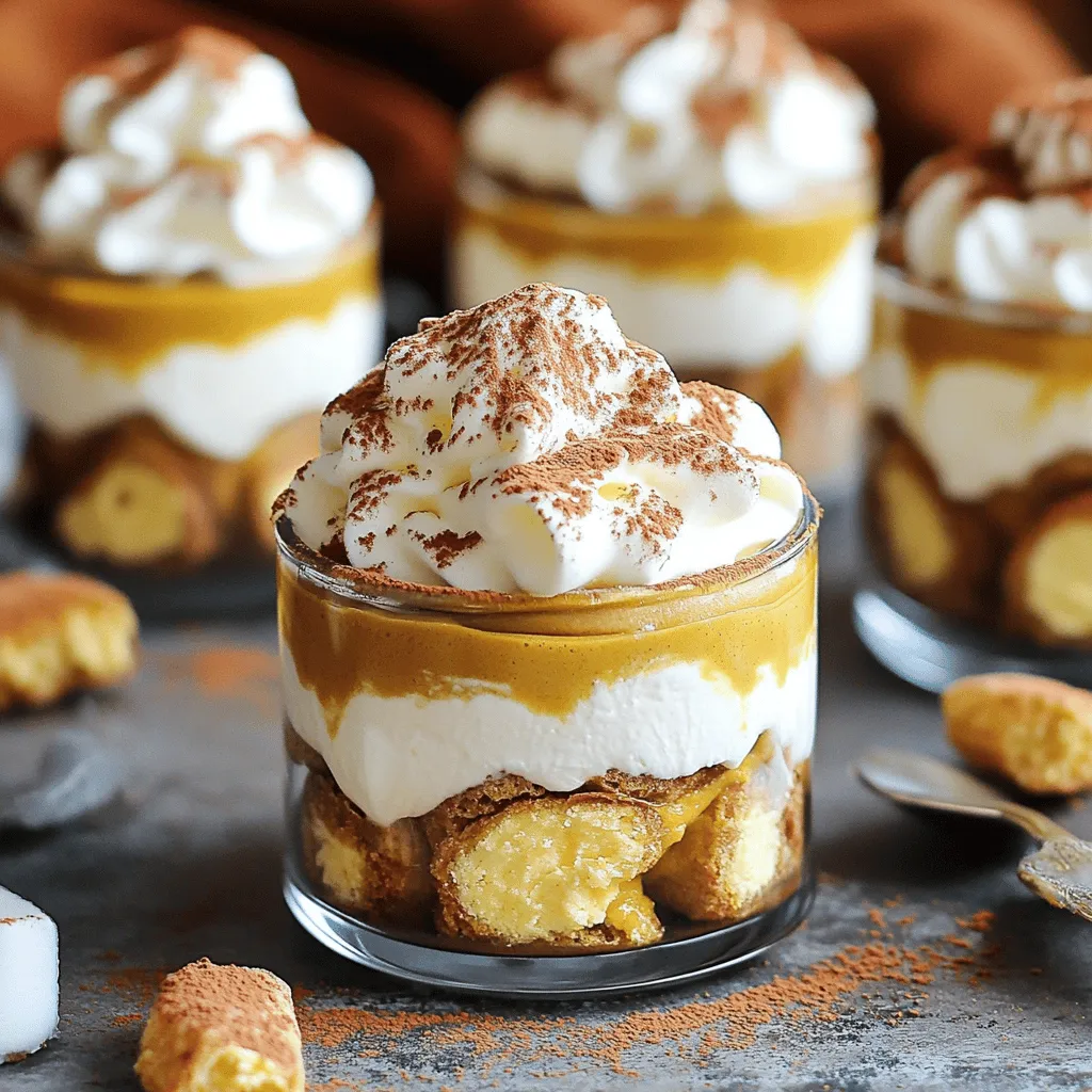 Für die Kürbisgewürz Latte Tiramisu Becher brauchen wir folgende Hauptzutaten: - 250 ml starker, gekühlter Kaffee - 120 g Kürbispüree - 50 g Zucker - 1 Teelöffel Kürbiskuchengewürz - 1 Teelöffel Vanilleextrakt - 250 g Mascarpone-Käse - 250 ml Schlagsahne - 12 Löffelbiskuits Jede Zutat bringt ihren eigenen Geschmack. Der Kaffee bietet die Basis. Das Kürbispüree gibt eine schöne Textur. Zucker sorgt für die Süße, während das Kürbiskuchengewürz die warme, herbstliche Note hinzufügt. Mascarpone und Schlagsahne machen die Creme herrlich cremig. Für eine schöne Garnierung empfehle ich: - Kakaopulver zum Bestäuben - Schlagsahne zum Garnieren (optional) - Zusätzliche Kürbiskuchengewürz zum Dekorieren Diese Zutaten bringen nicht nur Geschmack, sondern auch ein schönes Aussehen. Kakaopulver sorgt für einen schönen Kontrast zur Creme. Die Schlagsahne verleiht ein festliches Gefühl. Qualität ist wichtig. Wähle frisches Kürbispüree und echten Vanilleextrakt. Der Kaffee sollte stark und aromatisch sein. Achte darauf, dass der Mascarpone-Käse gut schmeckt. Gute Löffelbiskuits sind leicht und luftig. Diese kleinen Details machen den großen Unterschied. Achte darauf, alles frisch zu kaufen, um den besten Geschmack zu erzielen. Zuerst bereiten wir die Kürbismischung vor. Nehmen Sie eine Rührschüssel und geben Sie das Kürbispüree hinein. Fügen Sie dann den Zucker, das Kürbiskuchengewürz und den Vanilleextrakt hinzu. Mischen Sie alles gut, bis die Masse glatt und gleichmäßig ist. Diese Mischung bringt den herrlichen Kürbisgeschmack in die Tiramisu-Becher. Nach der Kürbismischung machen wir die Mascarpone-Creme. In einer separaten Schüssel schlagen Sie die Schlagsahne, bis weiche Spitzen entstehen. Seien Sie vorsichtig, dass Sie sie nicht zu lange schlagen. Danach heben Sie die Mascarpone vorsichtig unter die Schlagsahne. Mischen Sie alles, bis es gut vermengt und schön cremig ist. Diese Creme sorgt für eine reichhaltige Textur. Jetzt geht es ans Schichten! Gießen Sie den gekühlten Kaffee in eine flache Schüssel. Sie können nach Belieben einen Esslöffel Zucker hinzufügen. Tauchen Sie jeden Löffelbiskuit kurz in den Kaffee. Achten Sie darauf, dass sie nicht zu weich werden. Beginnen Sie nun mit einer Schicht der getränkten Löffelbiskuits in Ihren Dessertbechern. Fügen Sie eine Schicht der Kürbismischung und dann eine Schicht der Mascarpone-Creme hinzu. Wiederholen Sie diese Schritte, bis die Becher gefüllt sind. Die letzte Schicht sollte die Mascarpone-Creme sein. Lassen Sie die Tiramisu-Becher für mindestens 4 Stunden im Kühlschrank ruhen. Am besten über Nacht, damit die Aromen gut durchziehen. Um die perfekte Konsistenz für dein Kürbisgewürz Latte Tiramisu zu erreichen, ist es wichtig, die Zutaten gut zu vermischen. Beginne mit dem Kürbispüree, Zucker, Gewürzen und Vanilleextrakt. Mische alles in einer Schüssel gründlich. Die Mascarpone sollte zimmerwarm sein, damit sie sich leicht mit der Schlagsahne verbinden lässt. Schlage die Sahne bis sie weiche Spitzen hat, und hebe dann die Mascarpone vorsichtig unter. Dies sorgt für eine luftige und cremige Textur. Die Süße deines Tiramisu kann leicht angepasst werden. Du kannst mehr oder weniger Zucker verwenden, je nach deinem Geschmack. Das Kürbiskuchengewürz gibt dem Dessert seinen Charakter. Wenn du einen stärkeren Gewürzgeschmack möchtest, füge etwas mehr hinzu. Achte darauf, die Mischung vor dem Schichten zu probieren. So kannst du die Süße und den Gewürzgeschmack nach deinem Wunsch anpassen. Die Präsentation ist wichtig für dein Tiramisu. Verwende klare Dessertbecher, um die Schichten sichtbar zu machen. Bestäube die Oberseite mit Kakaopulver kurz vor dem Servieren. Das gibt einen schönen Kontrast. Du kannst auch Schlagsahne oben drauf geben. Eine Prise zusätzliches Kürbiskuchengewürz verleiht ein schönes Finish. Für einen besonderen Touch füge einige Kürbiskerne oder Schokoladenstückchen hinzu. {{image_4}} Für eine vegane Tiramisu-Creme kannst du anstelle von Mascarpone und Schlagsahne Cashewkerne verwenden. Weiche 100 g Cashewkerne über Nacht ein. Püriere sie dann mit 100 ml Kokoscreme und 1 Teelöffel Vanilleextrakt. Süße die Mischung mit Agavendicksaft oder einem anderen pflanzlichen Süßstoff. Diese Creme bleibt cremig und lecker. Wenn du glutenfreie Löffelbiskuits brauchst, suche nach speziellen glutenfreien Löffelbiskuits in Geschäften. Eine andere Option ist, sie selbst zu backen. Verwende dafür eine Mischung aus glutenfreiem Mehl, Eiern, Zucker und Vanille. Diese selbstgemachten Kekse sind frisch und passen gut zum Tiramisu. Du kannst die Aromen in deinem Tiramisu leicht ändern. Füge zum Beispiel Schokoladenstückchen oder Karamellsoße hinzu. Für fruchtige Varianten probiere pürierte Erdbeeren oder Himbeeren zwischen den Schichten aus. Im Winter ist eine Minz- oder Zimtversion auch sehr beliebt. Sei kreativ und finde deinen Lieblingsgeschmack! Bewahre die Kürbisgewürz Latte Tiramisu Becher im Kühlschrank auf. Verwende luftdichte Behälter, um sie frisch zu halten. So bleiben Geschmack und Textur erhalten. Platziere die Becher unbedingt auf einer stabilen Fläche, um ein Umkippen zu vermeiden. Die Tiramisu Becher bleiben frisch für etwa 3 bis 4 Tage im Kühlschrank. Nach dieser Zeit kann die Creme weicher werden. Auch der Geschmack kann sich ändern. Wenn du also die volle Frische genießen möchtest, iss sie eher früher als später. Du kannst die Tiramisu Becher auch einfrieren. Verpacke sie gut in einem gefrierfesten Behälter. Achte darauf, die Becher nicht zu überfüllen, da sich die Creme beim Gefrieren ausdehnt. Die Becher halten sich bis zu 2 Monate im Gefrierfach. Lass sie vor dem Servieren über Nacht im Kühlschrank auftauen. Die Tiramisu-Becher sollten mindestens 4 Stunden im Kühlschrank bleiben. Ich empfehle, sie über Nacht ruhen zu lassen. So vermischen sich die Aromen besser. Der Geschmack wird reicher und die Textur wird angenehm cremig. Ja, du kannst den Kaffee ersetzen. Probiere Milch oder einen anderen Kaffeersatz. Du kannst auch Gewürztees wie Chai verwenden. Achte darauf, dass der Ersatz gut zu Kürbispüree passt, um den Geschmack zu bewahren. Ja, du kannst Löffelbiskuits selbst backen. Es gibt viele einfache Rezepte im Internet. Sie bestehen meist aus Eiern, Zucker und Mehl. Selbstgemachte Biskuits sind frisch und lecker. Sie geben deinem Tiramisu eine besondere Note. Das Kürbisgewürz Latte Tiramisu ist ein toller Genuss. In diesem Beitrag habe ich die wichtigsten Zutaten und Zubereitungsschritte erläutert. Du hast auch wertvolle Tipps für die ideale Konsistenz und Variationen für besondere Ernährungsbedürfnisse erhalten. Denke daran, die Becher richtig aufzubewahren, damit sie frisch bleiben. Probiere die empfohlenen Alternativen aus und finde deinen Lieblingsgeschmack. Tiramisu kann einfach sein, wenn du die richtigen Schritte befolgst. Viel Spaß beim Zubereiten und Genießen dieser Leckerei!