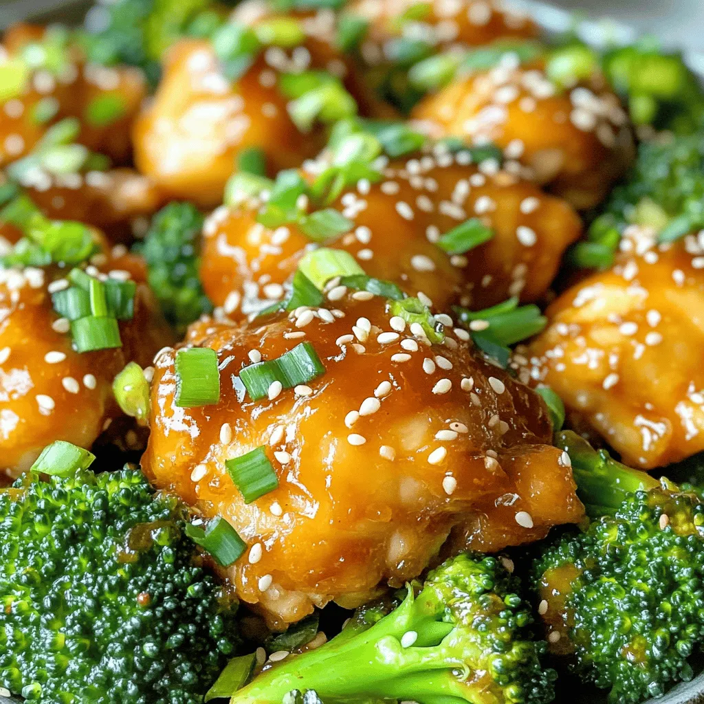 Für ein leckeres General Tso Chicken brauchst du: - 450 g Hähnchenoberschenkel, entbeint und ohne Haut, in mundgerechte Stücke geschnitten - 120 g Speisestärke - 2 Esslöffel Pflanzenöl - 2 Knoblauchzehen, fein gehackt - 2 cm frischer Ingwer, gerieben - 1 Tasse Brokkoliröschen - 2 Frühlingszwiebeln, gehackt - Sesamsamen zum Garnieren Diese Zutaten bilden die Basis deines Gerichts. Das Hähnchen gibt dir die Proteine, während der Brokkoli für Vitamine sorgt. Die Saucen und Gewürze sind entscheidend für den Geschmack: - 3 Esslöffel Sojasauce - 2 Esslöffel Reisessig - 2 Esslöffel Hoisinsauce - 1 Esslöffel Chili-Knoblauch-Sauce (nach Geschmack anpassen) - 1 Esslöffel Zucker Diese Zutaten bringen die perfekte Balance aus süß, sauer und scharf. Die Sojasauce gibt Tiefe, während die Hoisinsauce einen süßen Kick bringt. Frische Zutaten sind der Schlüssel zu einem großartigen Gericht. Achte auf: - Hähnchen: Wähle hellrosa, frisches Hähnchen. Die Haut sollte glatt und glänzend sein. - Brokkoli: Suche nach festen, grünen Röschen ohne Verfärbungen. - Knoblauch und Ingwer: Sie sollten fest und aromatisch sein. Vermeide trockene oder schrumpelige Stücke. Mit frischen Zutaten wird dein General Tso Chicken noch besser. Sie sorgen dafür, dass die Aromen lebendig sind und das Gericht ein Genuss wird. Zuerst bereiten Sie die Hähnchenstücke vor. Schneiden Sie 450 g Hähnchenoberschenkel in mundgerechte Stücke. Dann wenden Sie die Stücke in 120 g Speisestärke. Achten Sie darauf, dass jedes Stück gut bedeckt ist. Klopfen Sie die überschüssige Speisestärke ab. So wird das Hähnchen später schön knusprig. Erhitzen Sie 2 Esslöffel Pflanzenöl in einer großen Pfanne oder einem Wok. Die Hitze sollte mittel bis hoch sein. Fügen Sie die Hähnchenstücke portionsweise hinzu. Braten Sie sie 5-7 Minuten lang an, bis sie goldbraun und durchgegart sind. Nehmen Sie die Hähnchenstücke heraus und legen Sie sie beiseite. In derselben Pfanne fügen Sie 2 fein gehackte Knoblauchzehen und 2 cm geriebenen Ingwer hinzu. Braten Sie diese für etwa 30 Sekunden an, bis sie aromatisch sind. Geben Sie dann eine Tasse Brokkoliröschen dazu. Sautieren Sie das Gemüse für 2-3 Minuten, bis es zart, aber knackig ist. In einer separaten Schüssel mischen Sie 3 Esslöffel Sojasauce, 2 Esslöffel Reisessig, 2 Esslöffel Hoisinsauce, 1 Esslöffel Chili-Knoblauch-Sauce und 1 Esslöffel Zucker. Gießen Sie die Sauce über das Gemüse und rühren Sie gut um. Geben Sie die frittierten Hähnchenstücke zurück in die Pfanne. Vermengen Sie alles gut, sodass das Hähnchen die Sauce aufnimmt. Kochen Sie 2-3 Minuten weiter, bis alles heiß ist. Garnieren Sie das Gericht mit 2 gehackten Frühlingszwiebeln und Sesamsamen. Bei der Zubereitung von General Tso Chicken gibt es einige typische Fehler, die man vermeiden sollte. - Hähnchen nicht richtig panieren: Achte darauf, dass das Hähnchen gleichmäßig mit Speisestärke bedeckt ist. Überflüssige Stärke abklopfen, um eine gute Textur zu erhalten. - Hitze nicht richtig einstellen: Koche das Hähnchen bei mittlerer bis hoher Hitze. Zu niedrige Hitze macht es zäh. - Gemüse zu lange garen: Brokkoli sollte knackig bleiben. Sautiere ihn nur kurz, damit er frisch und farbenfroh bleibt. Das Rezept lässt sich leicht anpassen. - Fleischwahl: Statt Hähnchen kannst du auch Tofu oder Garnelen verwenden. - Gemüse: Füge verschiedene Gemüsesorten hinzu, wie Paprika oder Zucchini, um mehr Farbe und Nährstoffe zu erhalten. - Würze: Für einen extra Kick, füge mehr Chili-Knoblauch-Sauce hinzu oder verwende frische Chilis. General Tso Chicken schmeckt am besten mit passenden Beilagen. - Reis: Gedämpfter Reis ist die klassische Wahl. Er nimmt die Sauce gut auf. - Nudeln: Gebratene Nudeln sind eine leckere Alternative. - Salat: Ein frischer Gurkensalat sorgt für einen schönen Kontrast. Experimentiere mit diesen Tipps und finde deine perfekte Kombination! {{image_4}} Für eine vegetarische oder vegane Version von General Tso Chicken können Sie Tofu verwenden. Wählen Sie festen Tofu und schneiden Sie ihn in Würfel. Marinieren Sie den Tofu in Sojasauce und etwas Ingwer. Dann wenden Sie ihn in Speisestärke. Frittieren Sie ihn wie im Rezept beschrieben. Der Tofu nimmt die Aromen gut auf und wird knusprig. General Tso Chicken hat viele regionale Variationen. In einigen Gegenden verwenden die Köche andere Gemüsesorten oder Saucen. Manchmal fügen sie auch Nüsse hinzu, um mehr Textur zu bieten. In anderen Regionen kann das Gericht süßer oder schärfer sein. Probieren Sie verschiedene Varianten, um Ihren Favoriten zu finden. Das Hinzufügen von mehr Gemüse macht das Gericht bunter und gesünder. Brokkoli ist klassisch, aber Sie können auch Paprika, Karotten oder Zucchini verwenden. Diese Gemüse geben nicht nur Farbe, sondern auch Geschmack. Sautieren Sie das Gemüse kurz, um es knackig zu halten. So bleibt es frisch und knackig in der Mischung. Um übriggebliebenes General Tso Chicken frisch zu halten, sollten Sie es in einen luftdichten Behälter geben. Lassen Sie das Gericht auf Raumtemperatur abkühlen, bevor Sie es abdecken. So bleibt der Geschmack erhalten. Achten Sie darauf, dass kein Wasser im Behälter ist, da dies die Textur beeinträchtigen kann. Wenn Sie das Hähnchen wieder aufwärmen, nutzen Sie eine Pfanne. Erhitzen Sie das Hähnchen bei mittlerer Hitze. Fügen Sie ein wenig Wasser oder Brühe hinzu, um es saftig zu halten. Decken Sie die Pfanne ab, um die Wärme zu halten. Rühren Sie das Gericht gelegentlich, damit es gleichmäßig warm wird. Vermeiden Sie die Mikrowelle, da sie das Hähnchen trocken machen kann. Im Kühlschrank hält sich General Tso Chicken bis zu drei Tage. Stellen Sie sicher, dass der Behälter gut verschlossen ist. Im Gefrierschrank können Sie es bis zu drei Monate lagern. Achten Sie darauf, das Hähnchen gut einzupacken, um Gefrierbrand zu vermeiden. Zum Auftauen legen Sie das Hähnchen einfach über Nacht in den Kühlschrank. General Tso Chicken stammt aus der chinesischen Küche. Es hat seine Wurzeln in der Provinz Hunan. Der Name kommt von einem General namens Tso, der im 19. Jahrhundert lebte. In den USA wurde das Gericht populär in den 1970er Jahren. Viele Menschen lieben es wegen seines süßen und würzigen Geschmacks. Das hängt von der Zubereitung ab. Das Grundrezept ist nicht sehr scharf. Wenn du mehr Schärfe magst, kannst du die Chili-Knoblauch-Sauce erhöhen. Probiere es aus und passe die Schärfe nach deinem Geschmack an. So kannst du die perfekte Balance finden. Du kannst das Rezept ganz einfach anpassen. Hier sind einige Ideen: - Gemüse hinzufügen: Brokkoli ist toll, aber du kannst auch Paprika oder Karotten nehmen. - Protein ändern: Statt Hähnchen kannst du Tofu oder Garnelen verwenden. - Saucen variieren: Experimentiere mit anderen Saucen wie Teriyaki oder süß-sauer. Diese Anpassungen machen das Gericht einzigartig und spannend. In diesem Artikel haben wir die wichtigsten Zutaten für General Tso Chicken entdeckt. Du hast erfahren, wie man die Hähnchenstücke perfekt vorbereitet und frittieren kann. Wir haben die Sauce, die Gewürze und Tipps für frische Zutaten behandelt. Die Tipps und Tricks helfen dir, häufige Fehler zu vermeiden. Denke auch an die vielen Variationen und die Aufbewahrungsinformationen, die dir das Gericht erleichtern. General Tso Chicken ist mehr als nur ein Rezept – es ist ein Erlebnis. Viel Spaß beim Kochen!