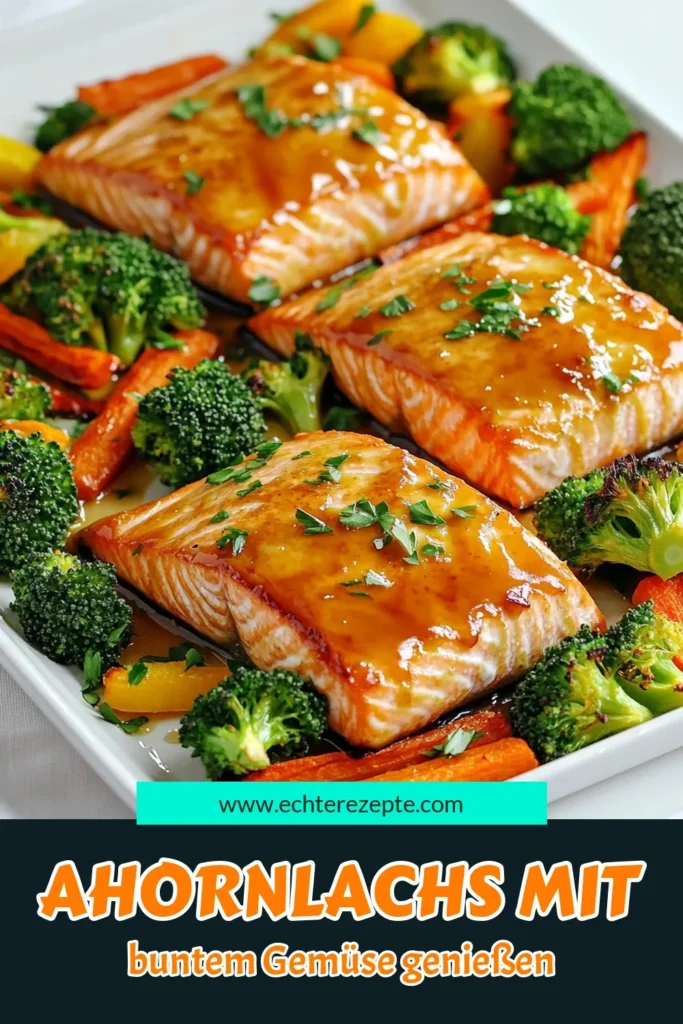 Genießen Sie ein köstliches und gesundes Abendessen mit dieser Blech-Pfanne mit Ahornsirup-glasiertem Lachs und Gemüse. In nur 30 Minuten bereiten Sie saftigen Lachs und zartes Gemüse zu, die mit einer süßen Glasur verfeinert werden. Perfekt für jede Gelegenheit! Klicken Sie hier, um die vollständigen Schritte und mehr Tipps für Ihre Küche zu entdecken. #Lachsrezepte #GesundeErnährung #SchnelleKüche #Ahornsirupgerichte
