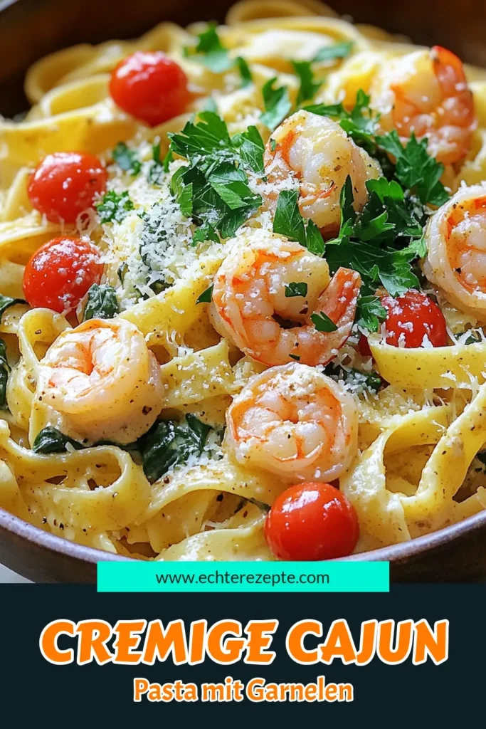 Entdecke die köstliche Cremige Cajun Garnelen-Pasta, die in nur 30 Minuten zubereitet ist! Diese einfache Rezeptidee vereint zarte Garnelen, würzige Cajun-Gewürze und cremige Sauce für ein unvergessliches Geschmackserlebnis. Perfekt für ein schnelles Abendessen oder besondere Anlässe, dieses Gericht wird deine Gäste begeistern! Klicke jetzt, um das vollständige Rezept zu erkunden! #GarnelenPasta #CajunRezepte #SchnelleGerichte #PastaLiebe