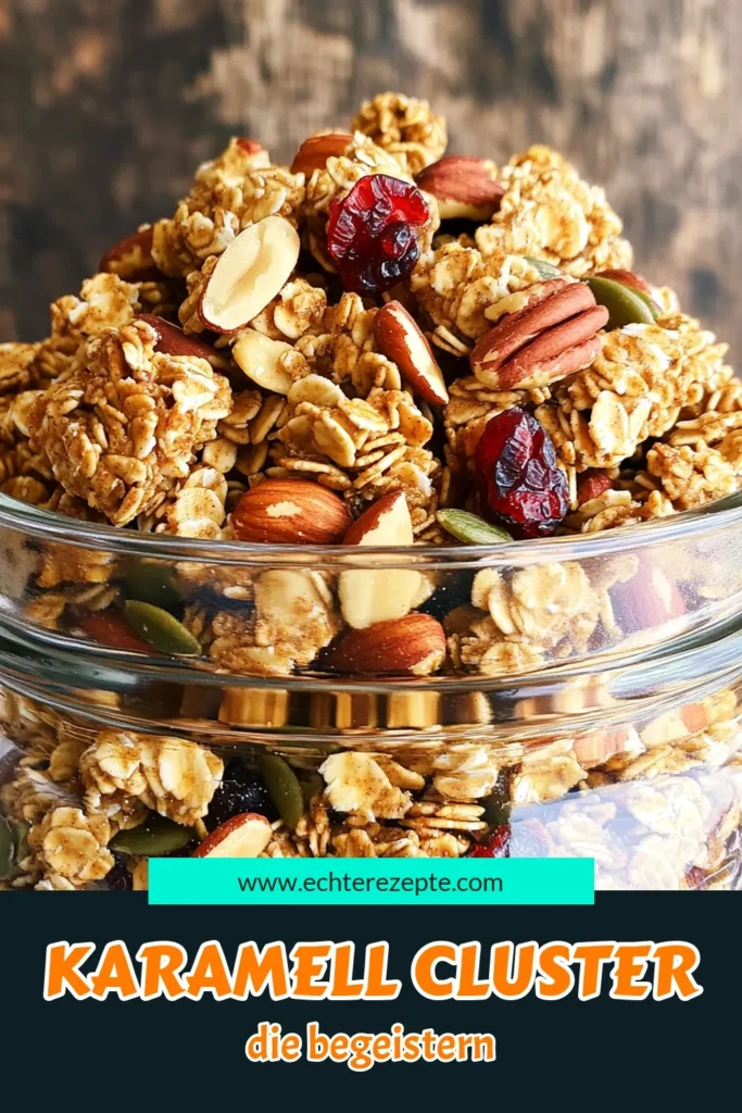 Entdecken Sie das perfekte Rezept für karamellisierte Pekan-Nuss-Granola-Cluster! Mit knusprigen Haferflocken, nussigen Pekannüssen und einem Hauch von Zimt sind diese Cluster nicht nur köstlich, sondern auch einfach zuzubereiten. Ideal für einen gesunden Snack oder ein schnelles Frühstück. Klicken Sie durch, um die vollständige Anleitung zu erhalten und Ihr Frühstück zu verzaubern! #Granola #GesunderSnack #Pekannüsse #Frühstücksideen