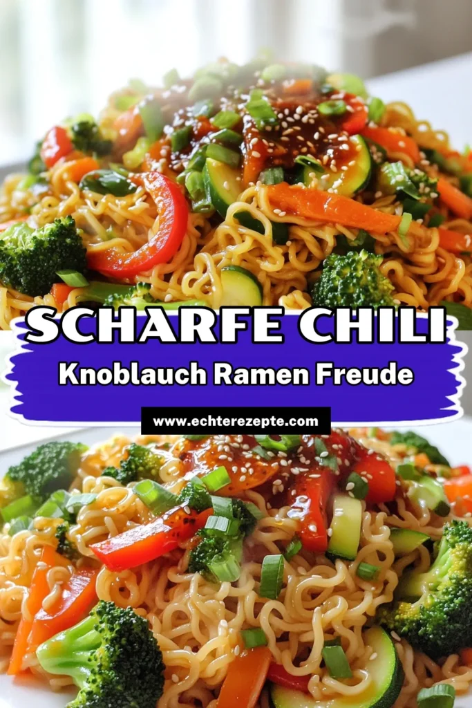 Entdecken Sie das perfekte Rezept für Chili Garlic Ramen Stir Fry! Diese köstliche Kombination aus Ramen-Nudeln, frischem Gemüse und einer würzigen Sojasauce bringt jeden zum Schlemmen. In nur 25 Minuten zubereitet, ist es ideal für ein schnelles Abendessen oder eine gesunde Mahlzeit. Lassen Sie sich von unseren einfachen Schritten inspirieren und bringen Sie Würze in Ihre Küche! Klicken Sie jetzt, um das vollständige Rezept zu sehen. #RamenRezept #ChiliGarlic #SchnelleGerichte #VeggieLove