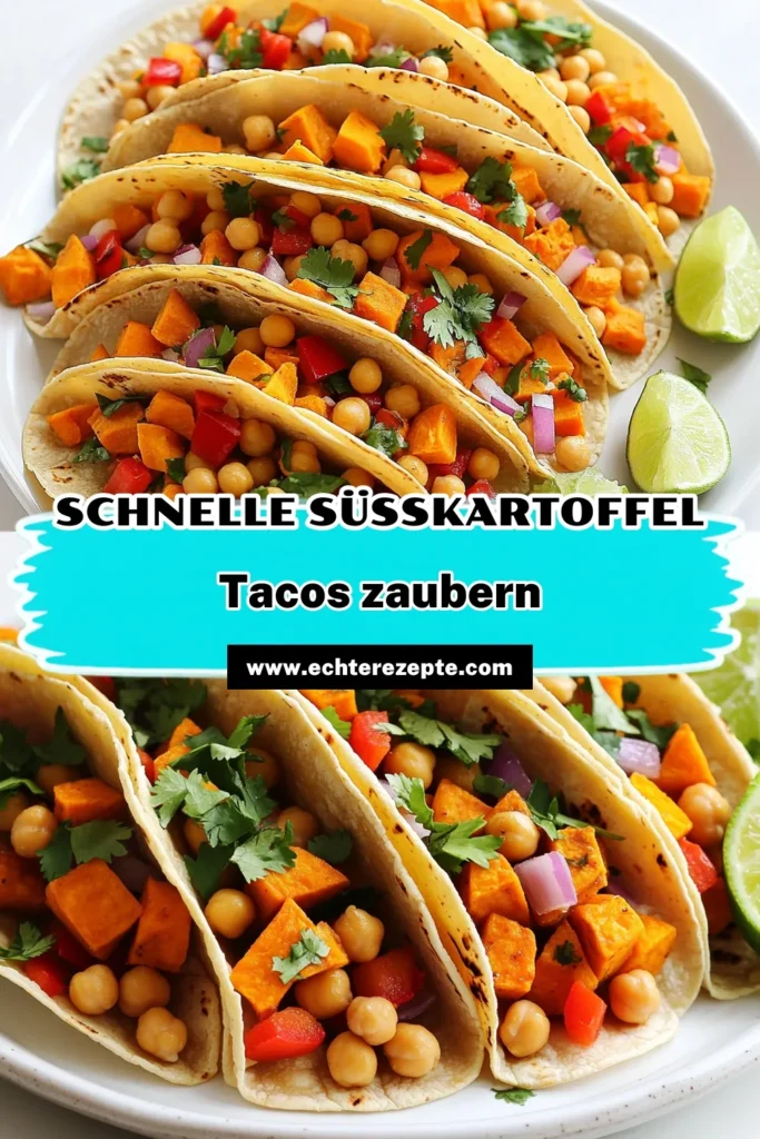 Entdecken Sie das köstliche Rezept für Blechpfanne Süßkartoffel-Kichererbsen-Tacos, das einfach zuzubereiten ist! Mit nur wenigen Zutaten zaubern Sie ein gesundes und schmackhaftes Gericht in nur 40 Minuten. Diese tacos sind perfekt für eine schnelle Mahlzeit und voller Geschmack. Lassen Sie sich inspirieren und genießen Sie die Aromen von Süßkartoffeln, Kichererbsen und frischen Kräutern. Klicken Sie hier, um die vollständige Anleitung zu lesen! #SüßkartoffelTacos #Vegetarisch #GesundeRezepte #EssenLiebe