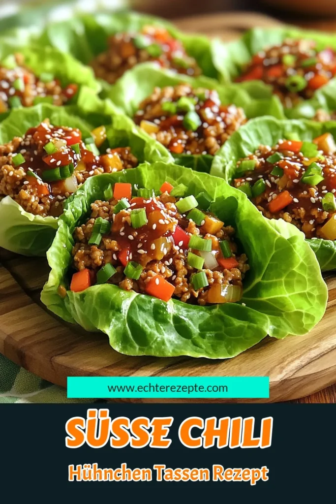 Entdecke das perfekte Rezept für Süße Chili-Hühnchen-Lettucetassen, das Genuss und Gesundheit vereint! Dieses einfache und leckere Gericht ist ideal für ein schnelles Abendessen oder eine gesunde Snack-Option. Mit zartem Hühnchen, frischem Gemüse und einer köstlichen Süß-Chili-Sauce ist es nicht nur ein Hingucker, sondern auch voller Geschmack. Klicke jetzt, um die Schritt-für-Schritt-Anleitung und weitere Präsentationstipps zu entdecken!