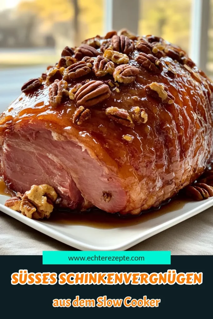 Genieße das Beste aus beiden Welten mit diesem köstlichen Rezept für Süß & Herzhaftes mit Ahornsirup glasiertem Schinken. Dieser saftige Schinken, perfekt gewürzt mit einer aromatischen Glasur aus Ahornsirup und Gewürzen, ist einfach zuzubereiten und macht jedes Festessen unvergesslich. Klicke jetzt, um die Schritt-für-Schritt-Anleitung und weitere Tipps zu entdecken! #Ahornsirup #Schinkenrezept #Festtagsessen #SlowCooker