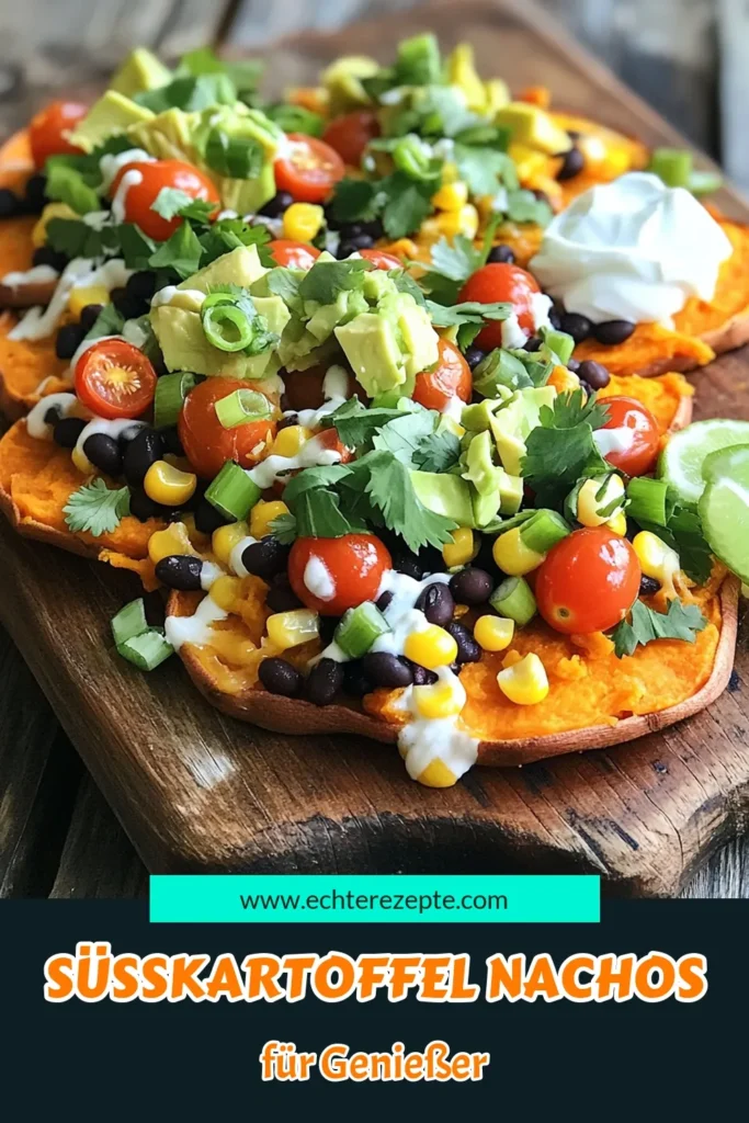 Entdecken Sie unser unvergleichliches Rezept für Ladene Süßkartoffel-Nachos, das ideal für Ihre nächste Party oder einen gemütlichen Filmabend ist! Diese köstlichen Nachos sind mit einer Vielzahl von Zutaten geschichtet, darunter schwarze Bohnen, frische Kirschtomaten und geschmolzener Käse. Lassen Sie sich von der Einfachheit und dem Geschmack begeistern! Klicken Sie jetzt, um das vollständige Rezept zu erkunden und Ihre Gäste zu beeindrucken! #Süßkartoffeln #Nachos #Partyessen #gesundessen