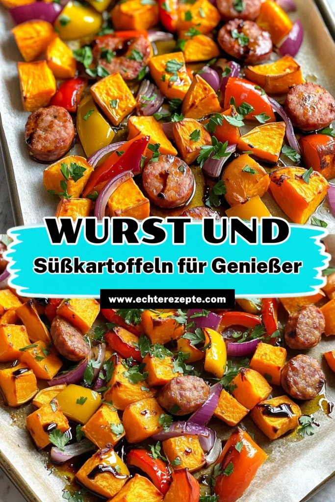 Entdecke die köstliche Welt der herzhaften Blechpfanne mit Balsamico-Wurst und Süßkartoffeln! Dieses einfache Rezept vereint geräucherte Wurst, zarte Süßkartoffeln und bunte Paprika, perfekt gewürzt und im Ofen gebacken. Ideal für ein schnelles Abendessen oder ein geselliges Essen mit Freunden. Klicke jetzt und hole dir die Schritt-für-Schritt-Anleitung, um dieses köstliche Gericht selbst zuzubereiten!