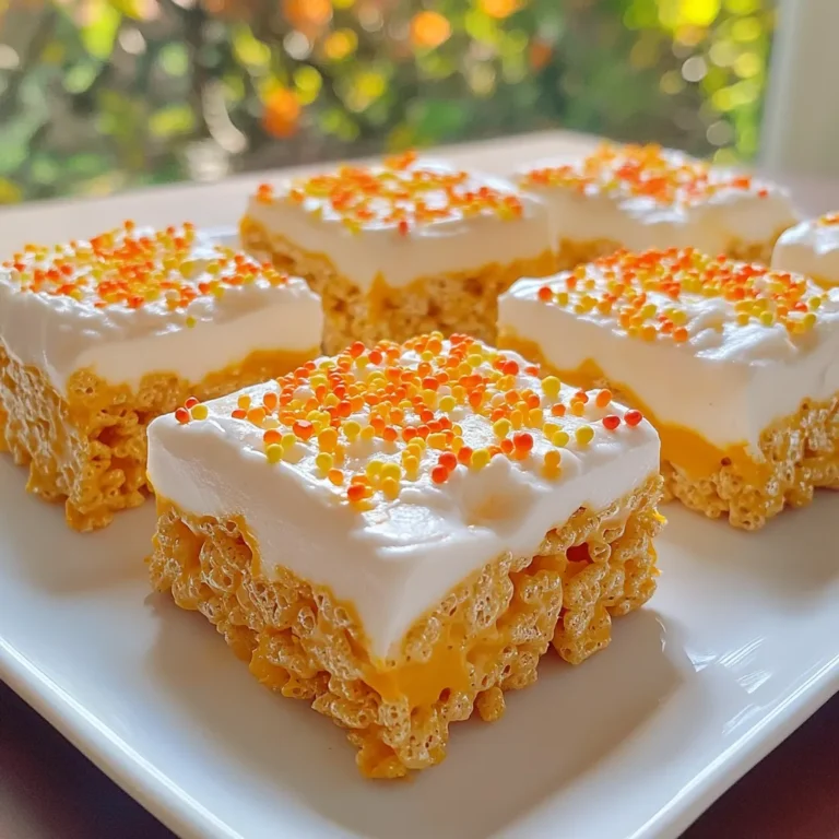 Für diese leckeren Treats brauchst du: - 4 Tassen Rice Krispies-Cerealien - 3 Esslöffel ungesalzene Butter - 1 Packung (10 oz) Mini-Marshmallows - 1 Teelöffel Vanilleextrakt - 1 Teelöffel Kürbiskuchengewürz - 1 Tasse Kürbispüree - Eine Prise Salz Diese Zutaten sind die Basis für die süßen, knusprigen Leckereien. Das Kürbispüree und das Gewürz geben den Treats ihren besonderen Geschmack. Du kannst auch diese Zutaten verwenden: - Optional: Orange und gelbe Streusel zur Dekoration Die Streusel sorgen für einen festlichen Look. Sie bringen Farbe und Spaß in deine Treats. Um deine Kürbis Rice Krispie Treats besonders zu machen, kannst du Folgendes probieren: - Verwende essbare Glitzer oder Schokolade - Schneide die Treats in Halloween-Formen - Füge kleine Schokoladenstückchen hinzu Diese Dekorationsideen machen deine Treats nicht nur schöner, sondern auch noch köstlicher! Um diese Kürbis Rice Krispie Treats zu machen, schmelzen Sie zuerst die Butter. Nehmen Sie einen großen Topf und stellen Sie ihn auf niedrige Hitze. Geben Sie die Butter hinein und lassen Sie sie schmelzen. Dann fügen Sie die Mini-Marshmallows hinzu. Rühren Sie die Mischung so lange, bis die Marshmallows geschmolzen sind und alles schön glatt ist. Dann nehmen Sie den Topf vom Herd. Mischen Sie den Vanilleextrakt und das Kürbiskuchengewürz unter. Diese Zutaten geben den Treats einen tollen Geschmack. Jetzt ist es Zeit für das Kürbispüree. Geben Sie es in die Marshmallow-Mischung und rühren Sie gut um, bis keine Klumpen mehr da sind. Jetzt kommen die Rice Krispies ins Spiel. Fügen Sie diese nach und nach hinzu. Verwenden Sie einen Spatel oder Ihre leicht gefetteten Hände. So sorgen Sie dafür, dass alle Cerealien gut mit der Mischung bedeckt sind. Legen Sie eine 9x9 Zoll große Backform mit Backpapier aus. Gießen Sie die Mischung in die Form. Drücken Sie mit dem Spatel oder Ihren Händen fest, um eine gleichmäßige Schicht zu erhalten. Optional können Sie die Treats mit orangefarbenen und gelben Streuseln dekorieren. Lassen Sie die Leckereien für mindestens 30 Minuten abkühlen. Schneiden Sie sie dann in Quadrate oder Rechtecke. Beim Schmelzen der Marshmallows ist Geduld wichtig. Arbeiten Sie bei niedriger Hitze. Hohe Hitze kann die Marshmallows verbrennen. Rühren Sie ständig, um eine gleichmäßige Mischung zu erhalten. Wenn die Marshmallows zu klumpig sind, fügen Sie einen kleinen Spritzer Wasser hinzu. Das hilft, sie geschmeidiger zu machen. Um die Rice Krispies gleichmäßig zu verteilen, fügen Sie sie schrittweise hinzu. Rühren Sie vorsichtig, damit die Mischung nicht klumpt. Ein Spatel ist dafür ideal. Wenn Sie Ihre Hände verwenden, fetten Sie sie leicht ein. So bleibt die Mischung nicht kleben. Achten Sie darauf, dass alle Rice Krispies gut mit der Marshmallow-Mischung bedeckt sind. Um die perfekte Konsistenz für Kürbis Rice Krispie Treats zu erreichen, gibt es einige einfache Tipps. Achte darauf, die Butter bei niedriger Hitze zu schmelzen. Das verhindert, dass sie verbrennt. Wenn du die Marshmallows hinzufügst, rühre sie langsam unter die geschmolzene Butter. Warte, bis sie vollständig geschmolzen sind, bevor du weitermachst. Füge das Kürbispüree gut ein, damit alles schön cremig wird. Ein häufiger Fehler ist, die Mischung zu stark zu rühren, nachdem du die Rice Krispies hinzufügst. Das kann dazu führen, dass die Treats hart werden. Rühre sanft und nur so lange, bis alle Cerealien bedeckt sind. Ein weiterer Fehler ist, die Mischung nicht fest genug in die Backform zu drücken. Wenn du die Mischung nicht gut andrückst, zerfallen die Treats leicht. Um die Treats frisch zu halten, lege sie in einen luftdichten Behälter. Sie bleiben so bis zu einer Woche haltbar. Wenn du sie im Kühlschrank aufbewahrst, werden sie etwas fester. Du kannst die Treats auch einfrieren. Wickele sie dafür gut in Frischhaltefolie ein. So bleiben sie bis zu drei Monate frisch. {{image_4}} Du kannst die Kürbis Rice Krispie Treats leicht ändern. Probiere einen Schokoladengeschmack. Füge einfach Kakaopulver hinzu, während du die Marshmallows schmilzt. Du kannst auch Erdnussbutter verwenden. Mische sie mit der geschmolzenen Butter. So erhältst du einen nussigen Geschmack, der gut zu Kürbis passt. Rice Krispies sind toll, aber du kannst auch andere Cerealien nutzen. Wie wäre es mit Cornflakes? Sie geben einen knusprigen Biss. Oder du probierst Puffreis für eine andere Textur. Misch verschiedene Cerealien, um spannende neue Geschmäcker zu schaffen. Für Schokoladenliebhaber gibt es viele Möglichkeiten. Füge Schokoladenstückchen hinzu, während du die Rice Krispies unterhebst. Du kannst auch Kakaopulver nutzen. Mische es mit dem Kürbispüree für einen leckeren Schokoladen-Kürbis-Mix. Wenn du Schokoladenüberzug magst, tauche die Treats nach dem Schneiden in Schokolade. So werden die Treats noch schokoladiger und leckerer. Um die Kürbis Rice Krispie Treats frisch zu halten, ist die richtige Lagerung wichtig. Bewahren Sie die Treats in einem luftdichten Behälter auf. So verhindern Sie, dass sie hart werden oder ihren Geschmack verlieren. Lagern Sie sie an einem kühlen, trockenen Ort. Vermeiden Sie direkte Sonneneinstrahlung und Feuchtigkeit. Wenn Sie die Treats länger aufbewahren möchten, können Sie sie im Kühlschrank lagern. Wickeln Sie sie gut in Frischhaltefolie ein, bevor Sie sie in einen Behälter legen. So bleiben sie frisch und weich. Der Kühlschrank kann die Treats etwas fester machen. Lassen Sie sie einfach vor dem Essen bei Raumtemperatur stehen, damit sie wieder weich werden. Das Einfrieren ist eine großartige Möglichkeit, um die Treats länger haltbar zu machen. Schneiden Sie die Treats in Stücke und wickeln Sie jedes Stück in Frischhaltefolie. Legen Sie die eingewickelten Stücke in einen gefrierfesten Beutel oder Behälter. So bleiben die Treats bis zu drei Monate frisch. Zum Auftauen legen Sie die gefrorenen Treats einfach für einige Stunden in den Kühlschrank oder lassen sie bei Raumtemperatur auftauen. Kürbis Rice Krispie Treats bleiben frisch, wenn man sie richtig lagert. Bewahre sie in einem luftdichten Behälter auf. So bleiben sie für etwa eine Woche lecker. Wenn du sie länger aufbewahren möchtest, kannst du sie auch einfrieren. In einem gefrierfesten Behälter halten sie bis zu drei Monate. Ja, du kannst die Treats vegan machen! Ersetze die ungesalzene Butter durch vegane Butter oder Kokosöl. Achte darauf, dass du auch vegane Mini-Marshmallows verwendest. Diese sind jetzt in vielen Supermärkten erhältlich. So kannst du den Geschmack genießen, ohne tierische Produkte zu verwenden. Ja, du kannst einige Zutaten ersetzen. Wenn du keine Rice Krispies hast, probiere Puffreis oder andere Cerealien. Für mehr Geschmack kannst du auch andere Gewürze verwenden, wie Zimt oder Muskatnuss. Experimentiere mit den Zutaten, um deinen eigenen Twist auf die Treats zu finden! In diesem Artikel haben wir die besten Zutaten und die Schritt-für-Schritt-Anleitung für Kürbis Rice Krispie Treats behandelt. Wir haben Tipps für die perfekte Konsistenz und Lagerung gegeben. Variationen zeigen, wie man mit Geschmäckern spielt. Jetzt, da du alles weißt, kannst du diese leckeren Treats einfach zubereiten. Sie sind eine großartige süße Überraschung! Lass deiner Kreativität freien Lauf und genieße jedes Stück.