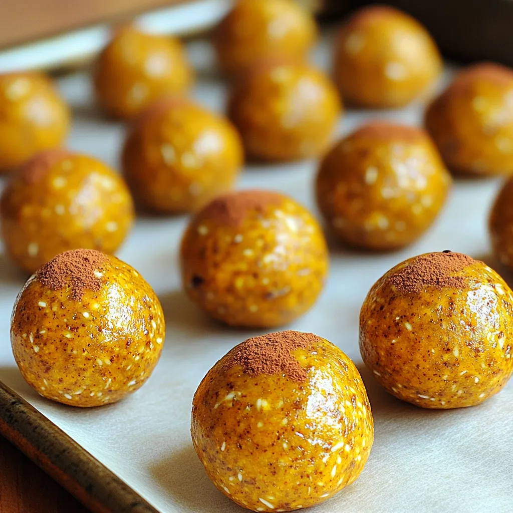 Die Hauptzutaten machen diese Bällchen lecker und nahrhaft. Du brauchst: - 1 Tasse Haferflocken - 1/2 Tasse Kürbispüree aus der Dose - 1/2 Tasse Mandeldicksaft oder einen Nussaufstrich - 1/4 Tasse Honig oder Ahornsirup - 1/4 Tasse gemahlene Leinsamen - 1 Teelöffel Kürbiskuchengewürz - 1/2 Teelöffel Vanilleextrakt - 1/4 Tasse kleine Zartbitterschokoladenstückchen (optional) - eine Prise Salz Diese Zutaten bieten eine schöne Mischung aus Aromen und Nährstoffen. Haferflocken geben dir Energie, während Kürbispüree für eine feuchte Textur sorgt. Wenn du keinen Honig oder Ahornsirup verwenden willst, gibt es Alternativen. Du kannst Agavendicksaft oder Kokosblütenzucker nehmen. Diese Süßungsmittel bieten auch einen besonderen Geschmack. Experimentiere mit verschiedenen Süßungsmitteln, um deinen Favoriten zu finden. Für noch mehr Geschmack kannst du einige Extras hinzufügen. Überlege, Walnüsse oder Mandeln zu zerhacken und in die Mischung zu geben. Datteln oder Trockenfrüchte sind ebenfalls großartig für zusätzliche Süße. Du kannst auch mehr Gewürze wie Zimt oder Ingwer hinzufügen. So machst du die Bällchen noch interessanter und schmackhafter. Um die Kürbisgewürz-Energie-Bällchen zu machen, beginne mit einer großen Rührschüssel. Gib die Haferflocken, das Kürbispüree, den Mandeldicksaft und den Honig oder Ahornsirup hinein. Rühre mit einem Löffel oder einer Gabel. Mische alles gut, bis eine dicke und klebrige Masse entsteht. Das ist der Schlüssel zu guten Bällchen. Jetzt füge die gemahlenen Leinsamen, das Kürbiskuchengewürz, den Vanilleextrakt und eine Prise Salz hinzu. Rühre nochmals gründlich um. Wenn du magst, kannst du die Zartbitterschokoladenstückchen dazugeben. Nimm eine kleine Menge der Mischung in deine Hände. Forme damit Bällchen, die etwa 2,5 cm groß sind. Achte darauf, dass sie gleichmäßig und fest sind. Lege die geformten Bällchen auf ein mit Backpapier belegtes Blech. Es ist wichtig, dass sie genug Platz haben. So kleben sie nicht zusammen. Nachdem du alle Bällchen geformt hast, stelle das Blech für mindestens 30 Minuten in den Kühlschrank. Das Kühlen hilft den Bällchen, fest zu werden. So bleiben sie in Form und schmecken besser. Bewahre die Energie-Bällchen in einem luftdichten Behälter im Kühlschrank auf. Sie halten sich bis zu einer Woche. Wenn du sie länger aufbewahren möchtest, friere sie einfach ein. Du kannst das Rezept leicht anpassen. Zum Beispiel, tausche den Honig gegen Agavendicksaft. Für eine nussige Note, füge gehackte Nüsse hinzu. Möchtest du es schokoladiger? Erhöhe die Zartbitterschokoladenstückchen. Auch die Gewürze sind flexibel. Nutze mehr Zimt oder füge Muskatnuss hinzu, um den Geschmack zu ändern. Die Mischung kann klebrig sein. Um das zu vermeiden, feuchte deine Hände an, bevor du die Bällchen formst. Ein Spritzer Wasser oder Öl hilft auch. Halte die Schüssel und Utensilien leicht ölig, damit alles gut zusammenkommt. Wenn die Mischung zu klebrig ist, füge mehr Haferflocken hinzu. Nutze eine große Rührschüssel, um die Mischung gut zu vermengen. Ein Holzlöffel oder eine Gabel ist ideal für das Mischen. Wenn du die Bällchen formst, benutze einen Esslöffel, um gleichmäßige Portionen zu bekommen. Ein Backblech mit Backpapier macht das Abstellen der Bällchen einfach und sauber. {{image_4}} Wenn du Lust auf Abwechslung hast, probiere verschiedene Geschmacksrichtungen. Du kannst zum Beispiel Erdnussbutter statt Mandeldicksaft verwenden. Das verleiht den Bällchen einen nussigen Kick. Verwende für einen fruchtigen Geschmack auch Apfelmus oder reife Bananen. Diese Optionen sind lecker und gesund. Um die Energie-Bällchen vegan zu machen, ersetze Honig durch Agavendicksaft oder Ahornsirup. Diese Süßungsmittel sind pflanzlich und bieten eine tolle Süße. Wenn du glutenfreie Haferflocken verwendest, sind die Bällchen auch glutenfrei. Achte darauf, alle Zutaten auf die glutenfreie Liste zu prüfen, um sicher zu sein. Nüsse und Trockenfrüchte bringen mehr Textur und Geschmack in die Bällchen. Du kannst Mandeln, Walnüsse oder Cashewnüsse grob hacken und hinzufügen. Trockenfrüchte wie Cranberries oder Rosinen geben süße, fruchtige Noten. Diese Zutaten machen die Bällchen noch nahrhafter und sorgen für mehr Energie. Bewahre deine Kürbisgewürz-Energie-Bällchen im Kühlschrank auf. Sie bleiben bis zu einer Woche frisch. Nutze dafür einen luftdichten Behälter. So verhindern wir, dass sie austrocknen oder Gerüche annehmen. Ich empfehle, die Bällchen in kleinen Portionen zu lagern. So hast du immer einen schnellen Snack zur Hand. Wenn du die Bällchen länger aufbewahren möchtest, friere sie ein. Das geht ganz einfach. Lege die Bällchen auf ein Backblech und friere sie für etwa zwei Stunden ein. Danach kannst du sie in einen luftdichten Behälter oder einen Gefrierbeutel umfüllen. So bleiben sie bis zu drei Monate haltbar. Zum Verzehr kannst du sie einfach über Nacht im Kühlschrank auftauen. Luftdichte Behälter sind der Schlüssel zu frischen Bällchen. Sie halten die Feuchtigkeit drinnen und die Luft draußen. Achte darauf, dass der Behälter sauber und trocken ist, bevor du die Bällchen hineinlegst. Ich empfehle, die Behälter mit einem Datum zu beschriften. So behältst du den Überblick, wie lange die Bällchen schon gelagert sind. Kürbisgewürz-Energie-Bällchen halten bis zu einer Woche im Kühlschrank. Ich bewahre sie in einem luftdichten Behälter auf. Wenn du sie länger aufbewahren möchtest, kannst du sie einfrieren. So bleiben sie frisch und lecker für bis zu drei Monate. Ja, du kannst andere Gewürze verwenden. Wenn du kein Kürbiskuchengewürz hast, mische einfach Zimt, Muskatnuss, Ingwer und Nelken. Experimentiere mit Gewürzen, die du magst. Probiere auch Kakao oder Chilipulver für einen neuen Geschmack. Ja, diese Bällchen sind gesund und nahrhaft. Sie enthalten Haferflocken, die viel Ballaststoffe bieten. Kürbispüree ist reich an Vitaminen und Mineralien. Gemahlene Leinsamen liefern wertvolle Omega-3-Fettsäuren. Diese Zutaten machen die Bällchen zu einem guten Snack für Energie und Gesundheit. Kürbisgewürz-Energie-Bällchen sind einfach zu machen und lecker. Wir haben die Zutaten besprochen, wie man die Mischung vorbereitet und die Bällchen formt. Tipps helfen, die Zubereitung zu erleichtern und Variationen eröffnen neue Geschmacksmöglichkeiten. Auch die richtige Lagerung verlängert die Haltbarkeit und Frische. Diese gesunden Snacks bieten dir viele Vorteile und passen in verschiedene Diäten. Probiere sie aus und genieße die Freiheit, dein Rezept nach deinen Wünschen anzupassen. Viel Spaß beim Experimentieren!