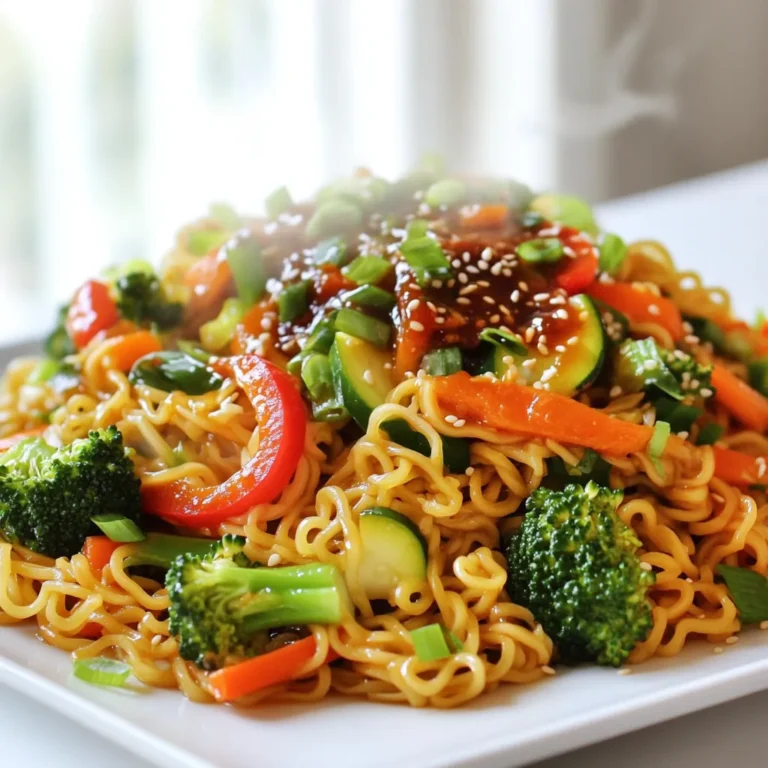 - 200g Ramen-Nudeln - 1 rote Paprika, in Streifen geschnitten - 1 Tasse Brokkoliröschen - 1 Karotte, in feine Streifen geschnitten (Julienne) - 1 Zucchini, in Scheiben geschnitten - 4 Knoblauchzehen, fein gehackt - 1 Teelöffel frischer Ingwer, gerieben - 3 Esslöffel Sojasauce - 2 Esslöffel Chilipaste (nach gewünschter Schärfe anpassen) Die Ramen-Nudeln sind das Herzstück des Gerichts. Sie sind nicht nur sättigend, sondern nehmen auch die Aromen gut auf. Paprika, Brokkoli, Karotte und Zucchini liefern eine bunte Mischung an Nährstoffen. Knoblauch und Ingwer bringen Tiefe und Wärme ins Gericht. Sojasauce und Chilipaste sorgen für den typischen asiatischen Geschmack. - 2 Esslöffel Pflanzenöl - 1 Teelöffel Sesamöl Pflanzenöl ist ideal, um das Gemüse anzubraten. Es hat einen hohen Rauchpunkt und lässt sich gut nutzen. Sesamöl bringt eine nussige Note, die das Gericht abrundet. Die richtige Kombination dieser Öle ist wichtig für den Geschmack. - 1 Frühlingszwiebel, zum Garnieren, gehackt - 1 Esslöffel Sesamsamen, zum Garnieren Frühlingszwiebeln verleihen Frische und Knusprigkeit. Sesamsamen fügen einen schönen Crunch hinzu. Diese Garnierungen machen das Gericht nicht nur leckerer, sondern auch ansehnlicher. - Bringen Sie einen großen Topf mit Wasser zum Kochen. - Fügen Sie die Ramen-Nudeln hinzu und kochen Sie sie gemäß den Anweisungen auf der Verpackung. - Wenn die Nudeln al dente sind, gießen Sie sie ab und lassen Sie sie beiseite. - Erhitzen Sie 2 Esslöffel Pflanzenöl in einer großen Pfanne oder einem Wok. - Geben Sie 4 fein gehackte Knoblauchzehen und 1 Teelöffel frisch geriebenen Ingwer in die Pfanne. Braten Sie diese etwa 30 Sekunden lang an, bis sie duften. - Fügen Sie 1 rote Paprika in Streifen, 1 Tasse Brokkoliröschen, 1 in feine Streifen geschnittene Karotte und 1 Zucchini in Scheiben geschnitten hinzu. Braten Sie das Gemüse 4–5 Minuten, bis es zart, aber noch knackig ist. - Geben Sie die vorher gekochten Ramen-Nudeln in die Pfanne zu dem Gemüse. - Vermengen Sie in einer kleinen Schüssel 3 Esslöffel Sojasauce, 2 Esslöffel Chilipaste und 1 Teelöffel Sesamöl. Gießen Sie diese Mischung über die Nudeln und das Gemüse. - Vermengen Sie alles gut und lassen Sie es 2–3 Minuten kochen, bis es heiß ist und die Aromen gut gemischt sind. Um die Ramen perfekt zuzubereiten, koche sie al dente. Das heißt, sie sollen noch bissfest sein. Halte dich an die Kochzeit auf der Verpackung. Probiere sie ein oder zwei Minuten vor Ende. So bekommst du die richtige Konsistenz. Die Schärfe hängt von deiner Chilipaste ab. Wenn du es schärfer magst, füge mehr hinzu. Für weniger Schärfe, reduziere die Menge. Beginne mit zwei Esslöffeln und taste dich langsam vor. Frische Kräuter bringen neuen Geschmack. Koriander oder Basilikum passen gut. Sie geben dem Gericht Frische und Farbe. Streue sie kurz vor dem Servieren darüber. Für eine schöne Präsentation, serviere das Gericht auf großen, flachen Tellern. So siehst du die Farben und die Texturen besser. Du kannst auch eine kleine Schale mit Sesamsamen dazu geben. Die Farben der Gemüse machen das Gericht lebendig. Nutze rote Paprika, grüne Brokkoli und orange Karotten. Diese Vielfalt sieht nicht nur gut aus, sondern macht es auch gesünder. {{image_4}} Sie können das Rezept leicht anpassen, um es vegetarisch zu machen. Fügen Sie einfach Tofu hinzu. Tofu nimmt die Aromen gut auf. Schneiden Sie den Tofu in kleine Würfel. Braten Sie ihn goldbraun, bevor Sie das Gemüse hinzufügen. Darüber hinaus können Sie weitere Gemüsesorten verwenden. Zucchini, Karotten und Brokkoli sind gut, aber auch Pilze und Spinat passen hervorragend dazu. Seien Sie kreativ mit dem, was Sie mögen. Schärfe ist ein wichtiger Teil dieses Rezepts. Sie können verschiedene Chiliarten verwenden, um die Schärfe zu steuern. Zum Beispiel, verwenden Sie frische rote Chilischoten für mehr Hitze. Alternativen zur Chilipaste sind auch möglich. Sie können Sriracha oder Sambal Oelek verwenden. Diese geben auch einen tollen Geschmack und etwas Schärfe. Für Protein können Sie Hühnerbrust oder Garnelen wählen. Schneiden Sie das Hähnchen in dünne Streifen. Braten Sie das Hähnchen vor dem Gemüse an, bis es gar ist. Garnelen sind schnell gekocht und passen perfekt. Wenn Sie vegane Proteinquellen mögen, versuchen Sie Kichererbsen oder Linsen. Diese Optionen sind nahrhaft und machen das Gericht sättigender. Um die Reste von Chili Garlic Ramen Stir Fry zu lagern, solltest du sie kühl aufbewahren. Verwende einen luftdichten Behälter. So bleiben die Aromen frisch. Die maximale Lagerdauer im Kühlschrank beträgt etwa drei Tage. Danach könnten die Nudeln matschig werden. Die besten Methoden zum Aufwärmen sind die Mikrowelle oder eine Pfanne. Wenn du die Mikrowelle verwendest, decke die Schüssel mit einem feuchten Papiertuch ab. Dadurch bleibt die Feuchtigkeit erhalten. In der Pfanne erhitze die Reste bei mittlerer Hitze. Füge einen Spritzer Wasser hinzu, um die Konsistenz zu bewahren. Rühre gut um, bis alles warm ist. Wenn du Portionen einfrieren möchtest, lasse das Gericht zuerst abkühlen. Teile es dann in Portionen auf. Verwende gefriergeeignete Behälter oder Beutel. Achte darauf, so viel Luft wie möglich herauszudrücken. So vermeidest du Gefrierbrand. In der Gefriertruhe bleiben die Portionen bis zu zwei Monate frisch. Zum Auftauen lasse sie über Nacht im Kühlschrank. Die Ramen-Nudeln benötigen etwa 4 bis 5 Minuten zum Kochen. Die Vorbereitungszeit ist etwa 10 Minuten. Ingesamt dauert die Zubereitung des Gerichts nur 25 Minuten. Das ist super schnell und perfekt für ein schnelles Abendessen. Ja, du kannst viele andere Gemüse verwenden. Zucchini, Brokkoli und Karotten sind großartig, aber du kannst auch Erbsen oder Spinat hinzufügen. Nutze, was du hast! Die Farben und Texturen machen das Gericht noch interessanter. Ja, du kannst das Rezept vegan machen. Verwende einfach eine pflanzliche Sojasauce. Lass das Sesamöl weg oder ersetze es durch ein anderes Pflanzenöl. So hast du eine leckere vegane Version, die genauso gut schmeckt! Zusammenfassend haben wir die wichtigsten Zutaten für köstliche Ramen besprochen. Du hast gelernt, wie du die Nudeln perfekt zubereitest und das Gemüse aromatisch anbrätst. Ich habe dir Tipps gegeben, um die Aromen zu intensivieren und das Gericht schön anzurichten. Variationen mit verschiedenen Gemüsearten und Proteinen erweitern dein Rezept. Achte auf die Lagerung und den Umgang mit Resten, damit nichts verloren geht. Jetzt kannst du deine eigene Ramen-Kreation einfach und lecker zubereiten!