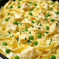 - 450 g Hähnchenbrustfilet, gewürfelt - 225 g Fettuccine-Nudeln - 1 Liter Hühnerbrühe Die Hauptzutaten sind einfach und leicht zu finden. Hähnchenbrustfilet ist mager und lecker. Fettuccine-Nudeln bringen eine schöne Textur. Hühnerbrühe sorgt für Geschmack und Tiefe. - 1 Teelöffel italienische Gewürzmischung - 4 Zehen Knoblauch, fein gehackt - Salz und Pfeffer nach Geschmack Die Gewürze sind der Schlüssel zu deinem Gericht. Italienische Gewürzmischung bringt eine gute Mischung aus Aromen. Knoblauch gibt einen tollen Duft und Geschmack. Salz und Pfeffer runden alles ab. - 240 ml Schlagsahne - 100 g geriebener Parmesan Die cremigen Komponenten machen das Gericht besonders. Schlagsahne sorgt für eine glatte Konsistenz. Geriebener Parmesan fügt einen reichen, herzhaften Geschmack hinzu. Diese Zutaten machen dein One-Pot Chicken Alfredo Pasta zum Genuss. - Zuerst würfeln Sie 450 g Hähnchenbrustfilet. - Dann würzen Sie das Hähnchen mit Salz, Pfeffer und 1 Teelöffel italienischer Gewürzmischung. - Erhitzen Sie 2 Esslöffel Olivenöl in einem großen Topf. - Geben Sie die Hähnchenwürfel dazu und braten Sie sie 5-7 Minuten an, bis sie goldbraun sind. - Fügen Sie 4 Zehen fein gehackten Knoblauch hinzu. - Braten Sie den Knoblauch 1-2 Minuten lang an, bis er duftet. - Geben Sie die Gewürze dazu und rösten Sie sie leicht an. - Gießen Sie 1 Liter Hühnerbrühe in den Topf und bringen Sie alles zum Kochen. - Rühren Sie 225 g Fettuccine-Nudeln ein und reduzieren Sie die Hitze. - Lassen Sie die Mischung 10-12 Minuten köcheln, bis die Nudeln al dente sind. - Senken Sie die Hitze und rühren Sie 240 ml Schlagsahne und 100 g geriebenen Parmesan ein. - Rühren Sie gut, bis die Sauce cremig ist. - Fügen Sie 150 g gefrorene Erbsen hinzu und kochen Sie alles 2-3 Minuten lang. - Passen Sie die Würze nach Ihrem Geschmack an. - Lassen Sie das Gericht ein paar Minuten ruhen, damit die Sauce eindickt. - Servieren Sie das Essen heiß und garnieren Sie es mit frischer, gehackter Petersilie. Um die Sauce anzupassen, können Sie die Schlagsahne erhöhen. Dies macht sie dicker und cremiger. Fügen Sie mehr Parmesan hinzu, um zusätzlichen Geschmack zu erhalten. Ein kleiner Spritzer Zitronensaft sorgt für eine frische Note. Ein häufiger Fehler ist, zu viel Flüssigkeit zu verwenden. Achten Sie darauf, die Hühnerbrühe genau zu messen. Zu viel Flüssigkeit macht die Sauce dünn. Ein weiterer Fehler ist, das Hähnchen nicht richtig durchzugaren. Stellen Sie sicher, dass es goldbraun ist und die Innentemperatur 75 Grad Celsius erreicht. Zu diesem Gericht passen frische Salate oder knuspriges Brot sehr gut. Ein grüner Salat mit Vinaigrette ist eine gute Wahl. Für Getränke empfehle ich einen leichten Weißwein, wie Pinot Grigio, oder ein spritziges Mineralwasser. {{image_4}} Du kannst viele Gemüsesorten in dein One-Pot Chicken Alfredo Pasta Rezept aufnehmen. Zum Beispiel, füge frische Spinatblätter oder Brokkoli hinzu. Diese Gemüse geben Farbe und Nährstoffe. Wenn du etwas Gesundes und Leckeres willst, probiere auch Zucchini oder Paprika. Für vegane Alternativen kannst du die Hähnchenbrust durch Kichererbsen oder Linsen ersetzen. Diese Optionen sind proteinreich und machen das Gericht sättigender. Wenn du Gluten vermeiden möchtest, gibt es glutenfreie Pasta. Diese Pasta ist oft aus Reis oder Mais gemacht. Sie kochen ähnlich wie normale Nudeln. Du kannst auch andere Nudelsorten ausprobieren, wie Penne oder Fusilli. Diese Formen halten die Sauce gut und geben Abwechslung. Es ist immer spannend, neue Formen zu testen. Du kannst auch Garnelen in deinem Rezept verwenden. Garnelen kochen schnell und geben einen tollen Geschmack. Eine andere Option ist Tofu. Tofu ist eine großartige vegane Proteinquelle und nimmt die Aromen der Sauce gut auf. Wenn du mit Fleisch variieren willst, probiere Putenbrust oder Hähnchenkeulen. Jede dieser Optionen bringt einen neuen Geschmack in dein Gericht. Um dein One-Pot Chicken Alfredo Pasta richtig zu lagern, wähle einen luftdichten Behälter. Gläser oder Plastikbehälter sind ideal. Stelle sicher, dass die Reste vollständig abgekühlt sind. Das verhindert, dass sich Kondenswasser bildet. Bewahre das Gericht im Kühlschrank auf, wenn du es innerhalb von drei bis vier Tagen essen möchtest. Du kannst es auch im Gefrierschrank aufbewahren. Im Gefrierschrank bleibt es bis zu drei Monate frisch. Achte darauf, es gut zu verpacken, um Gefrierbrand zu vermeiden. Um maximale Frische zu erreichen, achte darauf, das Gericht schnell einzufrieren. Wenn du es im Kühlschrank aufbewahrst, überprüfe es vor dem Essen auf einen unangenehmen Geruch oder Veränderungen in der Farbe. Beim Wiedererwärmen stelle sicher, dass das Gericht gleichmäßig erhitzt wird. Du kannst es in der Mikrowelle oder auf dem Herd erhitzen. Füge etwas Hühnerbrühe hinzu, um die Sauce cremig zu halten. Wenn du Reste hast, gibt es viele Möglichkeiten, sie zu verwenden. Du kannst die Reste in eine leckere Suppe verwandeln. Füge einfach Gemüse und Brühe hinzu. Eine andere Idee ist, die Reste in einen Auflauf zu verwandeln. Schichte die Pasta mit etwas Käse und weiteren Zutaten. Backe es im Ofen, bis es goldbraun ist. So schmeckt dein Gericht gleich wieder neu! Die Zubereitung dauert insgesamt 30 Minuten. Sie benötigen etwa 10 Minuten, um alles vorzubereiten. Das Kochen selbst dauert rund 20 Minuten. So können Sie schnell eine leckere Mahlzeit zaubern. Ja, es gibt gute vegane Alternativen. Verwenden Sie statt Hähnchen Tofu oder Seitan. Für die Sahne können Sie pflanzliche Sahne nutzen. Ersetzen Sie den Parmesan durch einen veganen Käse oder Hefeflocken. So bleibt der Geschmack toll, und es ist ganz vegan. Es gibt viele Alternativen zu Fettuccine. Sie können Spaghetti, Penne oder sogar Zucchini-Nudeln nutzen. Diese Optionen bieten verschiedene Texturen und Geschmäcker. Wählen Sie, was Ihnen am besten gefällt. Um die Sauce cremiger zu machen, nutzen Sie mehr Schlagsahne. Sie können auch Frischkäse oder Mascarpone hinzufügen. Diese Zutaten machen die Sauce reichhaltiger und geschmackvoller. Achten Sie darauf, sie gut einzuarbeiten, damit die Sauce schön glatt bleibt. One-Pot Chicken Alfredo Pasta ist einfach und lecker. Sie braucht nur wenige Zutaten wie Hähnchen, Fettuccine, und Gewürze. Ich habe die Schritte und Tipps zum Kochen genau erklärt. So vermeidest du Fehler und bekommst die perfekte Konsistenz. Denk daran, dass du auch Variationen ausprobieren kannst, wie Gemüse oder verschiedene Nudeln. Lagere Reste richtig, um sie länger frisch zu halten. Nutze diese Tipps, um deine Pasta zu einem Hit zu machen!