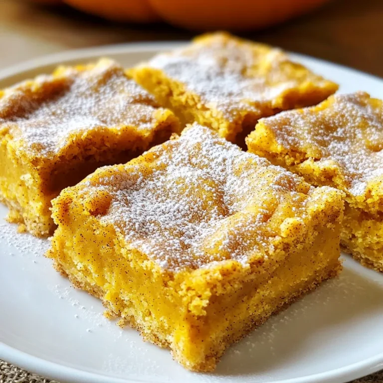 Für diese köstlichen Riegel brauchen Sie: - 1 Tasse ungesalzene Butter (zum Bräunen) - 1 Tasse Kürbispüree - 1 1/2 Tassen Zucker - 1/2 Tasse brauner Zucker (fest gepackt) - 2 große Eier - 1 Teelöffel Vanilleextrakt - 3 Tassen Weizenmehl - 1 Teelöffel Natron - 1 Teelöffel Weinstein - 1/2 Teelöffel Salz - 1 Esslöffel Kürbiskraut (oder eine Mischung aus Zimt, Muskatnuss und Ingwer) Diese Zutaten bilden die Basis für den perfekten Geschmack und die Textur. Um den Riegeln die süße, würzige Note zu verleihen, benötigen Sie: - 1/4 Tasse Zucker (zum Wälzen) - 1 Esslöffel Zimt (zum Wälzen) Diese Mischung sorgt für ein köstliches, leicht knuspriges Finish. Ich empfehle, hochwertige Zutaten zu verwenden, um den besten Geschmack zu erzielen: - Verwenden Sie frisches Kürbispüree oder hausgemachtes für mehr Aroma. - Wählen Sie eine gute Butter. Sie macht einen großen Unterschied beim Bräunen. - Bio-Zucker und Bio-Mehl können die Qualität steigern. Mit diesen Zutaten sind Sie bereit, die besten Brown Butter Pumpkin Snickerdoodle Bars zu backen. Heizen Sie den Ofen auf 175°C vor. Fetten Sie eine 23x33 cm große Backform ein. Alternativ können Sie auch Backpapier verwenden. So bleibt der Teig nicht kleben. Diese Vorbereitung ist wichtig, um die Riegel leicht herauszubekommen. Schmelzen Sie die ungesalzene Butter in einem mittelgroßen Topf. Stellen Sie die Hitze auf mittlere Stufe. Rühren Sie ständig, bis die Butter aufschäumt. Nach 5-7 Minuten sollte die Butter goldbraun werden und nussig riechen. Nehmen Sie den Topf vom Herd und lassen Sie die Butter kurz abkühlen. Diese Bräunung gibt den Riegeln einen tollen Geschmack. In einer großen Schüssel vermengen Sie die gebräunte Butter mit dem Kürbispüree, dem Zucker und dem braunen Zucker. Verwenden Sie einen Handmixer, um alles glatt zu schlagen. Fügen Sie die Eier und den Vanilleextrakt hinzu. Mischen Sie weiter, bis alles gut verbunden ist. In einer separaten Schüssel mischen Sie das Mehl, Natron, Weinstein, Salz und das Kürbiskraut. Diese Mischung macht die Riegel besonders aromatisch. Fügen Sie nun die trockenen Zutaten nach und nach zur Kürbismischung hinzu. Rühren Sie nur kurz, bis alles gerade so kombiniert ist. Zu viel rühren kann die Riegel hart machen. Gießen Sie den Teig in die vorbereitete Backform. Verteilen Sie ihn gleichmäßig mit einem Spatel. In einer kleinen Schüssel vermengen Sie den Zucker und den Zimt. Streuen Sie diese Mischung großzügig über den Teig. Backen Sie die Riegel 25-30 Minuten lang. Ein Zahnstocher sollte sauber herauskommen, wenn die Riegel fertig sind. Lassen Sie die Riegel etwa 10 Minuten in der Form abkühlen. Übertragen Sie sie dann auf ein Kuchengitter zum vollständigen Abkühlen. Jetzt sind sie bereit zum Schneiden und Servieren! Um die perfekte Konsistenz für deine Brown Butter Pumpkin Snickerdoodle Riegel zu erreichen, achte auf die richtige Butter. Bräune die Butter gut, aber überhitze sie nicht. Die Mischung von nassen und trockenen Zutaten ist entscheidend. Rühre nur so lange, bis alles gerade vermischt ist. Das verhindert zähe Riegel. Lass den Teig auch nicht zu lange stehen. Je frischer der Teig, desto besser die Riegel. Ein häufiger Fehler ist, die Butter zu lange zu bräunen. Achte darauf, dass sie goldbraun ist und nussig riecht. Wenn du zu viel rührst, werden die Riegel fest und trocken. Lass die Riegel im Ofen nicht zu lange. Ein Zahnstocher sollte sauber herauskommen, aber nicht zu trocken sein. Und achte darauf, dass der Teig gleichmäßig in der Form verteilt ist, um ein gleichmäßiges Backen zu gewährleisten. Die Präsentation macht einen großen Unterschied. Nach dem Abkühlen kannst du die Riegel auf einem rustikalen Holzbrett anrichten. Bestäube sie leicht mit Puderzucker für einen schönen Effekt. Überlege, etwas Karamellsauce darüber zu träufeln. Das verleiht den Riegeln einen dekadenten Touch und macht sie noch ansprechender. {{image_4}} Für eine glutenfreie Version der Brown Butter Pumpkin Snickerdoodle Bars benutze einfach glutenfreies Mehl. Marken wie Bob's Red Mill oder King Arthur bieten gute Alternativen. Achte darauf, das Mehl 1:1 zu ersetzen. So bleiben die Riegel dennoch lecker und saftig. Du kannst auch Mandel- oder Kokosmehl ausprobieren. Diese Mehle haben einen besonderen Geschmack und passen gut zu Kürbis. Um die Aromen zu variieren, füge zusätzliche Gewürze hinzu. Eine Prise Ingwer bringt einen frischen Kick. Auch Muskatnuss kann einen tollen Geschmack geben. Du kannst auch Vanilleextrakt durch Ahornsirup ersetzen. Das gibt den Riegeln eine süße Note. Eine Mischung aus Zimt und Nelken funktioniert ebenfalls gut und sorgt für einen warmen, einladenden Duft. Wenn du Schokolade magst, füge Schokoladenstückchen hinzu. Diese kannst du einfach unter den Teig mischen. Für eine nussige Note sind Walnüsse oder Pekannüsse ideal. Hacke sie grob und mische sie unter den Teig. Diese Abwandlungen machen die Riegel noch spannender. Du kannst auch beides kombinieren, um einen reichhaltigen Geschmack zu kreieren. Um die besten Riegel zu genießen, sollten Sie die Brown Butter Pumpkin Snickerdoodle Bars richtig lagern. Lassen Sie die Riegel zuerst in der Form abkühlen. Danach schneiden Sie sie in Stücke. Bewahren Sie die Riegel in einem luftdichten Behälter auf. Stellen Sie sicher, dass der Behälter kühl und trocken ist. Ein Ort bei Raumtemperatur funktioniert gut. So bleiben die Riegel frisch und lecker. Die Riegel bleiben bei richtiger Lagerung etwa eine Woche frisch. Nach dieser Zeit können sie an Geschmack verlieren. Sie können die Riegel auch einfrieren. Wickeln Sie sie gut in Frischhaltefolie. So halten sie sich bis zu drei Monate. Wenn Sie bereit sind, sie zu essen, tauen Sie sie einfach im Kühlschrank auf. Um die Riegel warm zu genießen, können Sie sie leicht aufwärmen. Legen Sie einen Riegel auf einen Teller und erwärmen Sie ihn in der Mikrowelle. Ein paar Sekunden reichen. So wird der Riegel weich und der Geschmack kommt besser zur Geltung. Sie können auch etwas Karamellsauce darüber träufeln. Das gibt einen tollen zusätzlichen Genuss. Ja, frisches Kürbispüree funktioniert gut. Es hat einen milden Geschmack und eine schöne Textur. Achte darauf, dass du das Kürbisfleisch gut pürierst. So vermeidest du Klumpen in den Riegeln. Frisch zubereitetes Kürbispüree kann auch intensiver schmecken. Du kannst die Süße leicht ändern. Reduziere einfach den Zucker um ein Viertel. Wenn du es süßer magst, füge mehr Zucker hinzu. Auch Honig oder Ahornsirup sind gute Alternativen. Achte hierbei auf die Menge, die du nutzt. Beide sind flüssig und können die Textur beeinflussen. Wenn du keine ungesalzene Butter hast, verwende einfach gesalzene Butter. Lass das Salz in der restlichen Mischung weg. Das hilft, den Geschmack auszugleichen. Du kannst auch Margarine als Ersatz nutzen. Achte darauf, dass sie eine ähnliche Konsistenz hat. In diesem Artikel habe ich die besten Zutaten und Anleitungen für Brown Butter Pumpkin Snickerdoodle Bars vorgestellt. Ich habe wichtige Tipps geteilt, um die perfekte Konsistenz zu erreichen und häufige Fehler zu vermeiden. Auch Variationen und Lagerungshinweise wurden behandelt. Verwende frisches Kürbispüree oder passe die Süße nach deinem Geschmack an. Mit diesen Informationen kannst du leckere Riegel backen, die jeder liebt. Viel Spaß beim Ausprobieren!