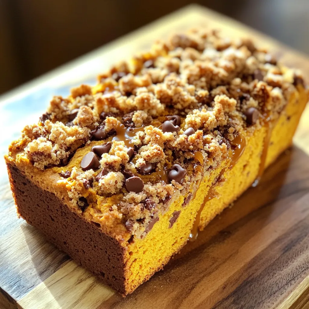 Für den Hauptteig benötigst du folgende Zutaten: - 240 ml Kürbispüree - 100 g brauner Zucker - 100 g Kristallzucker - 120 ml Pflanzenöl - 2 große Eier - 1 Teelöffel Vanilleextrakt - 190 g Weizenmehl - 1 Teelöffel Backnatron - ½ Teelöffel Backpulver - 1 Teelöffel gemahlener Zimt - ½ Teelöffel gemahlene Muskatnuss - ¼ Teelöffel gemahlener Ingwer - ½ Teelöffel Salz - 175 g halbbitterschokoladenstückchen Diese Zutaten machen den Teig saftig und lecker. Das Kürbispüree sorgt für die feuchte Konsistenz. Die Mischung aus Zuckern bringt einen schönen, süßen Geschmack. Die Eier helfen, den Teig zusammenzuhalten. Für den Streuselteig benötigst du: - 65 g Weizenmehl - 50 g brauner Zucker - 30 g Haferflocken - ¼ Teelöffel gemahlener Zimt - 55 g kalte Butter, gewürfelt Der Streuselteig gibt dem Kuchen eine knusprige Schicht. Die Haferflocken fügen Textur hinzu. Der Zimt macht alles noch aromatischer. Kürbispüree ist der Star dieses Rezepts. Du kannst es einfach kaufen oder selbst zubereiten. Um frisches Kürbispüree zu machen, koche einen Hokkaido-Kürbis. Püriere das Fruchtfleisch, bis es glatt ist. Verwende am besten Kürbisse aus der Saison. Sie haben den besten Geschmack. Ich empfehle, keine Gewürze in das Kürbispüree zu geben. So bleibt der natürliche Geschmack erhalten. Heize deinen Ofen auf 175°C vor. Dies sorgt für eine gleichmäßige Hitze. Nimm eine Kastenform von 23x13 cm. Fette die Form gründlich mit etwas Öl oder Butter ein. Dies hilft, dass der Kuchen nicht kleben bleibt. In einer großen Schüssel vermischst du das Kürbispüree, den braunen und Kristallzucker. Füge das Pflanzenöl, die Eier und den Vanilleextrakt hinzu. Rühre alles gut mit einem Schneebesen. Die Mischung sollte glatt und gleichmäßig sein. Achte darauf, dass sich keine Klumpen bilden. In einer separaten Schüssel vermischst du das Weizenmehl, Backnatron, Backpulver, Zimt, Muskatnuss, Ingwer und Salz. Rühre gut, bis alles gleichmäßig verteilt ist. Jetzt gib die trockenen Zutaten langsam zur Kürbismischung. Rühre vorsichtig, bis alles gerade verbunden ist. Übermische die Mischung nicht! Füge dann die halbbitterschokoladenstückchen hinzu und hebe sie sanft unter. Um die perfekte Konsistenz für deinen Teig zu erreichen, starte mit Raumtemperatur-Zutaten. Das hilft, eine homogene Mischung zu schaffen. Mische die trockenen Zutaten gut, bevor du sie zur Kürbismischung gibst. Achte darauf, den Teig nicht zu übermischen! Rühre nur, bis alles gerade verbunden ist. So bleibt der Kuchen saftig und fluffig. Um die Frische zu bewahren, lagere den Kuchen in einem luftdichten Behälter. Stelle ihn bei Raumtemperatur auf, wenn du ihn innerhalb von zwei Tagen verzehren möchtest. Für längere Lagerung, lege den Kuchen in den Kühlschrank. Alternativ kannst du ihn auch einfrieren. Schneide den Kuchen in Portionen, bevor du ihn in Frischhaltefolie wickelst. So bleibt jede Scheibe frisch. Ein häufiger Fehler ist das Übermischen des Teigs. Das führt zu einem dichten Kuchen. Ein weiterer Fehler ist das Ignorieren der Backzeit. Jeder Ofen ist anders. Prüfe den Kuchen immer 5-10 Minuten vor Ende der Backzeit mit einem Zahnstocher. Ein dritter Fehler ist die falsche Lagerung. Vermeide Kühlung, wenn du den Kuchen schnell verzehren willst. Halte dich an diese Tipps, um einen perfekten Kürbis-Schokoladenstückchen-Streuselkuchen zu backen! {{image_4}} Du kannst deinem Kürbis Schokoladenstückchen Streuselkuchen mehr Tiefe geben. Probiere, einen Teelöffel Muskatnuss oder Ingwer hinzuzufügen. Diese Gewürze bringen einen warmen, herbstlichen Geschmack. Du kannst auch eine Prise Kardamom hinzufügen. Es sorgt für eine feine, blumige Note. Ein Spritzer Orangensaft oder etwas Zitronenschale hebt die Aromen zusätzlich hervor. Experimentiere mit den Mengen, um deinen perfekten Geschmack zu finden. Wenn du keine Schokolade magst, gibt es tolle Alternativen. Du kannst gehackte Nüsse wie Walnüsse oder Pekannüsse verwenden. Diese Nüsse fügen einen schönen Crunch hinzu. Trockenfrüchte wie Cranberries oder Rosinen sind auch eine gute Wahl. Sie bringen Süße und eine fruchtige Note in den Kuchen. Eine andere Möglichkeit ist, weiße Schokoladenstückchen zu nutzen. Diese verleihen deinem Kuchen eine andere, süße Dimension. Du kannst diesen Kuchen leicht vegan und glutenfrei machen. Ersetze die Eier durch Apfelmus oder Leinsamen. Verwende 60 ml Apfelmus statt eines Eis. Für die glutenfreie Version nimm einfach eine Mischung aus glutenfreiem Mehl. Achte darauf, dass die Backpulver und Backnatron glutenfrei sind. Das Kürbispüree bleibt gleich und gibt dem Kuchen seine Feuchtigkeit. So bleibt der Geschmack super lecker und die Konsistenz perfekt! Um deinen Kürbis Schokoladenstückchen Streuselkuchen frisch zu halten, lege ihn in einen luftdichten Behälter. Du kannst auch Frischhaltefolie verwenden. Achte darauf, den Kuchen vollständig abkühlen zu lassen, bevor du ihn einpackst. So bleibt die Feuchtigkeit im Kuchen und er wird nicht trocken. Im Kühlschrank bleibt der Kuchen bis zu einer Woche frisch. Wenn du ihn länger aufbewahren möchtest, kannst du ihn einfrieren. Wickel ihn gut in Frischhaltefolie und lege ihn in einen Gefrierbeutel. So hält er bis zu drei Monate. Denke daran, das Datum auf dem Beutel zu notieren. Um den besten Geschmack zu genießen, erwärme den Kuchen vor dem Servieren. Heize den Ofen auf 150°C vor. Lege den Kuchen auf ein Backblech und lasse ihn etwa 10-15 Minuten warm werden. So bleibt er saftig und die Schokolade schmilzt leicht. Du kannst auch eine Mikrowelle nutzen. Erwärme ihn 10-15 Sekunden lang, um ihn warm zu genießen. Du kannst den Kuchen bis zu einer Woche im Kühlschrank aufbewahren. Achte darauf, ihn gut abzudecken. So bleibt er frisch und saftig. Wenn du ihn länger aufbewahren möchtest, friere ihn ein. In einem luftdichten Behälter bleibt er bis zu drei Monate haltbar. Lass ihn einfach über Nacht im Kühlschrank auftauen, bevor du ihn servierst. Ja, frisches Kürbispüree funktioniert sehr gut! Koche den Kürbis zuerst, bis er weich ist. Danach püriere ihn in einem Mixer oder mit einer Gabel. Achte darauf, dass das Püree nicht zu wässrig ist. Das kann die Konsistenz des Kuchens beeinflussen. Frisches Püree gibt einen tollen Geschmack und eine schöne Textur. Ja, du kannst den Kuchen ohne Nüsse machen. Das Rezept enthält keine Nüsse, also ist es schon sicher! Wenn du jedoch Nüsse hinzufügen möchtest, kannst du Walnüsse oder Pekannüsse verwenden. Wenn du Allergien hast, lass einfach die Nüsse weg. Der Kuchen bleibt trotzdem lecker und saftig. Der Kürbis-Schokoladenstückchen-Streuselkuchen ist ein echter Genuss, und die Herstellung ist einfach. Wir haben die Hauptzutaten für den Teig und die Streusel besprochen. Die Schritt-für-Schritt-Anleitung macht das Backen zum Kinderspiel. Denk an die tollen Tipps, um deinen Kuchen perfekt zu machen. Von Variationen bis zur richtigen Lagerung gibt es viel zu lernen. Ihr Kuchen wird köstlich und hält lange. Nutze das Wissen aus dem Beitrag und wage es, kreativ zu sein. Genieß das Backen und die leckeren Ergebnisse!